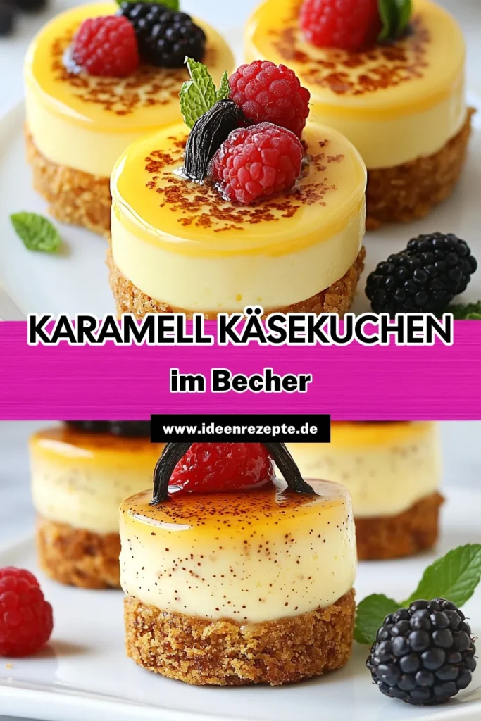 Entdecke das perfekte Dessert mit unseren Vanille Bohnen Cheesecake Cups! Diese Crème Brûlée Dessert Becher sind eine köstliche Kombination aus cremigem Käsekuchen und knackiger Karamellschicht. Ideal für jede Feier oder einen besonderen Anlass! Probiere dieses Käsekuchen Becher Rezept und erweitere deinen Dessert-Repertoire mit einfachen Cheesecake-Variationen. Serviere sie mit frischen Beeren für einen zusätzlichen Farbtupfer. Speichere dir das Rezept jetzt! #Käsekuchen #Dessertliebe #CrèmeBrûlée #VanilleBohnen
