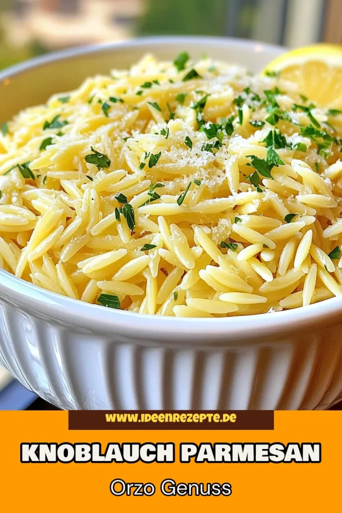 Entdecken Sie unser köstliches Orzo-Rezept für schnelle Knoblauch-Parmesan-Nudeln! Dieses vegetarische Pasta-Gericht bringt frische italienische Küche mit Orzo direkt auf Ihren Tisch. In nur 20 Minuten zubereitet, ist es perfekt für ein schnelles Abendessen. Lassen Sie sich von den aromatischen Aromen verführen und teilen Sie dieses einfache Rezept mit Ihren Freunden! #OrzoRezept #KnoblauchParmesan #Vegetarisch #Pasta Gericht