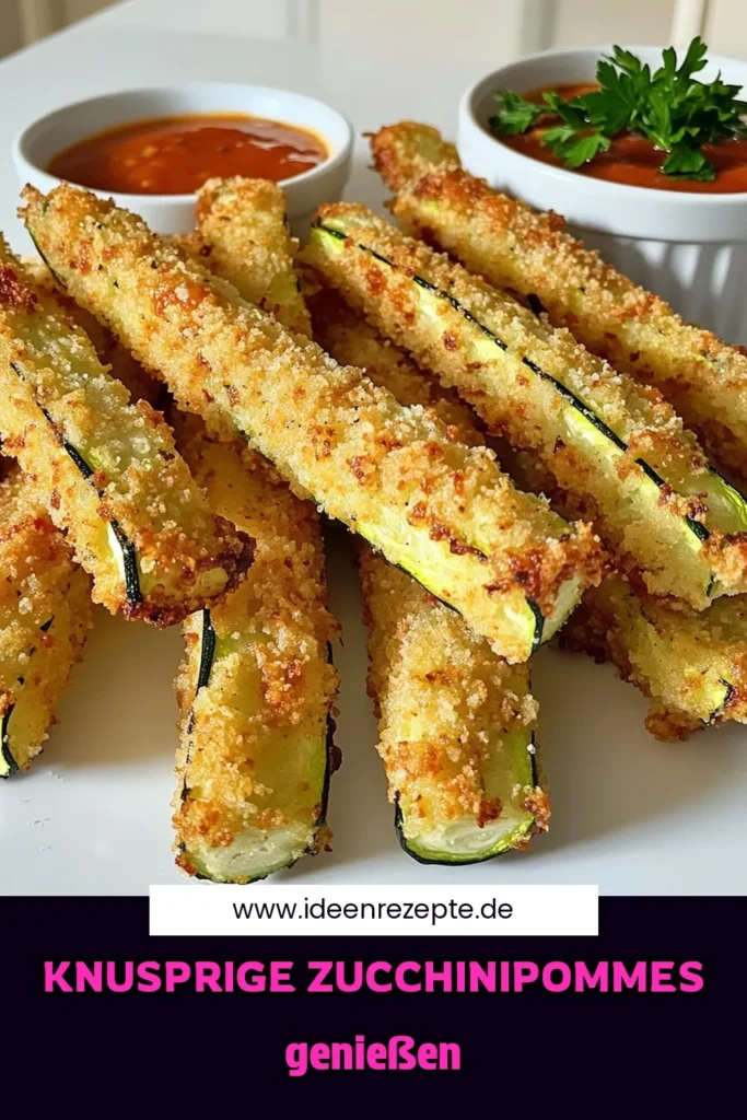 Entdecke das Rezept für knusprige Parmesan-Zucchini-Pommes aus der Heißluftfritteuse! Diese leckeren und einfachen Pommes sind perfekt als Snack oder Beilage. Mit nur wenigen Zutaten wie Zucchini, Parmesan und Panko-Bröseln zauberst du in nur 30 Minuten einen gesunden Genuss. Klicke jetzt und erfahre, wie du sie zubereiten kannst! #ZucchiniPommes #Heißluftfritteuse #GesundeSnacks #ParmesanRezept