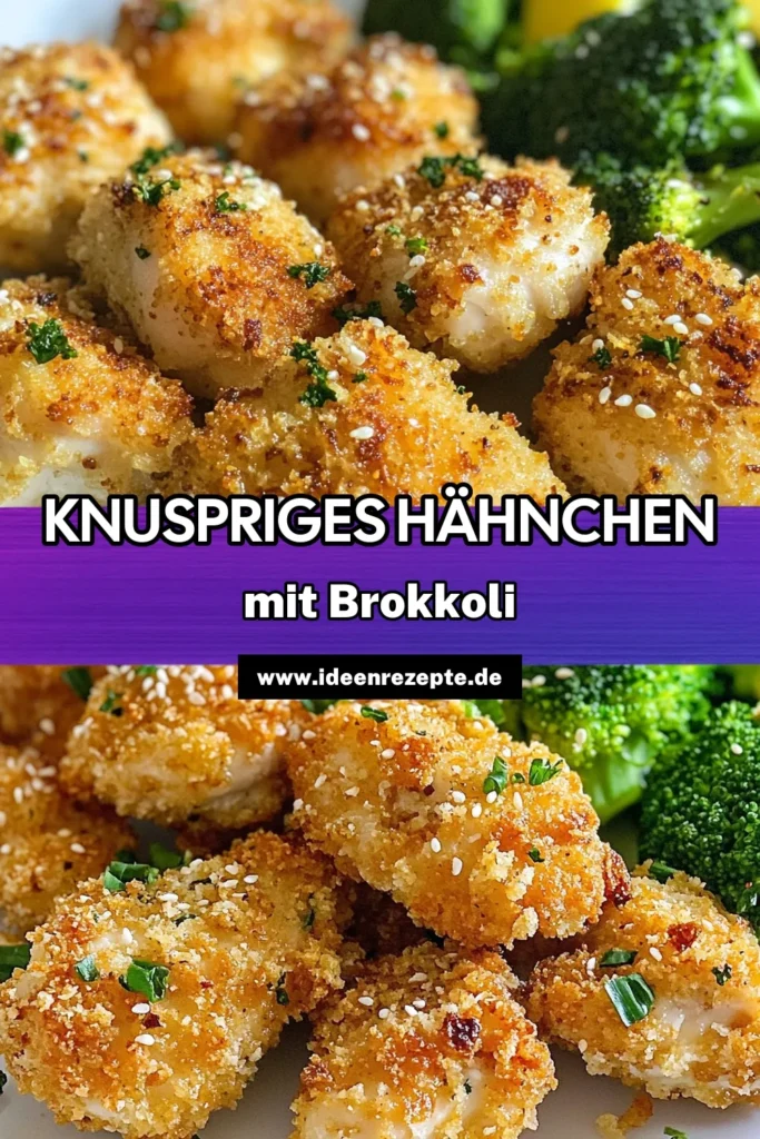 Entdecken Sie unser krosses Luftfritteuse Hähnchen mit würzigem Brokkoli! Dieses gesunde Luftfritteuse Rezept vereint knuspriges Hähnchenrezept mit Panko für einen extra Crunch. Perfekt für ein schnelles Abendessen! Lassen Sie sich von diesem Brokkoli Rezept inspirieren und genießen Sie eine köstliche und nahrhafte Mahlzeit. Speichern Sie das Rezept und zaubern Sie es gleich nach! #LuftfritteuseHähnchen #PankoHähnchen #GesundeRezepte #Brokkoli