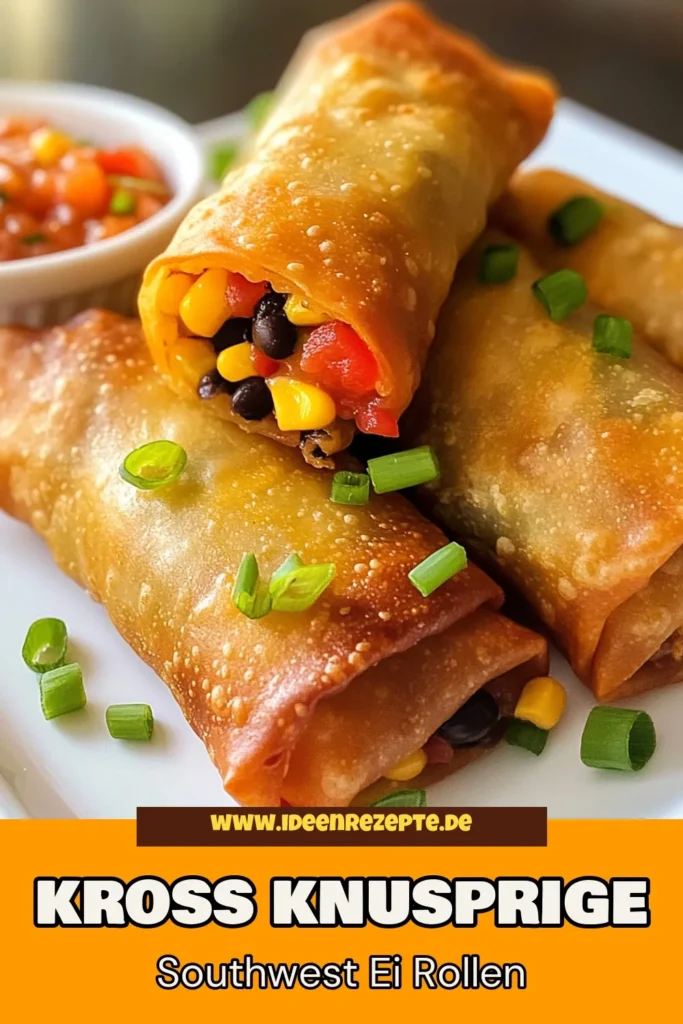 Entdecke dieses köstliche Rezept für Südwestliche Ei-Rollen, perfekt gefüllt mit einer mexikanischen Tortillas Füllung aus schwarzen Bohnen und Cheddar Käse Snacks! Diese leicht frittierbaren Leckerbissen sind ideal als Snack oder Partygericht. Bereite sie schnell und einfach zu und serviere sie mit deinem Lieblings-Dip. Probiere es jetzt aus und teile die Freude! #SüdwestlicheEiRollen #RezeptFürEiRollen #VeganeSchwarzeBohnenRolle #CheddarKäseSnacks
