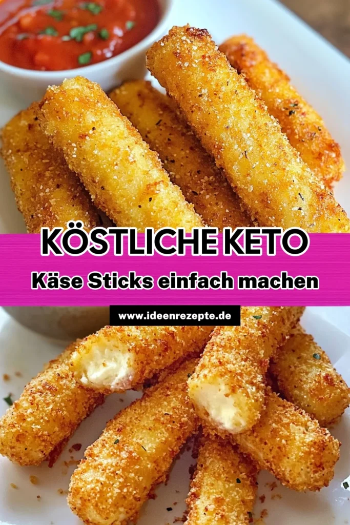 Entdecken Sie die perfekten Keto Mozzarella Sticks – ein köstlicher, low-carb Snack, der ideal als Keto Appetizer Rezept geeignet ist! Diese glutenfreien Snacks sind einfach zuzubereiten und bieten Ihnen eine leckere Möglichkeit, Ihre Keto-Diät zu genießen. Perfekt für Partys oder einen gemütlichen Abend zu Hause. Probieren Sie sie mit marinara Sauce für den ultimativen Genuss! Speichern Sie dieses einfache Keto Rezept für später! #KetoMozzarellaSticks #LowCarbSnacks #KetoAppetizerRezepte #EinfacheKetoRezepte