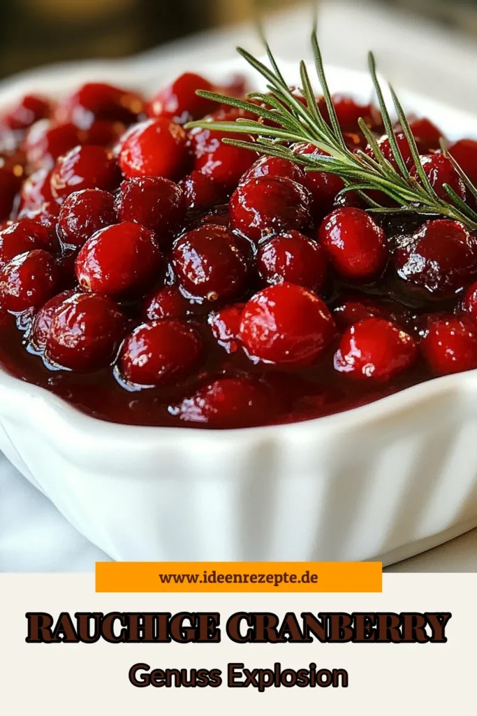Entdecken Sie die perfekte herbstliche Glasur für Fleisch mit dieser rauchigen Cranberry Glasur. Unser einfaches Bourbon Glasur Rezept kombiniert frische Cranberries mit köstlichen Gewürzen, um eine preisgekrönte Preiselbeerglaze mit Flüssigrauch zu kreieren. Ideal für Ihre Festtagsgerichte! Speichern Sie dieses Rezept für eine schnelle Glasur mit Cranberries für Ihre nächste Feier. #CranberryGlasur #BourbonGlasur #HerbstlicheKüche #SchnelleRezepte