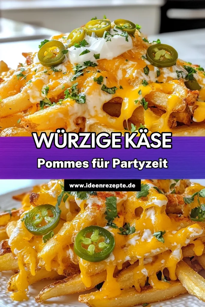Entdecken Sie unser unwiderstehliches Rezept für Käse-Jalapeño Pommes! Unsere scharfen Käse-Pommes kombinieren goldene Russet-Kartoffeln mit geschmolzenem Cheddar und pikanten Jalapeños für den perfekten Snack. Servieren Sie diese köstlichen Pommes mit einem cremigen Käse-Dip für Pommes und genießen Sie den ultimativen Geschmack. Probieren Sie unser Russisch Kartoffelpommes Rezept und bringen Sie Ihre nächste Party zum Leben! Speichern Sie das Rezept und genießen Sie! #PommesMitJalapeños #KäseJalapeñoPommes #ScharfeKäsePommes #KäseDipFürPommes