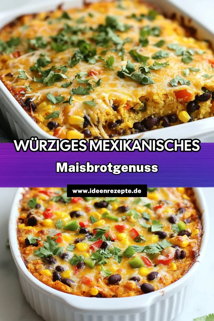 Entdecken Sie dieses köstliche Rezept für mexikanischer Maisbrotauflauf! Dieser würzige Maisauflauf kombiniert die leckere Maismehl Muffin Mischung mit schwarzen Bohnen und schmelzendem Cheddar-Käse. Perfekt für ein schnelles Abendessen oder eine Party! Lassen Sie sich inspirieren und probieren Sie es aus! Speichern Sie das Rezept für diesen Cheddar Käse Auflauf und genießen Sie die Aromen Mexikos. #Maisbrotauflauf #CheddarAuflauf #WürzigerMaisauflauf #RezepteMitSchwarzenBohnen