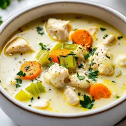 Für die Keto Hühner-Pott-Pie-Suppe brauchst du einige frische und gesunde Zutaten. Hier ist eine Liste der Hauptzutaten: - 2 Esslöffel Olivenöl - 1 mittelgroße Zwiebel, gewürfelt - 2 Knoblauchzehen, gehackt - 3 mittelgroße Karotten, in Scheiben geschnitten - 2 Selleriestangen, gewürfelt - 450 g Hühnerbrustfilet, ohne Haut und Knochen, gewürfelt - 1 Liter Hühnerbrühe (mit niedrigem Natriumgehalt) - 240 ml Schlagsahne - 1 Tasse Blumenkohlröschen (frisch oder gefroren) Diese Zutaten bilden die Basis für die Suppe. Das Hühnerfleisch macht die Suppe herzhaft, während das Gemüse für Textur sorgt. Die Gewürze und Kräuter sind wichtig, um der Suppe Geschmack zu verleihen. Hier sind die wichtigsten Gewürze, die du benötigst: - 1 Teelöffel getrockneter Thymian - 1 Teelöffel getrockneter Rosmarin - Salz und Pfeffer nach Geschmack Thymian und Rosmarin bringen eine aromatische Note. Salz und Pfeffer helfen, den Geschmack zu verbessern und die Aromen zu verstärken. Um die Suppe noch besser zu machen, kannst du einige zusätzliche Zutaten hinzufügen: - 1/4 Tasse frisch gehackte Petersilie zur Garnitur Die Petersilie sorgt für einen frischen Geschmack und macht die Suppe optisch ansprechender. Du kannst auch etwas geriebenen Parmesan oben drauf streuen, wenn du magst. {{ingredient_image_2}} Zuerst musst du alle Zutaten bereitstellen. Das macht das Kochen einfacher. Du brauchst: - 2 Esslöffel Olivenöl - 1 mittelgroße Zwiebel, gewürfelt - 2 Knoblauchzehen, gehackt - 3 mittelgroße Karotten, in Scheiben geschnitten - 2 Selleriestangen, gewürfelt - 450 g Hühnerbrustfilet, ohne Haut und Knochen, gewürfelt - 1 Liter Hühnerbrühe (mit niedrigem Natriumgehalt) - 240 ml Schlagsahne - 1 Tasse Blumenkohlröschen (frisch oder gefroren) - 1 Teelöffel getrockneter Thymian - 1 Teelöffel getrockneter Rosmarin - Salz und Pfeffer nach Geschmack - 1/4 Tasse frisch gehackte Petersilie zur Garnitur Sobald du alles hast, was du brauchst, kannst du mit dem Kochen beginnen. Erhitze das Olivenöl in einem großen Topf bei mittlerer Hitze. Füge die gewürfelte Zwiebel hinzu und brate sie etwa 3 bis 4 Minuten. Du willst sie weich und durchscheinend. Danach gib den gehackten Knoblauch, die Karottenscheiben und die gewürfelten Selleriestangen dazu. Koche alles weitere 5 Minuten. Das Gemüse sollte leicht weich sein. Jetzt kommt die Hühnerbrust. Füge die gewürfelte Hühnerbrust hinzu und brate sie 5 bis 6 Minuten lang an. Es ist wichtig, dass das Huhn leicht gebräunt ist. Gieße die Hühnerbrühe in den Topf und bringe die Mischung zum Simmern. Rühre die Schlagsahne, Blumenkohlröschen, Thymian und Rosmarin ein. Reduziere die Hitze auf niedrig und lasse die Suppe 15 bis 20 Minuten köcheln. So wird das Hähnchen durchgegart und der Blumenkohl zart. Schmecke die Suppe mit Salz und Pfeffer ab und passe die Gewürze nach deinem Geschmack an. Nimm den Topf vom Herd. Rühre die gehackte Petersilie unter. Das gibt der Suppe einen frischen Geschmack. Serviere die Suppe in flachen Schalen. Garniere sie mit zusätzlicher Petersilie. Wenn du magst, streue etwas geriebenen Parmesan darüber. Das gibt einen tollen Geschmack! Um die beste Konsistenz zu bekommen, achte auf die Menge der Schlagsahne. Wenn du eine dickere Suppe magst, füge mehr Sahne hinzu. Du kannst auch etwas Blumenkohl pürieren. Das macht die Suppe cremiger und gibt ihr mehr Körper. Wenn die Suppe zu dick wird, kannst du mit etwas Hühnerbrühe die Konsistenz anpassen. Um die Aromen zu verstärken, probiere verschiedene Kräuter. Frischer Thymian oder Estragon geben einen tollen Geschmack. Auch ein Spritzer Zitronensaft kann frische bringen. Wenn du es schärfer magst, füge etwas Cayennepfeffer oder Paprika hinzu. Diese Tipps helfen, die Suppe interessanter zu machen. Um die Zubereitung zu beschleunigen, bereite alle Zutaten vorher vor. Schneide das Gemüse, während das Hähnchen anbrät. Du kannst auch vorgegarte Hühnerbrust verwenden. Diese ist schnell fertig und spart Zeit. Eine große Pfanne oder ein Schnellkochtopf kann ebenfalls helfen, die Kochzeit zu reduzieren. Pro Tipps Gemüse frisch halten: Verwende frisches Gemüse, um den Geschmack und die Nährstoffe in der Suppe zu maximieren. Hühnchen zart machen: Mariniere das Hühnchen vor dem Kochen in einer Mischung aus Olivenöl und Gewürzen, um es besonders zart zu machen. Vielseitige Brühe: Verwende selbstgemachte Brühe für den besten Geschmack, oder wähle eine hochwertige, natriumarme Brühe aus dem Handel. Perfekte Konsistenz: Für eine cremigere Suppe kannst du zusätzlich mehr Schlagsahne oder eine Mischung aus Frischkäse und Brühe hinzufügen. {{image_4}} Du kannst diese Suppe leicht vegan machen. Ersetze das Hühnerfleisch durch gewürfelten Tofu oder Kichererbsen. Diese Proteine fügen einen tollen Geschmack hinzu. Verwende Gemüsebrühe anstelle der Hühnerbrühe. Das macht die Suppe reichhaltig und herzhaft. Blumenkohl bleibt eine gute Zutat. Er gibt der Suppe eine cremige Konsistenz. Füge auch mehr Gemüse wie Erbsen oder Pilze hinzu. Diese bringen zusätzliche Textur und Nährstoffe. Die richtige Beilage kann die Erfahrung noch besser machen. Ein frischer, grüner Salat passt gut zu dieser Suppe. Du kannst auch Blumenkohlreis oder Zucchini-Nudeln servieren. Diese sind kohlenhydratarm und unterstützen die Keto-Diät. Wenn du etwas mehr Crunch magst, probiere knusprige Käse-Chips. Sie sind einfach zuzubereiten und bieten einen tollen Geschmack. Serviere die Suppe mit einem Spritzer frischem Zitrone, um die Aromen zu heben. Wenn du kein Huhn magst, gibt es viele Alternativen. Putenbrust ist eine gute Wahl. Sie hat einen ähnlichen Geschmack und ist ebenfalls mager. Du kannst auch Schweinefleisch verwenden. Achte darauf, es gut zu würzen, damit es nicht fade schmeckt. Für eine andere Note probiere Shrimps oder Rindfleisch. Sie verleihen der Suppe einen neuen, aufregenden Geschmack. Jedes Protein bringt seine eigene Textur und Tiefe mit. Um die Keto Hühner-Pott-Pie-Suppe frisch zu halten, fülle sie in einen luftdichten Behälter. Stelle sicher, dass die Suppe vollständig abgekühlt ist, bevor du sie in den Kühlschrank stellst. So bleibt sie bis zu drei Tage lang gut. Beschrifte den Behälter mit dem Datum, damit du weißt, wie lange sie schon im Kühlschrank ist. Wenn du die Suppe länger aufbewahren möchtest, eignet sich der Gefrierschrank gut. Fülle die abgekühlte Suppe in geeignete Gefrierbehälter oder Gefrierbeutel. Achte darauf, etwas Platz zu lassen, da sich die Suppe beim Gefrieren ausdehnt. Du kannst die Suppe bis zu drei Monate gefrieren. Vergiss nicht, die Beutel oder Behälter zu beschriften! Um die Suppe aufzuwärmen, gieße sie in einen Topf und erhitze sie bei mittlerer Hitze. Rühre gelegentlich um, damit sie gleichmäßig warm wird. Wenn die Suppe zu dick ist, füge etwas Hühnerbrühe oder Wasser hinzu, um die gewünschte Konsistenz zu erreichen. Serviere die Suppe in tiefen Schalen und garniere sie mit frisch gehackter Petersilie. Ein bisschen geriebener Parmesan passt auch gut dazu! Ja, diese Suppe ist sehr keto-freundlich. Sie enthält wenig Kohlenhydrate und viele gesunde Fette. Wir verwenden Hühnerbrust, Blumenkohl und Schlagsahne. Diese Zutaten halten die Kohlenhydrate niedrig und bieten reichlich Geschmack. Außerdem ist die Suppe nahrhaft und sättigend. Perfekt für eine ketogene Diät. Ja, du kannst frisches Gemüse verwenden. Frisches Gemüse hat oft mehr Geschmack. Achte darauf, die Mengen ähnlich zu halten. Frische Karotten und Sellerie sind großartige Optionen. Sie bringen eine tolle Textur in die Suppe. Es kann die Kochzeit leicht verändern. Stelle sicher, dass das Gemüse weich ist, bevor du die Brühe hinzufügst. Die Kohlenhydrate in dieser Suppe sind sehr niedrig. Eine Portion hat etwa 7-9 Gramm Kohlenhydrate. Dies hängt von der genauen Menge an Gemüse ab, die du verwendest. Du kannst die Kohlenhydrate weiter senken, indem du weniger Karotten benutzt. Diese Suppe passt also gut zu deiner Keto-Diät. Diese Suppe ist einfach und vielseitig. Wir haben wichtige Zutaten, Zubereitung und Tipps behandelt. Du kannst die Konsistenz anpassen und sie nach deinem Geschmack variieren. Denke daran, die Suppe richtig zu lagern und aufzuwärmen. Experimentiere mit frischem Gemüse oder veganen Optionen. So stellst du sicher, dass jede Schüssel voller Geschmack ist. Ich hoffe, du hast neue Ideen für deine nächste Suppe gesammelt!