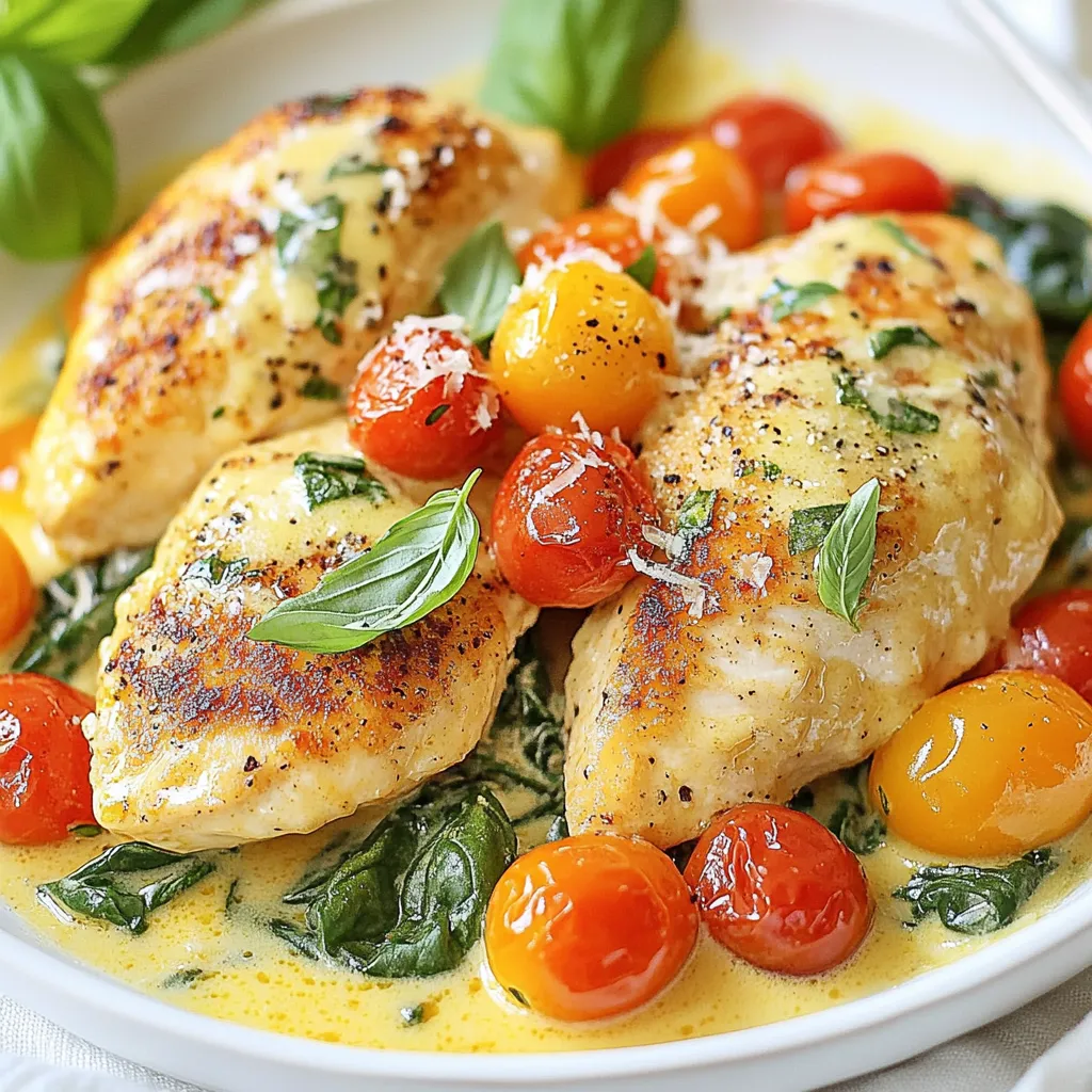 Für dieses leckere Gericht brauchen Sie: - 4 Hähnchenbrustfilets, ohne Knochen und Haut - 2 Esslöffel Olivenöl - 1 Tasse Kirschtomaten, halbiert - 1 Tasse frischer Spinat - ½ Tasse Frischkäse, weich - ½ Tasse geriebener Parmesan - 1 Esslöffel frischer Zitronensaft Diese Zutaten bilden die Basis für das Gericht. Das Hähnchen bleibt saftig und die Soße wird schön cremig. Die Gewürze bringen den Geschmack: - 1 Teelöffel Knoblauchpulver - 1 Teelöffel Zwiebelpulver - 1 Teelöffel getrocknete italienische Kräuter (Oregano, Basilikum oder Thymian) - Salz und Pfeffer nach Geschmack Diese Gewürze fügen viel Aroma hinzu. Sie können auch frische Kräuter verwenden, wenn Sie möchten. Manchmal sind frische Zutaten schwer zu finden. Hier sind einige Alternativen: - Für frischen Spinat können Sie auch gefrorenen Spinat verwenden. Achten Sie darauf, ihn gut abzutropfen. - Statt Kirschtomaten können Sie auch andere Tomatensorten nehmen, wie z.B. Cocktailtomaten oder sogar Dosentomaten. - Wenn Sie keinen Frischkäse haben, probieren Sie Ricotta oder sogar griechischen Joghurt. Diese Alternativen helfen Ihnen, das Gericht leicht zuzubereiten, egal was Sie zur Hand haben. {{ingredient_image_2}} Zuerst würzen Sie die Hähnchenbrustfilets. Geben Sie auf beide Seiten: - 1 Teelöffel Knoblauchpulver - 1 Teelöffel Zwiebelpulver - 1 Teelöffel getrocknete italienische Kräuter - Salz und Pfeffer nach Geschmack Mischen Sie alles gut. So bekommt das Hähnchen einen tollen Geschmack. Erhitzen Sie 2 Esslöffel Olivenöl in einer großen Pfanne. Stellen Sie die Hitze auf mittel bis hoch. Wenn das Öl heiß ist, legen Sie die Hähnchenbrustfilets in die Pfanne. Braten Sie sie für 5-7 Minuten auf jeder Seite. Sie sollten goldbraun und durchgegart sein. Nehmen Sie das Hähnchen aus der Pfanne und legen Sie es beiseite. In der gleichen Pfanne fügen Sie 1 Tasse halbierte Kirschtomaten hinzu. Braten Sie die Tomaten für 2-3 Minuten, bis sie weich sind. Fügen Sie dann 1 Tasse frischen Spinat hinzu. Kochen Sie ihn, bis er verwelkt. Reduzieren Sie die Hitze auf niedrig. Geben Sie ½ Tasse weichen Frischkäse in die Pfanne. Rühren Sie, bis der Frischkäse schmilzt. Fügen Sie ½ Tasse geriebenen Parmesan und 1 Esslöffel Zitronensaft hinzu. Rühren Sie weiter, bis die Soße cremig ist. Legen Sie das Hähnchen zurück in die Pfanne. Löffeln Sie die Soße über das Hähnchen. Lassen Sie alles 2-3 Minuten köcheln. Das Hähnchen wird schön warm und nimmt den Geschmack auf. Die Garzeit für Hähnchenbrust ist wichtig. Ich brate die Hähnchenbrustfilets etwa 5-7 Minuten auf jeder Seite an. So bleibt das Fleisch saftig. Wenn du ein Fleischthermometer hast, ziele auf 75 Grad Celsius. So bist du sicher, dass das Hähnchen durch ist. Du kannst die Soße leicht anpassen. Füge mehr Kräuter hinzu, um den Geschmack zu verstärken. Vielleicht etwas Rosmarin oder Thymian? Du kannst auch etwas Weißwein oder Brühe in die Soße geben. Das bringt einen neuen Geschmack und macht die Soße noch besser. Wie du das Gericht anrichtest, zählt. Serviere das Hähnchen auf einem Bett aus knoblauchigen Kartoffelpüree. Das sieht nicht nur gut aus, sondern schmeckt auch toll. Du kannst das Hähnchen mit frischen Basilikumblättern garnieren. Füge einige Kirschtomaten hinzu, um mehr Farbe zu zeigen. Ein schöner Teller macht das Essen noch festlicher. Pro Tipps Hähnchen marinieren: Lassen Sie die Hähnchenbrustfilets mindestens 30 Minuten vor dem Anbraten marinieren, um den Geschmack zu intensivieren und das Fleisch zarter zu machen. Frischkäse ersetzen: Sie können auch Ricotta oder Mascarpone verwenden, um eine andere Geschmacksrichtung zu erzielen und die Soße noch cremiger zu machen. Gemüsevariationen: Fügen Sie zusätzliches Gemüse wie Zucchini oder Paprika hinzu, um mehr Farbe und Nährstoffe zu integrieren. Reste verwerten: Verwenden Sie übrig gebliebene Soße als Dip für Brot oder als Füllung für Sandwiches, um keine Lebensmittel zu verschwenden. {{image_4}} Wenn Sie eine vegetarische Option suchen, probieren Sie Tofu. Tofu hat eine tolle Textur und nimmt Aromen gut auf. Schneiden Sie den Tofu in Würfel. Braten Sie ihn in Olivenöl goldbraun an. Verwenden Sie die gleichen Gewürze wie im Originalrezept. Fügen Sie die Kirschtomaten und den Spinat hinzu. Lassen Sie alles zusammen köcheln, bis der Spinat verwelkt. Fügen Sie dann den Frischkäse und Parmesan hinzu. Diese Variante ist lecker und sättigend. Für eine Low-Carb-Version können Sie Blumenkohlreis verwenden. Zerkleinern Sie frischen Blumenkohl in kleine Stücke. Braten Sie ihn in einer Pfanne mit etwas Olivenöl an. Würzen Sie ihn mit Salz und Pfeffer. Servieren Sie das Hähnchen auf dem Blumenkohlreis. Diese Variante ist leicht und gesund. Sie hat weniger Kohlenhydrate, aber viel Geschmack. Um das Gericht aufzupeppen, ändern Sie die Gewürze. Fügen Sie Paprika oder Cayennepfeffer für Schärfe hinzu. Für einen asiatischen Twist verwenden Sie Sojasauce und Ingwer. Mögen Sie es süßer? Probieren Sie Honig oder Ahornsirup in der Soße. Diese kleinen Änderungen machen das Gericht spannend. Spielen Sie mit den Aromen und finden Sie Ihre Lieblingsversion! Du kannst dein Easy Marry Me Chicken im Kühlschrank aufbewahren. Stelle sicher, dass das Hähnchen abgekühlt ist. Lege es in einen luftdichten Behälter. So bleibt es frisch. Es hält sich 3 bis 4 Tage. Wenn du die Soße separat aufbewahrst, bleibt der Geschmack besser. Das Einfrieren ist auch eine gute Option. Teile das Hähnchen in Portionen auf. Lege es in einen gefrierfesten Behälter oder einen Beutel. Achte darauf, die Luft herauszudrücken. So bleibt die Textur gut. Du kannst das Hähnchen bis zu 3 Monate im Gefrierfach aufbewahren. Zum Auftauen lege es über Nacht in den Kühlschrank. Um dein Hähnchen wieder aufzuwärmen, benutze den Ofen oder die Mikrowelle. Im Ofen, stelle ihn auf 180 Grad Celsius. Lege das Hähnchen auf ein Blech und decke es mit Alufolie ab. So bleibt es saftig. In der Mikrowelle stelle eine niedrige Stufe ein. Erhitze es in kurzen Intervallen, so bleibt der Geschmack erhalten. Achte darauf, dass das Hähnchen gut durchwärmt ist. "Marry Me Chicken" ist ein köstliches Gericht mit Hähnchen. Es hat eine cremige Soße und frische Tomaten. Der Name kommt von der Idee, dass dieses Gericht so gut ist, dass es einen Heiratsantrag wert ist! Viele Menschen lieben die Kombination aus Hähnchen und cremiger Soße. Es ist einfach zuzubereiten und perfekt für besondere Anlässe. Ja, du kannst das Rezept im Voraus machen! Bereite das Hähnchen und die Soße vor. Kühle sie dann in einem Behälter. Wenn du bereit bist, das Gericht zu servieren, erhitze alles in einer Pfanne. Achte darauf, dass das Hähnchen gut durchgegart ist. So sparst du Zeit und kannst deine Gäste beeindrucken! Zu "Marry Me Chicken" passen viele Beilagen gut. Hier sind einige Vorschläge: - Knoblauchige Kartoffelpüree - Geröstetes Gemüse - Reis oder Quinoa - Ein frischer Salat Diese Beilagen ergänzen den Geschmack des Hähnchens. Sie machen das Gericht noch bunter und leckerer! In diesem Blogbeitrag haben wir alle Zutaten untersucht, die du für Easy Marry Me Chicken brauchst. Ich habe auch die Zubereitung, Tipps und Variationen erklärt. Denke daran, die Garzeit genau zu beachten und die Soße nach deinem Geschmack anzupassen. Stelle sicher, dass du deine Kreation cool präsentierst. Du kannst dieses Gericht leicht an deine Vorlieben anpassen und sogar vorbereiten. Probiere es aus und überrasche deine Lieben!