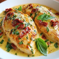 - 4 Hähnchenbrustfilets ohne Haut und Knochen - 1 Tasse getrocknete Tomaten, grob gehackt - 1 Tasse Sahne Die Hauptzutaten sind einfach zu finden und sehr lecker. Hähnchenbrustfilets sind zart und saftig. Getrocknete Tomaten bringen einen tollen Geschmack. Die Sahne macht alles schön cremig. - 1 Tasse Hühnerbrühe - 1 Teelöffel italienische Kräuter - 1 Teelöffel Knoblauchpulver Die Gewürze sind wichtig für den Geschmack. Hühnerbrühe gibt Tiefe und Aroma. Italienische Kräuter bringen frische Noten. Knoblauchpulver sorgt für einen guten Kick. Diese Zutaten machen das Gericht besonders lecker. - ½ Tasse geriebener Parmesan - Frische Basilikumblätter zur Dekoration Garnierungen sind das i-Tüpfelchen für dein Gericht. Der geriebene Parmesan schmilzt und gibt einen herzhaften Geschmack. Frische Basilikumblätter sorgen für Farbe und duftenden Frische. Diese kleinen Details machen das Essen noch schöner und appetitlicher. {{ingredient_image_2}} - Hähnchenbrustfilets vorbereiten Beginnen Sie mit vier Hähnchenbrustfilets. Diese sollten ohne Haut und Knochen sein. Legen Sie die Filets gleichmäßig in den Boden des Crockpots. So können sie die Sauce gut aufnehmen. - Getrocknete Tomaten hacken Nehmen Sie eine Tasse getrocknete Tomaten und hacken Sie sie grob. Diese Tomaten bringen einen tollen Geschmack in das Gericht. Sie sind wichtig für die Sauce. - Zutaten vermengen In einer großen Schüssel vermengen Sie die gehackten Tomaten, eine Tasse Sahne, eine Tasse Hühnerbrühe, einen Teelöffel italienische Kräuter und einen Teelöffel Knoblauchpulver. Fügen Sie Salz und Pfeffer nach Geschmack hinzu. Rühren Sie die Mischung gut um, bis sie gleichmäßig ist. - Würzen der Mischung Achten Sie darauf, dass die Mischung gut gewürzt ist. Probieren Sie sie, um sicherzustellen, dass sie gut schmeckt. Diese Sauce macht Ihr Hähnchen besonders lecker. - Schichten im Crockpot Gießen Sie die cremige Sauce über die Hähnchenbrustfilets. Stellen Sie sicher, dass die Filets vollständig bedeckt sind. Bestreuen Sie die Mischung mit einer halben Tasse geriebenem Parmesan. - Kochzeit und -temperatur Setzen Sie den Deckel auf den Crockpot. Kochen Sie das Gericht auf niedriger Stufe für 6-7 Stunden oder auf hoher Stufe für 3-4 Stunden. Das Hähnchen sollte zart und durchgegart sein. Nach dem Kochen lassen Sie das Hähnchen ein paar Minuten ruhen, bevor Sie es in Scheiben schneiden. - Kochzeiten anpassen: Du kannst die Kochzeit je nach Crockpot-Modell anpassen. Bei niedrigem Setting koche das Hähnchen 6-7 Stunden. Auf hohem Setting genügen 3-4 Stunden. - Temperatureinstellungen im Crockpot: Die Temperatur muss gleichmäßig sein. Stelle sicher, dass der Deckel immer gut schließt, um die Wärme zu halten. - Dickere oder dünnere Sauce: Wenn die Sauce dickflüssiger sein soll, füge mehr Parmesan hinzu. Für eine dünnere Sauce, verwende mehr Hühnerbrühe oder Sahne. - Anpassungen an den Zutaten: Du kannst die Menge der getrockneten Tomaten erhöhen oder frische Tomaten verwenden. Das verändert den Geschmack und die Konsistenz. - Serviervorschläge: Serviere das Hähnchen mit Reis oder Pasta. Beides passt gut zur Sauce. - Präsentationstipps: Garniere das Gericht mit frischen Basilikumblättern. Das macht es einladend und schön. Achte darauf, die Sauce gleichmäßig über das Hähnchen zu träufeln. Pro Tipps Hähnchenbrust marinieren: Um dem Hähnchen mehr Geschmack zu verleihen, marinieren Sie die Hähnchenbrustfilets vor dem Kochen in einer Mischung aus Olivenöl, Zitronensaft und italienischen Kräutern für mindestens 30 Minuten. Frische Kräuter hinzufügen: Für ein intensiveres Aroma können Sie frische Kräuter wie Thymian oder Oregano in die Sauce geben, während das Hähnchen kocht. Variationen der Sauce: Experimentieren Sie mit der Sauce, indem Sie zusätzliches Gemüse wie Spinat oder Zucchini hinzufügen, um das Gericht nahrhafter zu gestalten. Resteverwendung: Die Reste dieser köstlichen Sauce eignen sich hervorragend als Pasta- oder Risottobasis für weitere Mahlzeiten. {{image_4}} Du kannst das Rezept nach deinem Geschmack anpassen. - Gemüse hinzufügen: Möhren, Paprika oder Zucchini passen gut. Sie machen das Gericht bunter und gesünder. - Alternative Fleischsorten: Du kannst auch Hähnchenschenkel oder Pute verwenden. Beide geben einen anderen Geschmack und eine andere Textur. Die Gewürze sind wichtig für den Geschmack. - Gewürze variieren: Probiere Paprikapulver oder Chili für mehr Schärfe. Diese Gewürze bringen mehr Tiefe ins Gericht. - Verschiedene Kräuterkombinationen: Frischer Thymian oder Oregano sind tolle Alternativen. Sie verleihen dem Gericht eine neue Note. Wenn du keinen Crockpot hast, kannst du das Gericht auch im Ofen machen. - Alternative Zubereitungsmethoden: Lege die Hähnchenbrust in eine Auflaufform. Gieße die Sauce darüber und decke es mit Folie ab. - Abwandlungen für den Backofen: Backe das Gericht bei 180 Grad Celsius für 30 bis 40 Minuten. Achte darauf, dass das Hähnchen gut durchgegart ist. Du kannst mit diesen Variationen viel Spaß haben und das Gericht ganz nach deinem Geschmack gestalten. Lagere dein Crockpot Marry Me Chicken im Kühlschrank. Stelle sicher, dass das Hähnchen in einem luftdichten Behälter ist. So bleibt es frisch. Du kannst die Reste bis zu drei Tage aufbewahren. Vor dem Essen einfach aufwärmen. Um das Gericht einzufrieren, lasse es zuerst abkühlen. Fülle es dann in einen gefriergeeigneten Behälter. Achte darauf, etwas Platz zu lassen, da es sich beim Einfrieren ausdehnt. Du kannst das Hähnchen bis zu drei Monate einfrieren. Zum Auftauen stelle es über Nacht in den Kühlschrank. Erhitze es dann in der Mikrowelle oder auf dem Herd, bis es heiß ist. Hast du Reste? Nutze sie kreativ! Du kannst die Stücke in Salaten verwenden oder mit Pasta mischen. Auch als Füllung für Wraps sind sie lecker. Du kannst auch eine neue Suppe machen, indem du die Reste mit Brühe vermischst. So schaffst du schnell eine neue, schmackhafte Mahlzeit. Crockpot Marry Me Chicken bleibt im Kühlschrank 3 bis 4 Tage frisch. Bewahre das Hähnchen in einem luftdichten Behälter auf. Wenn du es länger aufbewahren willst, friere es ein. Im Gefrierschrank hält es bis zu 3 Monate. Achte darauf, das Gericht gut zu verpacken, um Gefrierbrand zu vermeiden. Ja, du kannst die Sahne durch griechischen Joghurt ersetzen. Das macht das Gericht leichter. Eine andere Option ist Kokosmilch. Diese gibt dem Gericht einen anderen Geschmack, ist aber auch lecker. Du kannst auch pflanzliche Sahne verwenden, wenn du eine vegane Variante bevorzugst. Ja, dieses Rezept ist glutenfrei. Alle Zutaten enthalten kein Gluten. Achte jedoch darauf, dass die Hühnerbrühe auch glutenfrei ist. Es gibt viele Marken, die glutenfreie Brühe anbieten. Lies die Etiketten, um sicherzugehen. So kannst du das Gericht ohne Bedenken genießen. In diesem Blogbeitrag haben wir ein einfaches und leckeres Rezept für Crockpot Marry Me Chicken erkundet. Wir haben die Hauptzutaten, die Zubereitung und die Aufbewahrung behandelt. Ich hoffe, Sie fühlen sich bereit, dieses Gericht auszuprobieren. Denken Sie daran, mit den Gewürzen zu experimentieren und die Sauce nach Ihren Vorlieben anzupassen. Kochen Sie mit Spaß und genießen Sie die Ergebnisse! Guten Appetit!