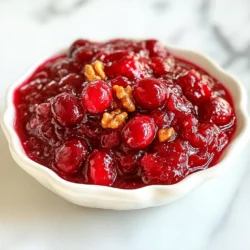 Um eine köstliche Cranberry Sauce ohne raffinierten Zucker zuzubereiten, benötigst du folgende Zutaten: - 2 Tassen frische Cranberries - 1/2 Tasse frisch gepresster Orangensaft - 1/4 Tasse Ahornsirup (oder nach Geschmack) - 1 Teelöffel Orangenschale (Zest) - 1/2 Teelöffel gemahlener Zimt - 1/4 Teelöffel gemahlener Ingwer - Eine Prise Salz - 1/4 Tasse Walnüsse, gehackt (optional) Falls du nach Alternativen zu Ahornsirup suchst, probiere diese Optionen: - Honig: Er hat einen natürlichen Geschmack und ist leicht zu finden. - Dattelsirup: Er ist dickflüssig und süß, ideal für diese Sauce. - Agavensirup: Er ist flüssig und hat einen milden Geschmack. Jede dieser Alternativen gibt deiner Sauce einen einzigartigen Geschmack, den du lieben wirst. Die Cranberry Sauce ohne raffinierten Zucker ist von Natur aus vegan und glutenfrei. Hier sind einige wichtige Hinweise: - Vegan: Alle Zutaten sind pflanzlich und enthalten keine tierischen Produkte. - Glutenfrei: Diese Sauce enthält kein Gluten. Sie ist sicher für Personen mit Glutenunverträglichkeit. Mit diesen Zutaten und Tipps kannst du eine gesunde und leckere Sauce zubereiten, die jedem schmeckt! {{ingredient_image_2}} Für die Cranberry Sauce beginne ich mit frischen Cranberries. Ich spüle sie gründlich unter kaltem Wasser ab. Achte darauf, alle beschädigten Beeren und Stiele zu entfernen. Diese kleinen Beeren sind der Hauptbestandteil der Sauce. Sie bringen Farbe und Geschmack. Jetzt geht es ans Kochen. In einem mittleren Kochtopf gebe ich die gewaschenen Cranberries und 1/2 Tasse frisch gepressten Orangensaft. Ich schalte die Herdplatte auf mittlere Hitze und rühre vorsichtig um. Sobald die Mischung warm ist, füge ich 1/4 Tasse Ahornsirup, 1 Teelöffel Orangenschale, 1/2 Teelöffel Zimt, 1/4 Teelöffel Ingwer und eine Prise Salz hinzu. Ich rühre gut um, damit sich alles vermischt. Ich bringe die Mischung zum Kochen. Dann reduziere ich die Hitze auf niedrig. Es ist wichtig, die Sauce 10-15 Minuten köcheln zu lassen. Während dieser Zeit platzen die Cranberries und die Sauce wird dickflüssiger. Ich rühre gelegentlich um, damit nichts anbrennt. Die Konsistenz ist wichtig für den Genuss. Ich achte darauf, dass die Sauce nicht zu flüssig ist. Wenn sie beim Kochen zu dick wird, kann ich etwas mehr Orangensaft hinzufügen. Wenn sie zu dünn ist, lasse ich sie einfach länger köcheln. Vor dem Abnehmen von der Hitze füge ich optional 1/4 Tasse gehackte Walnüsse hinzu. Sie geben der Sauce eine schöne Textur und zusätzlichen Geschmack. Nach dem Kochen lasse ich die Sauce einige Minuten abkühlen. Sie wird beim Abkühlen weiter eindicken. Am Ende übertrage ich die Sauce in eine Servierschüssel und stelle sie für eine Stunde in den Kühlschrank. So entfaltet sich der Geschmack optimal. Um deine Cranberry Sauce noch besser zu machen, füge Gewürze hinzu. Zimt und Ingwer sind großartige Optionen. Sie bringen Wärme in den Geschmack. Du kannst auch Muskatnuss oder Nelken probieren. Diese Gewürze geben einen tollen, tiefen Geschmack. Experimentiere mit der Menge, um die perfekte Balance zu finden. Die Süße ist wichtig in deiner Sauce. Du kannst den Ahornsirup anpassen. Wenn du es süßer magst, gib mehr hinzu. Wenn du weniger Süße willst, verwende weniger. Auch frisch gepresster Orangensaft hilft. Er bringt natürliche Süße. Du kannst auch andere süße Früchte pürieren und hinzufügen. Probiere zum Beispiel Datteln oder Feigen. Die Konsistenz deiner Sauce kann variieren. Wenn sie zu dick ist, füge etwas mehr Orangensaft hinzu. Rühre gut um, um die Flüssigkeit zu integrieren. Wenn du eine dickere Sauce bevorzugst, koche sie länger. Lasse die Cranberries gut aufplatzen. Du kannst die Sauce auch pürieren, um sie ganz glatt zu machen. Für mehr Textur füge gehackte Walnüsse hinzu. Sie geben einen schönen Crunch. Pro Tipps Cranberries richtig auswählen: Achten Sie darauf, frische und feste Cranberries zu wählen. Vermeiden Sie weiche oder beschädigte Beeren, da sie den Geschmack der Sauce beeinflussen können. Orangensaft frisch pressen: Verwenden Sie frisch gepressten Orangensaft für die beste Geschmacksintensität. Die Aromen von frisch gepressten Zitrusfrüchten sind unvergleichlich und bereichern die Sauce. Für eine dickere Konsistenz: Lassen Sie die Sauce länger köcheln, um eine dickere Konsistenz zu erreichen. Achten Sie jedoch darauf, die Hitze niedrig zu halten, um ein Anbrennen zu vermeiden. Variationen ausprobieren: Experimentieren Sie mit anderen Nüssen oder Trockenfrüchten, um der Sauce eine persönliche Note zu verleihen. Mandeln oder getrocknete Aprikosen können interessante Geschmacksrichtungen hinzufügen. {{image_4}} Eine tolle Idee ist, andere Früchte hinzuzufügen. Sie können Äpfel, Birnen oder Pfirsiche verwenden. Diese Früchte geben der Sauce mehr Süße und Textur. Für eine fruchtige Note mischen Sie einfach 1 Tasse gewürfelte Früchte mit den Cranberries. Kochen Sie alles zusammen, bis die Früchte weich sind. Nüsse oder Samen bringen Crunch in Ihre Sauce. Ich empfehle, gehackte Walnüsse oder Pekannüsse hinzuzufügen. Auch Sonnenblumenkerne sind lecker. Fügen Sie die Nüsse in den letzten Minuten des Kochens hinzu. So bleiben sie knusprig. Sie geben der Sauce einen tollen Biss und machen sie reichhaltiger. Zitrusfrüchte sorgen für frische Aromen. Neben Orangensaft können Sie auch Grapefruitsaft verwenden. Limette oder Zitrone bringen eine schöne Säure. Alle Zitrusfrüchte harmonieren gut mit Cranberries. Experimentieren Sie mit dem Saft, um den perfekten Geschmack zu finden. So wird Ihre Sauce einzigartig und spannend. Um Ihre Cranberry Sauce frisch zu halten, nutzen Sie einen luftdichten Behälter. Dies schützt die Sauce vor Luft und Feuchtigkeit. Stellen Sie sicher, dass die Sauce vollständig abgekühlt ist, bevor Sie sie lagern. Wenn Sie die Sauce in Glasbehältern aufbewahren, verwenden Sie am besten die mit Schraubverschluss. So bleibt alles frisch und lecker. Im Kühlschrank hält die Sauce bis zu einer Woche. Achten Sie darauf, sie gut zu verschließen. Wenn Sie die Sauce länger aufbewahren möchten, können Sie sie einfrieren. Im Gefrierschrank bleibt sie bis zu drei Monate frisch. Füllen Sie die Sauce in einen gefrierfesten Behälter und lassen Sie etwas Platz nach oben. So kann sich die Sauce beim Gefrieren ausdehnen. Um die Sauce aufzuwärmen, geben Sie sie in einen kleinen Topf. Erhitzen Sie sie bei niedriger Hitze, bis sie warm ist. Rühren Sie regelmäßig um, damit sie nicht anbrennt. Sie können auch etwas Wasser hinzufügen, wenn die Sauce zu dick ist. Wenn Sie die Sauce aus dem Gefrierschrank nehmen, lassen Sie sie zuerst im Kühlschrank auftauen. Danach können Sie sie wie gewohnt erwärmen. Die Cranberry Sauce ohne raffinierten Zucker hält sich gut. Sie kann im Kühlschrank etwa eine Woche lang frisch bleiben. Achte darauf, sie in einem luftdichten Behälter zu lagern. So bleibt der Geschmack und die Konsistenz optimal. Wenn du die Sauce länger aufbewahren möchtest, kannst du sie auch einfrieren. In einem gefriergeeigneten Behälter bleibt sie bis zu drei Monate haltbar. Lass die Sauce vor dem Servieren im Kühlschrank auftauen. Ja, du kannst andere Süßungsmittel verwenden. Honig ist eine gute Alternative, wenn du keine vegane Option benötigst. Agavendicksaft bietet eine ähnliche Süße und ist auch vegan. Wenn du kalorienbewusst bist, probiere Stevia oder Erythrit. Diese Süßungsmittel sind kalorienarm und bieten dennoch eine angenehme Süße. Passe die Menge an, um den gewünschten Geschmack zu erreichen, da sie süßer sein können als Ahornsirup. Die Cranberry Sauce ist sehr vielseitig. Du kannst sie als Beilage zu Fleischgerichten wie Truthahn oder Ente verwenden. Sie passt auch gut zu Käseplatten oder als Brotaufstrich. Verwende sie in Desserts, wie Joghurt oder Eis, um einen fruchtigen Kick zu geben. Mische sie in Smoothies für zusätzliche Frische und Nährstoffe. Deiner Kreativität sind keine Grenzen gesetzt! In diesem Blogbeitrag haben wir die wichtigsten Schritte zur Herstellung von Cranberry-Sauce behandelt. Zuerst haben wir die benötigten Zutaten und spezielle Diätvorgaben besprochen. Danach folgten die einfachen Schritte zur Zubereitung und nützliche Tipps zur Verbesserung des Geschmacks. Variationen mit anderen Früchten wurden ebenfalls vorgestellt. Zum Schluss teilten wir Lagerinformationen und beantworteten häufige Fragen. Egal, ob du eine gesunde Version suchst oder deinen eigenen Geschmack einbringen möchtest, Cranberry-Sauce ist vielseitig und einfach. Viel Spaß beim Ausprobieren!