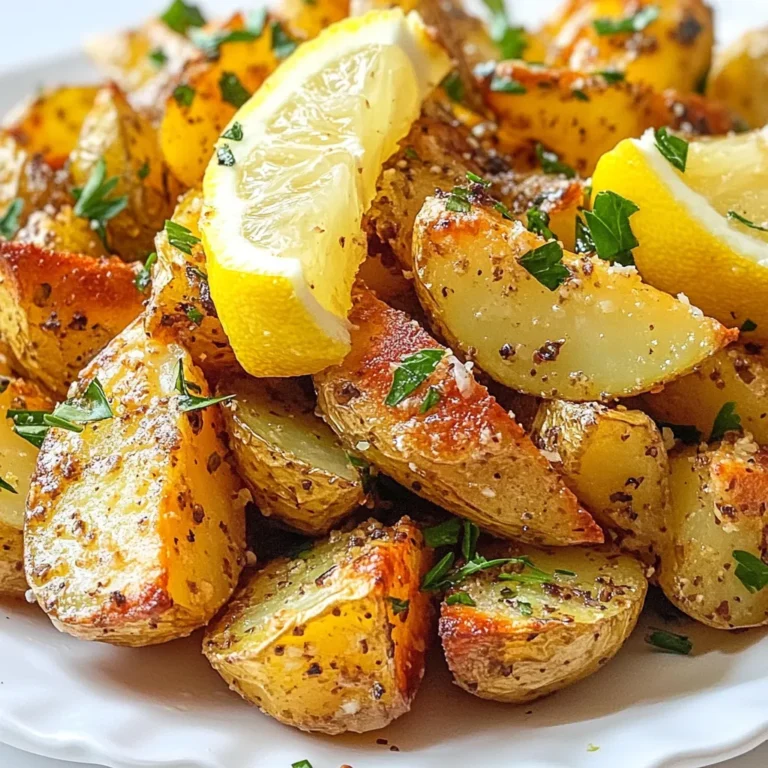 - 4 große Yukon Gold Kartoffeln - 60 ml Olivenöl - 4 Knoblauchzehen Die Hauptzutaten bilden die Basis für die knusprigen griechischen Zitronenkartoffeln. Yukon Gold Kartoffeln sind ideal, da sie eine cremige Textur haben. Das Olivenöl verleiht den Kartoffeln einen reichen Geschmack. Frischer Knoblauch sorgt für das besondere Aroma. - 1 Teelöffel getrockneter Oregano - Schale und Saft von 1 Zitrone - 1 Teelöffel Salz und 1/2 Teelöffel schwarzer Pfeffer Gewürze sind der Schlüssel zum Geschmack. Oregano bringt eine mediterrane Note. Zitronenschale und -saft sorgen für Frische und Säure. Salz und schwarzer Pfeffer runden die Aromen ab und heben den Geschmack der Kartoffeln hervor. - Frische Petersilie, gehackt Die frische Petersilie bringt Farbe und Frische auf den Teller. Sie ergänzt die Zitrone und das Olivenöl perfekt. Ein wenig gehackte Petersilie macht das Gericht noch ansprechender. {{ingredient_image_2}} Heize deinen Ofen auf 220°C vor. Dieser Schritt ist wichtig, um die Kartoffeln gleichmäßig zu garen. Schäle die großen Yukon Gold Kartoffeln und schneide sie in Spalten. Achte darauf, dass die Spalten gleich groß sind. Das hilft beim Garen. In einer großen Schüssel vermische 60 ml Olivenöl, 4 fein gehackte Knoblauchzehen und 1 Teelöffel getrockneten Oregano. Füge die Schale und den Saft von 1 Zitrone hinzu. Gib 1 Teelöffel Salz und 1/2 Teelöffel schwarzen Pfeffer dazu. Rühre alles gut um, bis eine homogene Mischung entsteht. Diese Marinade bringt viel Geschmack in die Kartoffeln. Gib die Kartoffelspalten in die Schüssel mit der Marinade. Wälze sie gut, damit sie gleichmäßig überzogen sind. Lege ein Backblech mit Backpapier aus. Arrangiere die Kartoffelspalten in einer einzigen Schicht, mit der Schnittseite nach unten. Röste die Kartoffeln im vorgeheizten Ofen für 30-35 Minuten. Wende sie nach der Hälfte der Zeit. So werden sie goldbraun und knusprig. Lass die Kartoffeln nach dem Garen einige Minuten abkühlen. Garniere sie vor dem Servieren mit frisch gehackter Petersilie. Um die perfekte Knusprigkeit zu erreichen, ist die Röstzeit wichtig. Rösten Sie die Kartoffeln bei 220°C für 30-35 Minuten. Wenden Sie die Kartoffeln nach 15 Minuten. So wird jede Seite gleichmäßig knusprig. Eine einheitliche Schicht auf dem Blech hilft auch. Achten Sie darauf, dass die Kartoffeln sich nicht überlappen. Frische Kräuter bringen mehr Aroma in das Gericht. Petersilie und Thymian sind tolle Ergänzungen zu Oregano. Sie geben den Kartoffeln einen frischen Kick. Sie können auch Rosmarin verwenden, der einen kräftigen Geschmack hat. Experimentieren Sie mit verschiedenen Kräutern, um Ihre Lieblingskombination zu finden. Servieren Sie die Kartoffeln auf rustikalen Holzplatten. Das sieht schön aus und macht das Essen einladend. Garnieren Sie die Kartoffeln mit Zitronenschnitzen. Das gibt Farbe und macht das Gericht frisch. Ein paar frische Kräuter oben drauf machen das Bild perfekt. So wird Ihr Gericht nicht nur lecker, sondern auch optisch ansprechend. Pro Tipps Die richtigen Kartoffeln wählen: Yukon Gold sind ideal für dieses Rezept, da sie eine cremige Textur und einen köstlichen Geschmack bieten. Für extra Knusprigkeit sorgen: Lassen Sie die Kartoffeln nach dem Garen ein paar Minuten ruhen, damit sie beim Abkühlen noch knuspriger werden. Variationen ausprobieren: Fügen Sie andere Gewürze wie Paprika oder Thymian hinzu, um den Geschmack nach Ihrem Geschmack anzupassen. Perfekte Präsentation: Servieren Sie die Kartoffeln auf einem rustikalen Holzbrett, garniert mit frischen Kräutern und Zitronenscheiben für einen ansprechenden Look. {{image_4}} Es gibt viele Kartoffelsorten, die gut für dieses Gericht passen. Festkochende Kartoffeln behalten ihre Form besser. Sie eignen sich besonders, wenn du eine dickere Textur magst. Mehligkochende Kartoffeln sind weich und fluffig. Diese Sorten haben einen anderen Geschmack und eine andere Konsistenz. Sie sind ideal, wenn du einen cremigen Biss magst. Wähle die Sorte, die dir am besten gefällt. Du kannst die Aromen der Kartoffeln leicht verändern. Füge etwas Paprika für eine süßliche Note hinzu. Thymian bringt einen tollen, erdigen Geschmack. Beide Gewürze passen perfekt zu Zitrone. Du kannst auch andere Kräuter wie Rosmarin probieren. Experimentiere mit verschiedenen Gewürzen. So findest du deinen eigenen Lieblingsgeschmack. Diese Kartoffeln passen gut zu vielen Beilagen. Serviere sie mit einem frischen Salat. Ein Joghurt-Dip oder Hummus sind auch tolle Optionen. Diese Dips ergänzen die Zitrusnoten der Kartoffeln. Du kannst auch gegrilltes Gemüse dazu reichen. Das macht das Gericht bunter und gesünder. Such dir deine Lieblingsbeilagen aus und genieße die Vielfalt. Um die übrig gebliebenen Kartoffeln richtig zu lagern, lege sie in einen luftdichten Behälter. Lass sie erst auf Raumtemperatur abkühlen. So bleibt der Geschmack frisch. Stelle den Behälter in den Kühlschrank. Die Kartoffeln bleiben so für 3 bis 5 Tage genießbar. Um die Knusprigkeit beim Wiedererwärmen zu erhalten, benutze den Ofen. Heize ihn auf 190°C (375°F) vor. Lege die Kartoffeln auf ein Backblech und röste sie für etwa 10 bis 15 Minuten. So werden sie wieder knusprig und lecker. Du kannst auch eine Pfanne verwenden. Brate sie bei mittlerer Hitze mit etwas Olivenöl, um die Knusprigkeit zu verbessern. Um zu bestimmen, wie lange die Kartoffeln haltbar sind, achte auf Geruch und Textur. Wenn sie unangenehm riechen oder matschig werden, entsorge sie. Gut gelagerte Kartoffeln bleiben etwa 3 bis 5 Tage frisch. Wenn du sie länger aufbewahren möchtest, kannst du sie auch einfrieren. Achte darauf, sie vorher gut zu verpacken. Die Kartoffeln sollten 30-35 Minuten bei 220°C rösten. Diese Zeit gibt ihnen die goldbraune Farbe und die knusprige Textur, die wir wollen. Wenden Sie die Kartoffeln nach der Hälfte der Zeit. So werden sie gleichmäßig knusprig und lecker. Ja, Sie können die Kartoffeln im Voraus zubereiten. Schneiden Sie die Kartoffeln und legen Sie sie in die Marinade. Bewahren Sie sie im Kühlschrank auf. So bleiben sie frisch bis zur Zubereitung. Wenn Sie bereit sind zu kochen, nehmen Sie sie heraus und rösten Sie sie wie gewohnt. Um die perfekte Knusprigkeit zu erreichen, verwenden Sie viel Olivenöl. Stellen Sie sicher, dass die Kartoffeln in einer einzigen Schicht auf dem Blech liegen. Wenden Sie die Kartoffeln während des Garens. Das hilft, die Hitze gleichmäßig zu verteilen und sorgt für eine tolle Textur. Die Röstkartoffeln sind einfach zuzubereiten und voller Geschmack. Wir haben die besten Zutaten wie Yukon Gold Kartoffeln, Olivenöl und frische Kräuter verwendet. Die Schritt-für-Schritt-Anleitung macht es leicht, die perfekte Knusprigkeit zu erreichen. Variationen und Tipps zur Aufbewahrung helfen dir, das Rezept ganz nach deinem Geschmack zu gestalten. Denke daran, beim Anrichten kreativ zu sein. Mit diesen einfachen Schritten kannst du köstliche Röstkartoffeln zaubern, die jeder genießen wird. Viel Spaß beim Ausprobieren!