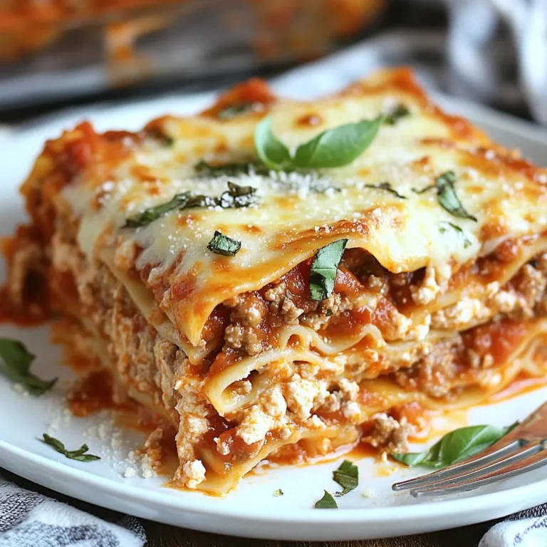 Für eine einfache Woche Lasagne brauchen Sie einige Hauptzutaten. Hier sind die Zutaten, die Sie sammeln sollten: - 9 Lasagne-Nudeln (ohne Vorkochen) - 450 g gemahlenes Truthahn- oder Rindfleisch - 500 g Ricotta-Käse - 500 g geriebener Mozzarella-Käse - 100 g geriebener Parmesan-Käse - 480 ml marinara Sauce - 1 Ei - 2 Esslöffel frisches Basilikum, gehackt (oder 1 Esslöffel getrocknetes Basilikum) Diese Zutaten sind leicht zu finden. Sie machen die Lasagne herzhaft und lecker. Die richtigen Gewürze und Kräuter sind wichtig für den Geschmack. Hier sind die, die ich empfehle: - 1 Teelöffel Knoblauchpulver - 1 Teelöffel Zwiebelpulver - Salz und Pfeffer nach Geschmack Knoblauchpulver und Zwiebelpulver bringen Tiefe in die Lasagne. Frisches Basilikum sorgt für einen frischen Geschmack. Wählen Sie frische Zutaten, wenn möglich. Das verbessert den Geschmack. Hier sind einige Tipps: - Kaufen Sie frisches Gemüse im örtlichen Markt. - Wählen Sie hochwertigen Käse. Er schmilzt besser und hat mehr Geschmack. - Achten Sie auf die Frische des Fleisches. Fragen Sie im Geschäft nach dem Lieferdatum. Diese Tipps helfen Ihnen, die beste Lasagne zu machen. Achten Sie immer auf Qualität. So wird Ihre einfache Woche Lasagne ein Hit! {{ingredient_image_2}} Zuerst müssen wir den Ofen auf 190°C vorheizen. Das dauert nur ein paar Minuten. Während der Ofen heizt, können wir die anderen Schritte vorbereiten. So sparen wir Zeit und sind bereit, wenn der Ofen heiß ist. Für die Fleischsauce nehmen wir eine große Pfanne. Bei mittlerer Hitze braten wir das gemahlene Truthahn- oder Rindfleisch. Das Fleisch braten wir, bis es schön braun ist. Danach gießen wir das überschüssige Fett ab. Jetzt fügen wir die Marinara-Sauce hinzu. Geben Sie auch das Knoblauchpulver, das Zwiebelpulver, Salz und Pfeffer hinein. Lassen Sie die Sauce 5 Minuten köcheln. Die Aromen werden sich gut vermischen und das Fleisch wird noch leckerer. Jetzt kommt der spaßige Teil! Nehmen Sie eine Auflaufform von 23x33 cm. Verteilen Sie eine dünne Schicht der Fleischsauce auf dem Boden. Legen Sie dann 3 Lasagne-Nudeln auf die Sauce. Nehmen Sie die Ricotta-Mischung und geben Sie die Hälfte gleichmäßig über die Nudeln. Streuen Sie ein Drittel des Mozzarella-Käses darüber. Fügen Sie nun eine weitere Schicht Fleischsauce hinzu und legen Sie 3 weitere Nudeln darauf. Die restliche Ricotta-Mischung kommt jetzt drauf, gefolgt von der Hälfte des restlichen Mozzarella-Käses. Für die letzte Schicht legen wir die restlichen Nudeln obendrauf. Decken Sie die Lasagne mit der restlichen Fleischsauce ab. Streuen Sie dann den restlichen Mozzarella- und Parmesan-Käse darüber. Decken Sie die Auflaufform mit Aluminiumfolie ab, so dass der Käse nicht berührt wird. Backen Sie die Lasagne 25 Minuten lang. Danach entfernen wir die Folie und backen sie weitere 15-20 Minuten, bis der Käse sprudelnd und goldbraun ist. Lassen Sie die Lasagne 10 Minuten ruhen, bevor Sie sie schneiden. So wird sie perfekt! Um Zeit zu sparen, plane deine Lasagne im Voraus. Du kannst die Fleischsauce und die Ricotta-Mischung am Vorabend zubereiten. Lagere sie im Kühlschrank. So musst du am Kochtag nur noch die Lasagne schichten und backen. Dies macht das Kochen an deinem Wochentag viel einfacher und schneller. Wenn du keinen Ricotta-Käse hast, verwende Hüttenkäse. Das gibt einen ähnlichen Geschmack. Für die Fleischsauce kannst du auch Hühnchen oder Gemüse anstelle von Rindfleisch nutzen. Möchtest du die Lasagne leichter machen? Nutze Zucchini-Nudeln oder Vollkornlasagne. Diese Optionen sind auch sehr lecker. Beginne mit einer Schicht Fleischsauce auf dem Boden der Form. Dies verhindert, dass die Nudeln ankleben. Lege dann die Lasagne-Nudeln darauf. Achte darauf, die Zutaten gleichmäßig zu verteilen. Nutze die Ricotta-Mischung und dann den Käse. Wiederhole dies, bis du alle Zutaten verbraucht hast. Die letzte Schicht sollte immer Käse sein. So wird die Lasagne schön goldbraun. Pro Tipps Frische Kräuter hinzufügen: Frisches Basilikum oder Oregano können der Lasagne eine zusätzliche Geschmacksnote verleihen. Fügen Sie diese einfach zu den Fleisch- oder Ricotta-Mischungen hinzu. Lasagne-Nudeln richtig schichten: Achten Sie darauf, die Nudeln gleichmäßig zu schichten, um eine gleichmäßige Garung zu gewährleisten. Dies verhindert, dass bestimmte Teile zu weich oder zu fest werden. Käsevariationen ausprobieren: Experimentieren Sie mit verschiedenen Käsesorten wie Gouda oder Gruyère für einen einzigartigen Geschmack. Diese Käsesorten schmelzen gut und verleihen der Lasagne eine cremige Textur. Vorbereitung im Voraus: Bereiten Sie die Lasagne am Vortag vor und bewahren Sie sie im Kühlschrank auf. Das verbessert die Aromen und spart Ihnen Zeit am Tag des Servierens. {{image_4}} Eine vegetarische Lasagne ist einfach und lecker. Ersetzen Sie das Fleisch durch Gemüse. Zucchini, Spinat und Pilze sind großartige Optionen. Sie geben der Lasagne Geschmack und Textur. Fügen Sie etwas geriebenen Käse hinzu, um es cremig zu machen. Eine Mischung aus Ricotta und etwas Feta kann auch spannend sein. So bleibt die Lasagne frisch und leicht. Käse macht Lasagne besonders gut. Experimentieren Sie mit verschiedenen Käsesorten für neuen Geschmack. Verwenden Sie zum Beispiel Gouda oder Gruyère. Diese Käsesorten schmelzen gut und geben einen tollen Geschmack. Eine Mischung aus Mozzarella und Parmesan sorgt für eine schöne goldene Kruste. Vergessen Sie nicht, die Käseschichten gleichmäßig zu verteilen. Warum nicht neue Geschmäcker ausprobieren? Für eine asiatische Lasagne verwenden Sie Tofu oder Huhn. Fügen Sie etwas Sojasauce und Ingwer hinzu. Das ergibt eine spannende Note. Für eine mexikanische Version nutzen Sie Bohnen und Jalapeños. Statt Marinara verwenden Sie Salsa. Toppen Sie die Lasagne mit Avocado und frischem Koriander. So wird Ihre Woche ganz anders! Wenn Sie Lasagne übrig haben, lassen Sie sie zuerst abkühlen. Dann schneiden Sie sie in Portionen. Legen Sie die Stücke in einen luftdichten Behälter. Sie können die Lasagne bis zu vier Tage im Kühlschrank aufbewahren. Denken Sie daran, die Lasagne mit Frischhaltefolie oder einem Deckel gut zu verschließen. So bleibt sie frisch und lecker. Einfrieren ist eine großartige Möglichkeit, Lasagne länger aufzubewahren. Lassen Sie die Lasagne vollständig abkühlen. Schneiden Sie sie in Portionen oder frieren Sie sie als ganze Form ein. Wickeln Sie die Lasagne gut in Folie ein und legen Sie sie in einen gefrierfesten Beutel. So bleibt die Lasagne bis zu drei Monate haltbar. Beschriften Sie den Beutel mit dem Datum, um den Überblick zu behalten. Um Lasagne aufzuwärmen, gibt es einige gute Methoden. Die beste Methode ist, sie im Ofen aufzuwärmen. Heizen Sie den Ofen auf 180°C vor. Legen Sie die Lasagne in eine Auflaufform und decken Sie sie mit Folie ab. Backen Sie sie etwa 25 Minuten. Für eine schnellere Methode können Sie die Mikrowelle verwenden. Stellen Sie die Lasagne in eine mikrowellengeeignete Schüssel. Erwärmen Sie sie in 1-Minuten-Intervallen, bis sie heiß ist. Achten Sie darauf, dass sie nicht austrocknet. Die Lasagne braucht insgesamt 40 bis 45 Minuten im Ofen. Zuerst backen Sie sie 25 Minuten mit Folie. Dann entfernen Sie die Folie und backen sie weitere 15 bis 20 Minuten. So wird der Käse schön goldbraun und sprudelnd. Ja, Sie können die Lasagne im Voraus zubereiten. Schichten Sie sie in die Form und decken Sie sie gut ab. Sie können sie bis zu 24 Stunden im Kühlschrank aufbewahren. Wenn Sie bereit sind, sie zu backen, heizen Sie den Ofen vor und backen Sie sie wie gewohnt. Möglicherweise müssen Sie die Backzeit etwas verlängern, wenn die Lasagne kalt ist. Zu Lasagne passen viele Beilagen gut. Hier sind einige Ideen: - Knuspriges Knoblauchbrot - Frischer grüner Salat - Gegrilltes Gemüse - Eine einfache Tomatensuppe Jede dieser Beilagen ergänzt den herzhaften Geschmack der Lasagne. Lasagne ist ein tolles Gericht mit vielen Möglichkeiten. Wir haben die besten Zutaten und Tipps geteilt. Du kannst sogar Varianten wie vegetarische oder asiatische Lasagne ausprobieren. Achte bei der Zubereitung auf die Schritte zur perfekten Schichtung. Vergiss nicht, Reste richtig aufzubewahren oder einzufrieren. Lasagne ist nicht nur lecker, sondern auch vielseitig. Probiere die Tipps aus und koche deine perfekte Lasagne zu Hause. Genieß die kreativen Möglichkeiten, die dir zur Verfügung stehen!