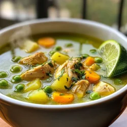 - 2 H&auml;hnchenbrustfilets, in St&uuml;cke geschnitten - 1 Tasse frische Korianderbl&auml;tter - 1 Tasse gr&uuml;ne Erbsen, frisch oder gefroren - 1 mittlere Zwiebel, fein gehackt - 3 Knoblauchzehen, gehackt - 1 mittelgro&szlig;e gr&uuml;ne Paprika, gew&uuml;rfelt - 1 mittelgro&szlig;e Karotte, gew&uuml;rfelt - 1 mittelgro&szlig;e Kartoffel, gew&uuml;rfelt Die Hauptzutaten machen Aguadito de Pollo lecker und nahrhaft. H&auml;hnchenbrust ist die Basis. Sie gibt dem Eintopf Geschmack und Protein. Frische Korianderbl&auml;tter bringen einen tollen Duft. Gem&uuml;se wie Karotten, Kartoffeln und Paprika geben Farbe und Textur. Gr&uuml;ne Erbsen f&uuml;gen S&uuml;&szlig;e hinzu und machen das Gericht bunt. - 6 Tassen H&uuml;hnerbr&uuml;he - 1 Teel&ouml;ffel gemahlener Kreuzk&uuml;mmel - 1 Teel&ouml;ffel Kurkumapulver - Salz und Pfeffer nach Geschmack Die Br&uuml;he ist wichtig f&uuml;r den Geschmack. H&uuml;hnerbr&uuml;he macht den Eintopf reichhaltig. Kreuzk&uuml;mmel und Kurkuma geben ein warmes Aroma. Diese Gew&uuml;rze sind typisch in der peruanischen K&uuml;che. Salz und Pfeffer sorgen daf&uuml;r, dass der Eintopf perfekt gew&uuml;rzt ist. - 1 Limette, in Spalten geschnitten - Beilagenideen wie Reis oder Brot Serviere Aguadito de Pollo hei&szlig;. Ein Spritzer Limette bringt Frische und s&auml;uerliche Noten. Dazu passt Reis oder frisches Brot gut. Diese Beilagen erg&auml;nzen den Eintopf und machen ihn noch s&auml;ttigender. {{ingredient_image_2}} Beginne mit der Koriandermischung. Nimm 1 Tasse frische Korianderbl&auml;tter und 3 gehackte Knoblauchzehen. Gib sie in einen Mixer. F&uuml;ge 1 Tasse H&uuml;hnerbr&uuml;he hinzu. P&uuml;riere alles, bis die Mischung glatt ist. Stelle die p&uuml;rierte Mischung dann beiseite. Erhitze 2 Essl&ouml;ffel Pflanzen&ouml;l in einem gro&szlig;en Topf. Die Hitze sollte mittel sein. F&uuml;ge 1 fein gehackte Zwiebel und 1 gew&uuml;rfelte gr&uuml;ne Paprika hinzu. Brate sie an, bis die Zwiebel durchsichtig ist. Das dauert etwa 5 Minuten. Jetzt kommen 1 gew&uuml;rfelte Karotte und 1 gew&uuml;rfelte Kartoffel dazu. Garen sie weitere 3 Minuten. Jetzt ist es Zeit f&uuml;r das H&auml;hnchen. Gib 2 H&auml;hnchenbrustfilets, die in St&uuml;cke geschnitten sind, in den Topf. Brate die St&uuml;cke an, bis sie leicht gebr&auml;unt sind. Das dauert 5 bis 7 Minuten. Danach streue 1 Teel&ouml;ffel gemahlenen Kreuzk&uuml;mmel und 1 Teel&ouml;ffel Kurkumapulver dar&uuml;ber. W&uuml;rze nach Geschmack mit Salz und Pfeffer. Mische alles gut. Gie&szlig;e die restlichen 5 Tassen H&uuml;hnerbr&uuml;he in den Topf. Bring die Mischung zum Simmern. Jetzt f&uuml;ge die p&uuml;rierte Koriandermischung und 1 Tasse gr&uuml;ne Erbsen hinzu. R&uuml;hre gut um. Lasse den Eintopf 20 bis 25 Minuten k&ouml;cheln. Das Gem&uuml;se und das H&auml;hnchen sollten zart sein. Probiere den Eintopf und passe die W&uuml;rze nach Bedarf an. Serviere das Gericht hei&szlig;. Lege Limettenspalten an die Seite. Diese sind perfekt, um den Aguadito zu betr&auml;ufeln. - Richtiges Anbraten des H&auml;hnchens: Brate das H&auml;hnchen gut an. Das gibt mehr Geschmack. Warte, bis das Fleisch leicht braun ist. So bleibt es saftig und zart. - Wie man die Br&uuml;he intensiver macht: Mixe frische Korianderbl&auml;tter und Knoblauch mit etwas Br&uuml;he. Das bringt viel Aroma. F&uuml;ge die Mischung gleich zu Beginn hinzu f&uuml;r den besten Geschmack. - So bleibt der Eintopf frisch: Lass den Eintopf abk&uuml;hlen, bevor du ihn lagerst. Verwende einen luftdichten Beh&auml;lter. So bleibt er frisch und lecker. - Erw&auml;rmen und Wiederverwendung: Um den Eintopf zu erw&auml;rmen, benutze einen Topf oder die Mikrowelle. Achte darauf, ihn gleichm&auml;&szlig;ig zu erhitzen. So schmeckt er wie frisch gekocht. - &Uuml;berw&uuml;rzen vermeiden: Sei vorsichtig mit dem Salz und den Gew&uuml;rzen. Du kannst immer mehr hinzuf&uuml;gen, aber nicht zur&uuml;cknehmen. Probiere w&auml;hrend des Kochens. - Gem&uuml;se nicht zu weich kochen: Achte darauf, das Gem&uuml;se nicht zu lange zu kochen. Es sollte bissfest bleiben und seinen Geschmack behalten. So bleibt der Eintopf sch&ouml;n knackig. Pro Tipps Frische Kr&auml;uter hinzuf&uuml;gen: Verwenden Sie frischen Koriander, um den Geschmack zu intensivieren und eine aromatische Note hinzuzuf&uuml;gen. Er kann auch kurz vor dem Servieren f&uuml;r einen intensiveren Geschmack hinzugef&uuml;gt werden. Variieren Sie das Gem&uuml;se: F&uuml;hlen Sie sich frei, das Gem&uuml;se je nach Saison oder Vorlieben zu variieren. Zucchini oder Spinat sind ebenfalls k&ouml;stliche Erg&auml;nzungen. F&uuml;r mehr W&uuml;rze sorgen: F&uuml;gen Sie eine Prise Cayennepfeffer oder eine geschnittene Chili hinzu, wenn Sie es sch&auml;rfer m&ouml;gen. Dies bringt eine zus&auml;tzliche Dimension in den Geschmack des Eintopfs. Limette f&uuml;r die Frische: Servieren Sie die Limettenspalten nicht nur als Garnitur, sondern auch zum Betr&auml;ufeln des Eintopfs. Dies bringt eine erfrischende S&auml;ure, die das Gericht perfekt abrundet. {{image_4}} Wenn du eine vegetarische oder vegane Version von Aguadito machen m&ouml;chtest, gibt es tolle Alternativen. Statt H&auml;hnchen kannst du Tofu oder Jackfruit verwenden. Diese Optionen nehmen die Aromen gut auf und machen das Gericht s&auml;ttigend. Ein weiterer wichtiger Punkt ist die Br&uuml;he. Verwende statt H&uuml;hnerbr&uuml;he eine pflanzliche Br&uuml;he. Diese Br&uuml;he gibt deinem Eintopf den gleichen herzhaften Geschmack. Achte darauf, dass die Br&uuml;he gut gew&uuml;rzt ist. Um Aguadito noch bunter und nahrhafter zu machen, kannst du weitere Gem&uuml;sesorten hinzuf&uuml;gen. Zum Beispiel passen Zucchini, Mais oder gr&uuml;ne Bohnen gut dazu. Sie bringen Farbe und Textur in dein Gericht. Wenn du es sch&auml;rfer magst, f&uuml;ge frische Chilischoten hinzu. Du kannst sie nach Belieben hinzuf&uuml;gen, um den gew&uuml;nschten Sch&auml;rfegrad zu erreichen. Probiere verschiedene Sorten aus, um deine perfekte Mischung zu finden. Aguadito hat viele regionale Unterschiede. In Peru kann jedes Heimatgebiet sein eigenes Rezept haben. Zum Beispiel verwenden einige Regionen mehr Koriander, andere f&uuml;gen spezielle Gew&uuml;rze hinzu. Auch die Auswahl des Gem&uuml;ses kann stark variieren. In K&uuml;stenregionen sind Meeresfr&uuml;chte oft eine beliebte Erg&auml;nzung. Das gibt dem Gericht einen einzigartigen Geschmack. Wenn du reisen kannst, probiere die lokalen Varianten. Sie zeigen dir die Vielfalt der peruanischen K&uuml;che. Um Aguadito de Pollo frisch zu halten, solltest du ihn schnell abk&uuml;hlen. Das geht am besten, indem du ihn in einen flachen Beh&auml;lter f&uuml;llst. Decke ihn dann mit einem Deckel oder Frischhaltefolie ab. So bleibt er bis zu drei Tage im K&uuml;hlschrank gut. Wenn du ihn l&auml;nger aufbewahren m&ouml;chtest, kannst du ihn auch einfrieren. F&uuml;lle den Eintopf in einen gefrierfesten Beh&auml;lter und lasse etwas Platz f&uuml;r die Ausdehnung. Im Gefrierfach h&auml;lt er bis zu drei Monate. Beim Aufw&auml;rmen von Aguadito de Pollo ist es wichtig, die richtige Temperatur zu erreichen. Du kannst ihn in einem Topf bei mittlerer Hitze oder in der Mikrowelle erhitzen. R&uuml;hre oft um, damit er gleichm&auml;&szlig;ig warm wird. Um die beste Konsistenz zu erhalten, f&uuml;ge etwas Wasser oder Br&uuml;he hinzu, falls der Eintopf zu dick wird. So bleibt er sch&ouml;n cremig und lecker. Aguadito de Pollo ist ein nahrhafter H&uuml;hnertopf aus Peru. Dieses Gericht hat seine Wurzeln in der peruanischen K&uuml;che. Es vereint frisches Gem&uuml;se, H&uuml;hnchen und Koriander in einer herzhaften Br&uuml;he. Traditionell wird es oft bei Feierlichkeiten oder als Trostnahrung serviert. Es ist nicht nur lecker, sondern auch sehr nahrhaft. Die Zubereitung dauert insgesamt etwa 45 Minuten. Die Vorbereitungszeit betr&auml;gt etwa 15 Minuten. Das Kochen selbst nimmt dann etwa 30 Minuten in Anspruch. Diese Zeit reicht aus, um die Aromen gut zu mischen und das Gericht perfekt zu machen. Ja, du kannst Aguadito de Pollo im Voraus zubereiten. Koche es ganz und lasse es dann abk&uuml;hlen. Bewahre es in einem luftdichten Beh&auml;lter im K&uuml;hlschrank auf. So bleibt es frisch und schmackhaft f&uuml;r bis zu drei Tage. Du kannst es auch einfrieren, um es l&auml;nger haltbar zu machen. W&auml;rm es einfach wieder auf, wenn du bereit bist, es zu essen. Aguadito de Pollo schmeckt hervorragend mit verschiedenen Beilagen. Reis ist eine klassische Wahl, da er die Br&uuml;he gut aufnimmt. Auch frisches Brot passt gut dazu. F&uuml;r Getr&auml;nke empfehle ich ein k&uuml;hles, leichtes Bier oder einen erfrischenden Limettensaft. So rundest du dein Essen perfekt ab. Aguadito de Pollo ist ein nahrhafter Eintopf, der einfach zuzubereiten ist. Wir haben die Hauptzutaten wie frisches H&auml;hnchen und Gem&uuml;se besprochen. Auch die Gew&uuml;rze bringen den Geschmack zur Geltung. Du hast jetzt eine Schritt-f&uuml;r-Schritt-Anleitung, um den Eintopf perfekt zu kochen. Tipps helfen dir, Fehler zu vermeiden und den Eintopf frisch zu halten. Variationen bieten Optionen f&uuml;r jeden Geschmack. Mit den richtigen Aufbewahrungshinweisen bleibt das Gericht lange lecker. Experimentiere und genie&szlig;e dieses traditionelle Gericht mit Freunden und Familie!