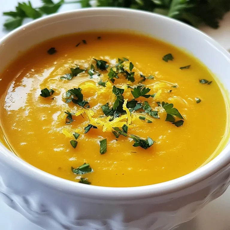 - 4 große Karotten, geschält und gewürfelt - 3 Selleriestangen, gewürfelt - 1 Zwiebel, gehackt - 3 Knoblauchzehen, fein gehackt Die Hauptzutaten sind einfach und gesund. Karotten geben der Suppe einen süßen Geschmack. Sellerie bringt eine knackige Textur und feinen Geschmack. Zwiebel und Knoblauch bieten Aroma und Tiefe. Diese Zutaten sind leicht zu finden und machen die Suppe nahrhaft. - 4 Tassen Gemüsebrühe - 1 Teelöffel gemahlener Ingwer - 1 Teelöffel Kreuzkümmel - Salz und Pfeffer nach Geschmack Gemüsebrühe ist die Basis. Sie bringt einen herzhaften Geschmack. Ingwer und Kreuzkümmel sorgen für Wärme und Tiefe. Salz und Pfeffer runden alles ab. Diese Gewürze sind wichtig, um die Aromen zu verstärken. - 1 Kartoffel, geschält und gewürfelt - 2 Esslöffel Olivenöl - Frische Petersilie zur Garnitur - Ein Spritzer Zitronensaft Die Kartoffel macht die Suppe cremiger. Olivenöl sorgt für einen reichen Geschmack. Frische Petersilie gibt Farbe und Frische. Ein Spritzer Zitronensaft hebt den Geschmack. Diese Zutaten machen die Suppe zu einem wahren Genuss. {{ingredient_image_2}} Zuerst erhitzen Sie 2 Esslöffel Olivenöl in einem großen Topf bei mittlerer Hitze. Danach fügen Sie 1 gehackte Zwiebel hinzu und braten sie an. Warten Sie etwa 5 Minuten, bis die Zwiebel glasig ist. Dann kommen 3 fein gehackte Knoblauchzehen dazu. Braten Sie den Knoblauch für eine weitere Minute an, bis er duftet. Jetzt ist es Zeit, die gewürfelten Karotten, Sellerie und Kartoffeln hinzuzufügen. Sie brauchen 4 große Karotten, 3 Selleriestangen und 1 Kartoffel. Rühren Sie alles gut um, damit sich die Aromen verbinden. Jetzt fügen Sie 1 Teelöffel gemahlenen Ingwer und 1 Teelöffel Kreuzkümmel hinzu. Diese Gewürze geben der Suppe einen tollen Geschmack. Rühren Sie, damit die Gewürze gleichmäßig verteilt sind. Gießen Sie dann 4 Tassen Gemüsebrühe in den Topf und bringen Sie die Mischung zum Kochen. Das bringt all die frischen Aromen zur Geltung. Sobald die Suppe kocht, reduzieren Sie die Hitze auf niedrig. Decken Sie den Topf ab und lassen Sie die Suppe 25-30 Minuten köcheln. Das Gemüse sollte zart werden. Verwenden Sie dann einen Stabmixer, um die Suppe zu pürieren. Sie können die Suppe auch in einen Standmixer geben, aber seien Sie vorsichtig mit der heißen Flüssigkeit. Geben Sie die pürierte Suppe zurück in den Topf. Würzen Sie nach Geschmack mit Salz, Pfeffer und einem Spritzer Zitronensaft. Rühren Sie gut um und servieren Sie die Suppe heiß. Garnieren Sie sie mit frischer Petersilie für einen schönen Farb- und Geschmacksakzent. Um die perfekte Konsistenz zu erreichen, können Sie verschiedene Methoden zum Pürieren wählen. Ein Stabmixer ist einfach zu handhaben und reinigt sich leicht. Wenn Sie einen Standmixer verwenden, achten Sie darauf, die Suppe in kleinen Mengen zu pürieren. Die Flüssigkeitsmenge kann angepasst werden, um die Konsistenz zu verändern. Mögen Sie eine dickere Suppe? Reduzieren Sie die Brühe. Für eine dünnere Suppe fügen Sie einfach mehr Brühe hinzu. Um den Geschmack Ihrer Suppe zu verbessern, können Sie zusätzliche Gewürze oder Kräuter hinzufügen. Ein Teelöffel Paprika oder frischer Thymian bringt neue Aromen. Ein Spritzer Zitronensaft am Ende hebt die Aromen hervor und gibt der Suppe eine frische Note. Für Beilagen empfehle ich frisches Brot oder knusprige Croutons. Diese sorgen für einen tollen Kontrast zur cremigen Suppe. Zum Garnieren können Sie frische Petersilie verwenden. Sie verleiht Farbe und einen frischen Geschmack. Ein paar Tropfen Olivenöl obenauf schauen auch schön aus. Pro Tipps Frisches Gemüse verwenden: Verwenden Sie frisches Gemüse für den besten Geschmack und die beste Nährstoffdichte. Achten Sie darauf, das Gemüse vor der Verwendung gut zu reinigen. Gewürze anpassen: Fühlen Sie sich frei, die Gewürze nach Ihrem Geschmack anzupassen. Zum Beispiel können Sie mehr Kreuzkümmel oder Ingwer hinzufügen, um einen intensiveren Geschmack zu erzielen. Pürieren nach Wunsch: Für eine samtige Konsistenz verwenden Sie einen Stabmixer. Wenn Sie eine rustikalere Suppe möchten, pürieren Sie nur einen Teil des Gemüses. Vorrat für später: Diese Suppe lässt sich hervorragend einfrieren. Portionieren Sie sie in Behälter und genießen Sie sie später an einem kalten Tag. {{image_4}} Um die Karotten-Sellerie Suppe vegetarisch oder vegan zu machen, nutzen Sie pflanzliche Brühe. Gemüsebrühe aus frischen Zutaten ist eine großartige Wahl. Sie können auch zusätzliche Gemüsesorten hinzufügen. Zucchini, Spinat oder Erbsen passen gut. Diese Optionen machen die Suppe nahrhafter und bunter. Möchten Sie eine cremige Textur? Fügen Sie Sahne oder Kokosmilch hinzu. Beide geben der Suppe eine reiche, samtige Note. Für eine diätfreundliche Variante können Sie pflanzliche Joghurtalternativen nutzen. Diese halten die Suppe leicht, aber immer noch köstlich. Experimentieren Sie mit verschiedenen Gewürzen! Asiatische oder mediterrane Gewürze bringen neue Geschmäcker. Zum Beispiel passen Zitronengras oder Koriander gut dazu. Auch frische Kräuter wie Basilikum oder Thymian können die Aromen vertiefen. Diese einfachen Änderungen machen Ihre Suppe einzigartig und spannend. Die Karotten-Sellerie-Suppe hält sich im Kühlschrank etwa 3 bis 5 Tage. Um die Frische zu bewahren, lagere die Suppe in luftdichten Behältern. Achte darauf, die Suppe vollständig abkühlen zu lassen, bevor du sie in den Kühlschrank stellst. So bleibt der Geschmack erhalten und die Konsistenz bleibt gut. Wenn du die Suppe länger aufbewahren möchtest, kannst du sie einfrieren. Fülle die abgekühlte Suppe in gefrierfeste Behälter oder Beutel. Achte darauf, etwas Platz zu lassen, da sich die Suppe beim Einfrieren ausdehnt. Zum Auftauen lege die Suppe über Nacht in den Kühlschrank. Du kannst sie auch in der Mikrowelle auftauen, wenn es schnell gehen muss. Um die Suppe wieder aufzuwärmen, erwärme sie sanft in einem Topf bei mittlerer Hitze. Rühre die Suppe häufig um, um ein Anbrennen zu vermeiden. Du kannst auch einen Mikrowellenbehälter nutzen. Achte darauf, die Suppe nicht zu überhitzen, da sie sonst ihre cremige Textur verlieren kann. Füge vor dem Servieren einen Spritzer Zitronensaft hinzu, um den Geschmack aufzufrischen. Die Zubereitung dieser Suppe dauert insgesamt etwa 40 Minuten. Sie benötigen ungefähr 10 Minuten, um das Gemüse vorzubereiten. Das Kochen der Suppe dauert etwa 25 bis 30 Minuten. In dieser Zeit wird das Gemüse weich und die Aromen verbinden sich. Ja, Sie können die Suppe im Voraus zubereiten. Machen Sie die Suppe einen Tag vorher und lassen Sie sie abkühlen. Füllen Sie die Suppe in einen luftdichten Behälter und stellen Sie sie in den Kühlschrank. Vor dem Servieren einfach wieder erhitzen. Sie können die Suppe auch portionieren und einfrieren. So haben Sie immer eine schnelle Mahlzeit bereit. Ja, diese Suppe ist sehr gesund. Sie enthält viele Nährstoffe aus frischem Gemüse. Karotten sind reich an Vitamin A, das gut für die Augen ist. Sellerie hat wenig Kalorien und ist gut für die Verdauung. Zwiebeln und Knoblauch bieten Antioxidantien und stärken das Immunsystem. Insgesamt liefert diese Suppe Ballaststoffe, Vitamine und Mineralstoffe, die gut für die Gesundheit sind. In diesem Blogpost haben wir die Schritte zur Zubereitung einer köstlichen Karotten-Sellerie-Suppe behandelt. Ich habe die Hauptzutaten, Gewürze, Zubereitung und Variationen erklärt. Diese Suppe ist einfach, lecker und gesund. Sie können sie im Voraus zubereiten und sie wird im Kühlschrank oder Gefrierfach gut aufbewahrt. Probieren Sie verschiedene Gewürze aus, um Ihren Geschmack zu treffen. Diese Suppe ist ein tolles Gericht für jeden Anlass. Viel Spaß beim Kochen und Genießen!