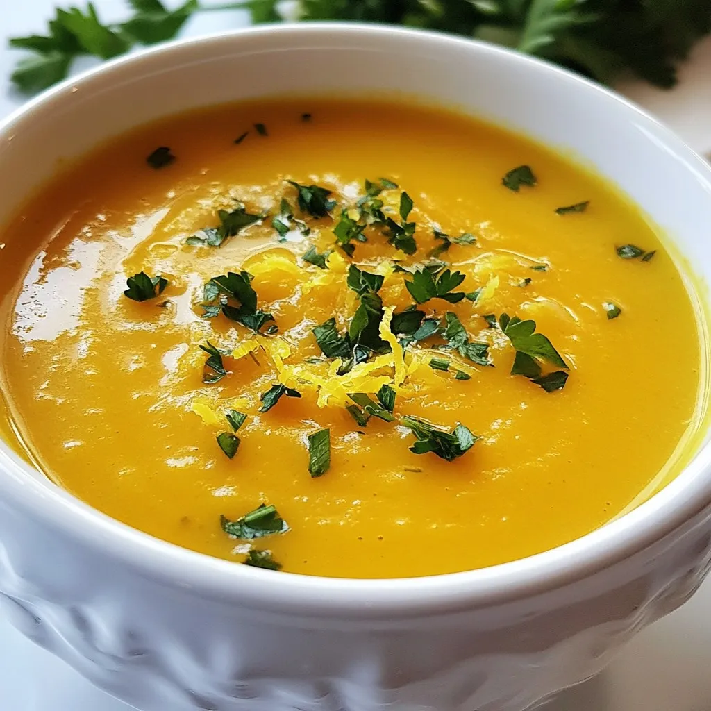 - 4 große Karotten, geschält und gewürfelt - 3 Selleriestangen, gewürfelt - 1 Zwiebel, gehackt - 3 Knoblauchzehen, fein gehackt Die Hauptzutaten sind einfach und gesund. Karotten geben der Suppe einen süßen Geschmack. Sellerie bringt eine knackige Textur und feinen Geschmack. Zwiebel und Knoblauch bieten Aroma und Tiefe. Diese Zutaten sind leicht zu finden und machen die Suppe nahrhaft. - 4 Tassen Gemüsebrühe - 1 Teelöffel gemahlener Ingwer - 1 Teelöffel Kreuzkümmel - Salz und Pfeffer nach Geschmack Gemüsebrühe ist die Basis. Sie bringt einen herzhaften Geschmack. Ingwer und Kreuzkümmel sorgen für Wärme und Tiefe. Salz und Pfeffer runden alles ab. Diese Gewürze sind wichtig, um die Aromen zu verstärken. - 1 Kartoffel, geschält und gewürfelt - 2 Esslöffel Olivenöl - Frische Petersilie zur Garnitur - Ein Spritzer Zitronensaft Die Kartoffel macht die Suppe cremiger. Olivenöl sorgt für einen reichen Geschmack. Frische Petersilie gibt Farbe und Frische. Ein Spritzer Zitronensaft hebt den Geschmack. Diese Zutaten machen die Suppe zu einem wahren Genuss. {{ingredient_image_2}} Zuerst erhitzen Sie 2 Esslöffel Olivenöl in einem großen Topf bei mittlerer Hitze. Danach fügen Sie 1 gehackte Zwiebel hinzu und braten sie an. Warten Sie etwa 5 Minuten, bis die Zwiebel glasig ist. Dann kommen 3 fein gehackte Knoblauchzehen dazu. Braten Sie den Knoblauch für eine weitere Minute an, bis er duftet. Jetzt ist es Zeit, die gewürfelten Karotten, Sellerie und Kartoffeln hinzuzufügen. Sie brauchen 4 große Karotten, 3 Selleriestangen und 1 Kartoffel. Rühren Sie alles gut um, damit sich die Aromen verbinden. Jetzt fügen Sie 1 Teelöffel gemahlenen Ingwer und 1 Teelöffel Kreuzkümmel hinzu. Diese Gewürze geben der Suppe einen tollen Geschmack. Rühren Sie, damit die Gewürze gleichmäßig verteilt sind. Gießen Sie dann 4 Tassen Gemüsebrühe in den Topf und bringen Sie die Mischung zum Kochen. Das bringt all die frischen Aromen zur Geltung. Sobald die Suppe kocht, reduzieren Sie die Hitze auf niedrig. Decken Sie den Topf ab und lassen Sie die Suppe 25-30 Minuten köcheln. Das Gemüse sollte zart werden. Verwenden Sie dann einen Stabmixer, um die Suppe zu pürieren. Sie können die Suppe auch in einen Standmixer geben, aber seien Sie vorsichtig mit der heißen Flüssigkeit. Geben Sie die pürierte Suppe zurück in den Topf. Würzen Sie nach Geschmack mit Salz, Pfeffer und einem Spritzer Zitronensaft. Rühren Sie gut um und servieren Sie die Suppe heiß. Garnieren Sie sie mit frischer Petersilie für einen schönen Farb- und Geschmacksakzent. Um die perfekte Konsistenz zu erreichen, können Sie verschiedene Methoden zum Pürieren wählen. Ein Stabmixer ist einfach zu handhaben und reinigt sich leicht. Wenn Sie einen Standmixer verwenden, achten Sie darauf, die Suppe in kleinen Mengen zu pürieren. Die Flüssigkeitsmenge kann angepasst werden, um die Konsistenz zu verändern. Mögen Sie eine dickere Suppe? Reduzieren Sie die Brühe. Für eine dünnere Suppe fügen Sie einfach mehr Brühe hinzu. Um den Geschmack Ihrer Suppe zu verbessern, können Sie zusätzliche Gewürze oder Kräuter hinzufügen. Ein Teelöffel Paprika oder frischer Thymian bringt neue Aromen. Ein Spritzer Zitronensaft am Ende hebt die Aromen hervor und gibt der Suppe eine frische Note. Für Beilagen empfehle ich frisches Brot oder knusprige Croutons. Diese sorgen für einen tollen Kontrast zur cremigen Suppe. Zum Garnieren können Sie frische Petersilie verwenden. Sie verleiht Farbe und einen frischen Geschmack. Ein paar Tropfen Olivenöl obenauf schauen auch schön aus. Pro Tipps Frisches Gemüse verwenden: Verwenden Sie frisches Gemüse für den besten Geschmack und die beste Nährstoffdichte. Achten Sie darauf, das Gemüse vor der Verwendung gut zu reinigen. Gewürze anpassen: Fühlen Sie sich frei, die Gewürze nach Ihrem Geschmack anzupassen. Zum Beispiel können Sie mehr Kreuzkümmel oder Ingwer hinzufügen, um einen intensiveren Geschmack zu erzielen. Pürieren nach Wunsch: Für eine samtige Konsistenz verwenden Sie einen Stabmixer. Wenn Sie eine rustikalere Suppe möchten, pürieren Sie nur einen Teil des Gemüses. Vorrat für später: Diese Suppe lässt sich hervorragend einfrieren. Portionieren Sie sie in Behälter und genießen Sie sie später an einem kalten Tag. {{image_4}} Um die Karotten-Sellerie Suppe vegetarisch oder vegan zu machen, nutzen Sie pflanzliche Brühe. Gemüsebrühe aus frischen Zutaten ist eine großartige Wahl. Sie können auch zusätzliche Gemüsesorten hinzufügen. Zucchini, Spinat oder Erbsen passen gut. Diese Optionen machen die Suppe nahrhafter und bunter. Möchten Sie eine cremige Textur? Fügen Sie Sahne oder Kokosmilch hinzu. Beide geben der Suppe eine reiche, samtige Note. Für eine diätfreundliche Variante können Sie pflanzliche Joghurtalternativen nutzen. Diese halten die Suppe leicht, aber immer noch köstlich. Experimentieren Sie mit verschiedenen Gewürzen! Asiatische oder mediterrane Gewürze bringen neue Geschmäcker. Zum Beispiel passen Zitronengras oder Koriander gut dazu. Auch frische Kräuter wie Basilikum oder Thymian können die Aromen vertiefen. Diese einfachen Änderungen machen Ihre Suppe einzigartig und spannend. Die Karotten-Sellerie-Suppe hält sich im Kühlschrank etwa 3 bis 5 Tage. Um die Frische zu bewahren, lagere die Suppe in luftdichten Behältern. Achte darauf, die Suppe vollständig abkühlen zu lassen, bevor du sie in den Kühlschrank stellst. So bleibt der Geschmack erhalten und die Konsistenz bleibt gut. Wenn du die Suppe länger aufbewahren möchtest, kannst du sie einfrieren. Fülle die abgekühlte Suppe in gefrierfeste Behälter oder Beutel. Achte darauf, etwas Platz zu lassen, da sich die Suppe beim Einfrieren ausdehnt. Zum Auftauen lege die Suppe über Nacht in den Kühlschrank. Du kannst sie auch in der Mikrowelle auftauen, wenn es schnell gehen muss. Um die Suppe wieder aufzuwärmen, erwärme sie sanft in einem Topf bei mittlerer Hitze. Rühre die Suppe häufig um, um ein Anbrennen zu vermeiden. Du kannst auch einen Mikrowellenbehälter nutzen. Achte darauf, die Suppe nicht zu überhitzen, da sie sonst ihre cremige Textur verlieren kann. Füge vor dem Servieren einen Spritzer Zitronensaft hinzu, um den Geschmack aufzufrischen. Die Zubereitung dieser Suppe dauert insgesamt etwa 40 Minuten. Sie benötigen ungefähr 10 Minuten, um das Gemüse vorzubereiten. Das Kochen der Suppe dauert etwa 25 bis 30 Minuten. In dieser Zeit wird das Gemüse weich und die Aromen verbinden sich. Ja, Sie können die Suppe im Voraus zubereiten. Machen Sie die Suppe einen Tag vorher und lassen Sie sie abkühlen. Füllen Sie die Suppe in einen luftdichten Behälter und stellen Sie sie in den Kühlschrank. Vor dem Servieren einfach wieder erhitzen. Sie können die Suppe auch portionieren und einfrieren. So haben Sie immer eine schnelle Mahlzeit bereit. Ja, diese Suppe ist sehr gesund. Sie enthält viele Nährstoffe aus frischem Gemüse. Karotten sind reich an Vitamin A, das gut für die Augen ist. Sellerie hat wenig Kalorien und ist gut für die Verdauung. Zwiebeln und Knoblauch bieten Antioxidantien und stärken das Immunsystem. Insgesamt liefert diese Suppe Ballaststoffe, Vitamine und Mineralstoffe, die gut für die Gesundheit sind. In diesem Blogpost haben wir die Schritte zur Zubereitung einer köstlichen Karotten-Sellerie-Suppe behandelt. Ich habe die Hauptzutaten, Gewürze, Zubereitung und Variationen erklärt. Diese Suppe ist einfach, lecker und gesund. Sie können sie im Voraus zubereiten und sie wird im Kühlschrank oder Gefrierfach gut aufbewahrt. Probieren Sie verschiedene Gewürze aus, um Ihren Geschmack zu treffen. Diese Suppe ist ein tolles Gericht für jeden Anlass. Viel Spaß beim Kochen und Genießen!