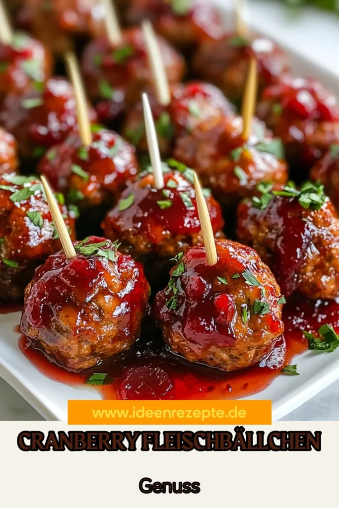 Probiere dieses köstliche Rezept für Cranberry-Fleischbällchen! Diese gesunden Fleischbällchen mit gehacktem Rindfleisch und einer süß-sauren Cranberry-Glasur sind perfekt für jeden Anlass. Mit einfachen Zutaten und in nur 40 Minuten zubereitet, sind diese glasierten Fleischbällchen ideal fürs Partybuffet oder das Familienessen. Klicke jetzt und entdecke das Rezept für Fleischbällchen, das jeden begeistert! #Fleischbällchen #Cranberry #Rezept #gesundessen