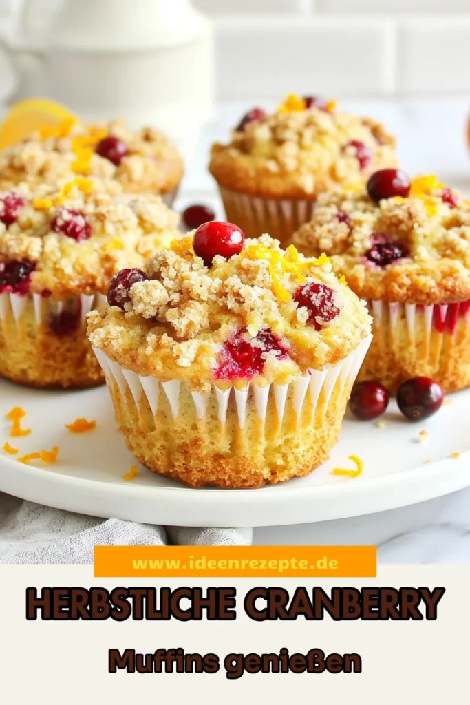 Entdecke unser köstliches Rezept für Cranberry Orange Muffins! Diese Streusel Muffins Rezept vereint frische Cranberries und Orangensaft für gesunde Muffins mit Cranberries, die einfach zu backen sind. Perfekt zum Frühstück oder als Snack! Lass dich von der süßen Geschmackskombination überraschen und teile deine Kreationen. Probiere jetzt diese unkomplizierten Muffins und genieße den Herbst! #CranberryMuffins #StreuselMuffinsRezept #GesundeMuffins #EinfacheMuffinsBacken