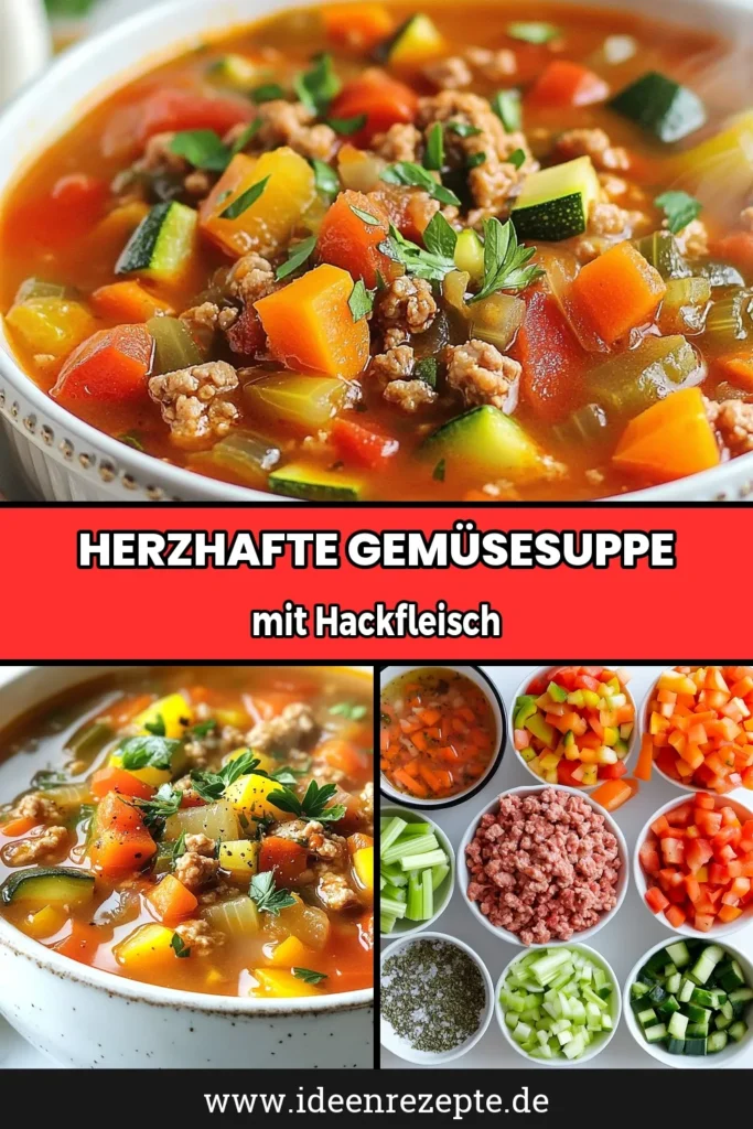 Entdecken Sie dieses köstliche Rezept für eine Gemüsesuppe mit Hackfleisch. Unsere türkische Suppe Rezept kombiniert mageres Hackfleisch vom Truthahn mit frischem Gemüse für eine gesunde Gemüsesuppe, die einfach zuzubereiten ist. Ideal für kalte Tage und perfekt für die ganze Familie. Verleihen Sie Ihrer Woche eine gesunde Note mit dieser Hackfleisch Suppe mit Gemüse! Jetzt ausprobieren und speichern! #Gemüsesuppe #türkischeSuppe #gesundeErnährung #einfacheRezepte