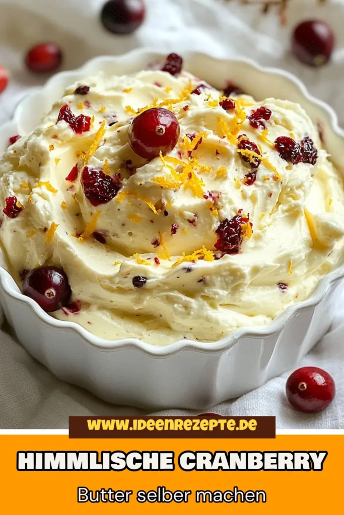 Entdecken Sie Ihr neues Lieblings-Cranberry Butter Rezept! Diese selbstgemachte Früchtebutter kombiniert frische Cranberries und Butter mit Orangenschale für einen köstlichen Herbstgeschmack. Perfekt für Ihr Brunch-Buffet, bietet diese einfache Aufstrich-Option einen tollen Genuss. Probieren Sie es aus und bereichern Sie Ihre Herbstrezepte mit Cranberries. Teilen Sie Ihre Erfahrungen! #CranberryButterRezept #Früchtebutter #Herbstrezepte #BrunchIdeen
