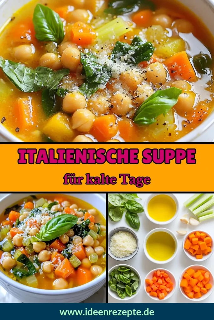 Entdecken Sie unser Rezept für Penicillin-Suppe, eine gesunde italienische Suppe, die voll von Geschmack ist! Diese italienische Penicillin-Suppe mit Kichererbsen und frischem Spinat ist ideal für jede Gelegenheit. Genießen Sie das vielfältige Aroma und die wohltuenden Zutaten – perfekt für eine nahrhafte Mahlzeit. Speichern Sie dieses leckere Spinat-Suppe Rezept und bringen Sie italienisches Flair in Ihre Küche! #italienischePenicillinSuppe #KichererbsenSuppeRezept #gesundeSuppe #SuppeRezept