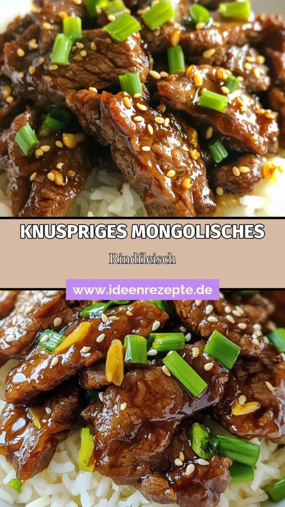 Entdecken Sie unser Rezept für knuspriges Mongolian Beef – das perfekte asiatische Rindfleischgericht! Dieses einfaches Mongolian Beef wird mit zartem Flankensteak und einer unwiderstehlichen Soße zubereitet. Frittieren Sie das Rindfleisch nach unserem Rezept und genießen Sie die knusprigen, aromatischen Bissen. Ideal für ein schnelles Abendessen! Speichern Sie dieses Rezept und kochen Sie jetzt! #MongolianBeef #AsiatischeKüche #Rindfleisch #Rezepte