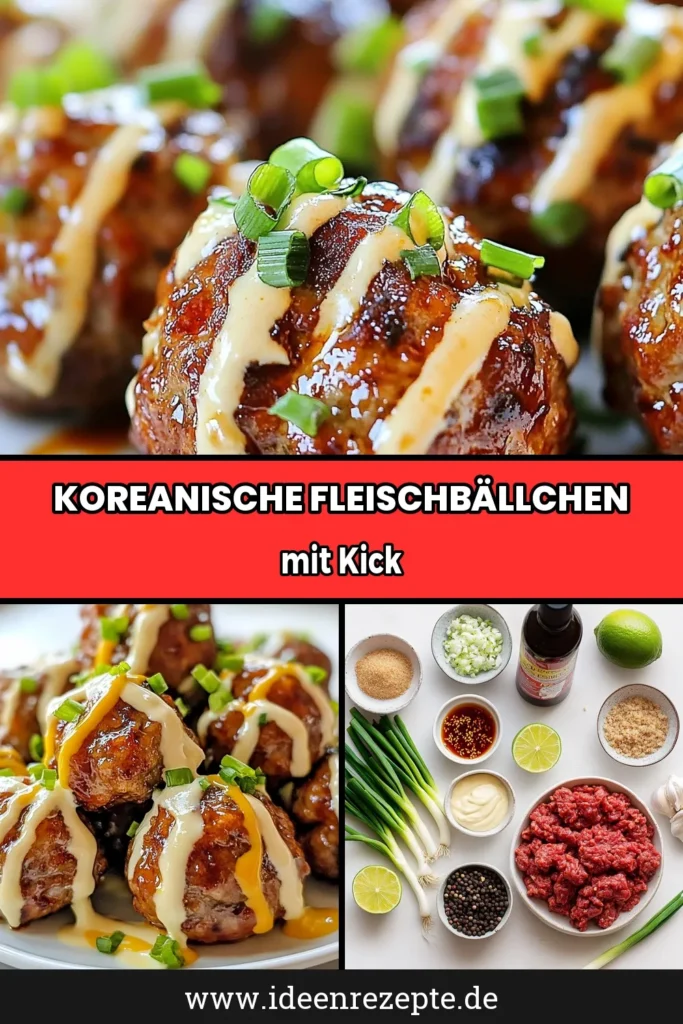 Entdecke unser Rezept für köstliche koreanische Fleischbällchen, perfekt kombiniert mit einer scharfen Mayonnaise! Diese BBQ Fleischbällchen sind nicht nur einfach zuzubereiten, sondern bieten auch einen einzigartigen asiatischen Geschmack. Ideal für Partys oder ein schnelles Abendessen. Lass dich von der Sriracha Mayonnaise überraschen! Probiere das Rezept aus und teile deine Kreationen! #KoreanischeFleischbällchen #ScharfeMayonnaiseRezept #BBQFleischbällchen #AsiatischeHackfleischRezepte