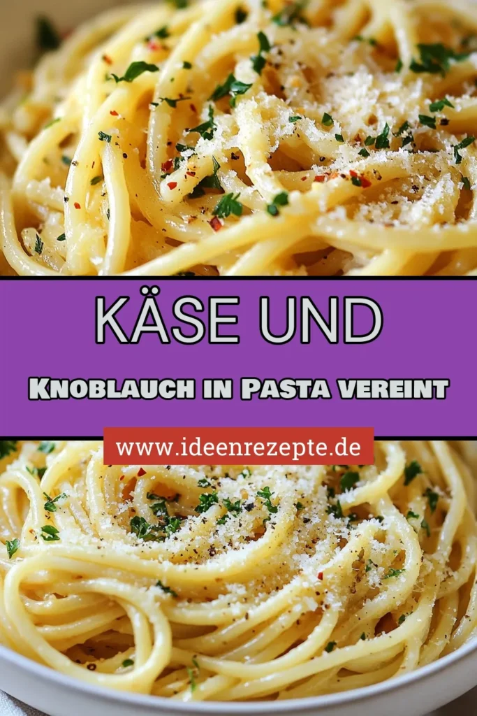 Entdecke die köstliche Käse-Knoblauch-Pasta, die in nur einem Topf zubereitet wird! Dieses cremige Pasta-Rezept kombiniert Spaghetti mit Parmesan und aromatischem Knoblauch für ein einfaches Pasta-Gericht, das jeder lieben wird. Perfekt für ein schnelles Abendessen. Probiere es aus und genieße den italienischen Flair! Speichere dieses Rezept für deine nächste Kochsession! #KäseKnoblauchPasta #CremigePastaRezepte #EinfachePastaGerichte #ItalienischePastaMitKnoblauch
