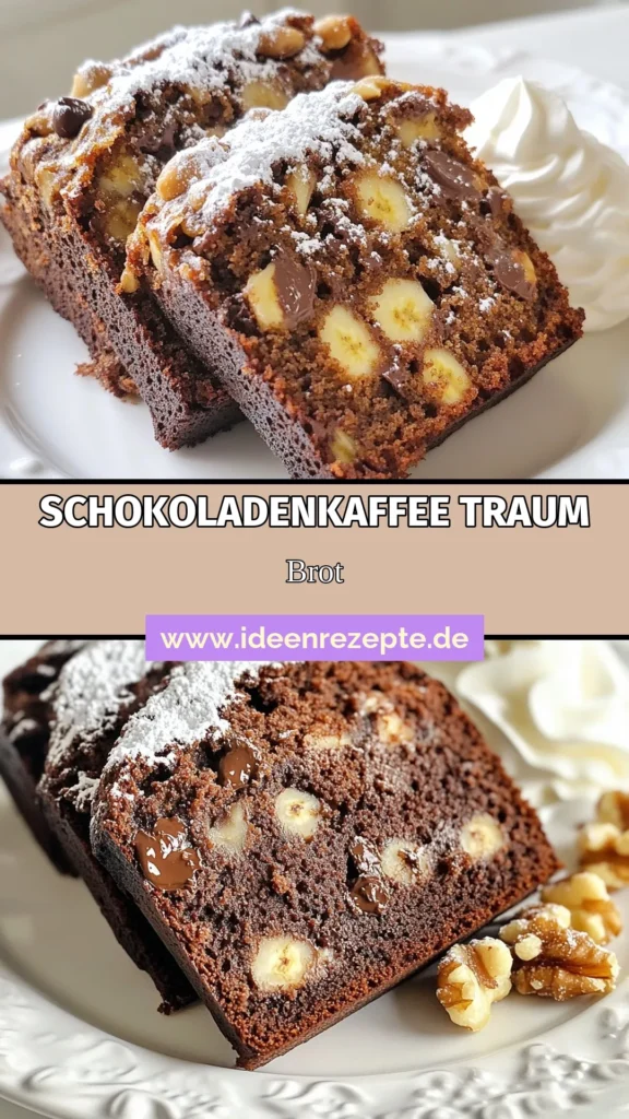 Entdecken Sie das perfekte Schokoladen-Espresso-Bananenbrot Rezept, das Ihre Geschmacksknospen verzaubert. Mit reifen Bananen, zartem Schokoladenstückchen Bananenbrot und dem Kick von Kaffee wird dieses einfache Bananenbrot Rezept schnell zu Ihrem Favoriten. Ideal für besondere Anlässe oder einfach zum Genießen! Speichern Sie das Rezept und überraschen Sie Freunde und Familie! #BananenbrotRezept #SchokoladenstückchenBananenbrot #KaffeeBananenbrot #einfacheBananenbrotRezepte