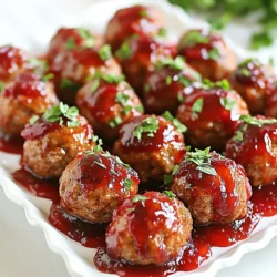 - 450 g gemahlenes Truthahn- oder Rindfleisch - 1 Tasse Semmelbrösel - 60 g frisch geriebener Parmesan-Käse Wir beginnen mit den Hauptzutaten für die Weihnachts-Cranberry-Fleischbällchen. Wählen Sie zwischen gemahlenem Truthahn oder Rindfleisch. Truthahn ist leichter, während Rindfleisch reichhaltiger ist. Beide Optionen sind lecker. Fügen Sie Semmelbrösel hinzu, um die Fleischbällchen saftig zu machen. Der Parmesan-Käse gibt einen tollen Geschmack. - 1 Teelöffel Knoblauchpulver - 1 Teelöffel Zwiebelpulver - 1 Tasse Cranberry-Sauce Die Würze macht den Unterschied. Knoblauchpulver und Zwiebelpulver bringen Geschmack. Die Cranberry-Sauce sorgt für eine süß-saure Note. Sie können selbstgemachte oder gekaufte Sauce nutzen. Beide sind gut, aber selbstgemachte hat mehr Frische. - 1 Esslöffel Senf (Dijon oder gelb) - 1 Esslöffel Honig - 1 Teelöffel Rosmarin, fein gehackt Für mehr Tiefe können Sie Senf und Honig hinzufügen. Senf gibt einen scharfen Kick, während Honig süß ist. Rosmarin bringt ein herb-aromatisches Element. Diese Zutaten sind optional, aber sie machen das Gericht besonders festlich. {{ingredient_image_2}} Heize deinen Ofen auf 200 °C vor. Das ist die perfekte Temperatur für goldbraune Fleischbällchen. Lege ein Backblech mit Backpapier aus. Das verhindert, dass die Fleischbällchen ankleben. Nimm eine große Schüssel und kombiniere alle Zutaten. Dazu gehören gemahlenes Fleisch, Semmelbrösel, Parmesan, Petersilie, Ei, Knoblauchpulver und Zwiebelpulver. Füge auch Salz und Pfeffer nach Geschmack hinzu. Mische alles gut. So wird die Mischung gleichmäßig und lecker. Forme kleine Fleischbällchen. Sie sollten etwa 2,5 cm groß sein. Platziere sie auf dem Backblech. Backe die Fleischbällchen für 20 bis 25 Minuten. Sie sind fertig, wenn sie goldbraun und durchgegart sind. Um trockene oder überbackene Fleischbällchen zu vermeiden, achte auf die Mischung. Mische die Zutaten nur so lange, bis sie gerade verbunden sind. Zu viel Mischen kann die Fleischbällchen zäh machen. Die Größe der Fleischbällchen ist auch wichtig. Forme sie gleichmäßig, etwa 2,5 cm groß. So garen sie gleichmäßig und sehen ansprechend aus. Du kannst hausgemachte oder gekaufte Cranberry-Sauce verwenden. Bei der hausgemachten Sauce hast du die Kontrolle über die Süße und die Aromen. Füge einen Spritzer Zitrone hinzu, um die Frische zu betonen. Wenn du eine gekaufte Sauce nimmst, kannst du sie mit etwas Honig oder Senf aufpeppen. Für zusätzliche Aromen probiere Zimt oder Ingwer aus. Diese Gewürze bringen eine festliche Note. Die Präsentation deiner Weihnachts-Cranberry-Fleischbällchen ist wichtig. Serviere sie auf einer festlichen Platte. Garniere sie mit frischer Petersilie. Träufle etwas zusätzliche Cranberry-Sauce darüber. Das sieht nicht nur schön aus, sondern macht sie auch einladend. Stelle Zahnstocher dazu, damit deine Gäste sie einfach greifen können. So wird das Essen zur Freude für alle. Pro Tipps Fleischwahl: Verwenden Sie hochwertiges, mageres Fleisch, um die besten Ergebnisse zu erzielen. Truthahn sorgt für eine leichtere Variante, während Rindfleisch einen kräftigeren Geschmack bietet. Semmelbrösel-Optionen: Für zusätzlichen Geschmack können Sie Pankomehl oder gewürzte Semmelbrösel verwenden. Diese verleihen den Fleischbällchen eine besondere Note. Sauce anpassen: Experimentieren Sie mit der Cranberry-Sauce, indem Sie Orangen- oder Zitronensaft hinzufügen, um eine frische, zitrusartige Note zu erhalten. Vorbereitung im Voraus: Bereiten Sie die Fleischbällchen und die Sauce im Voraus zu und wärmen Sie sie vor dem Servieren auf. So sparen Sie Zeit während der Feiertagsfeiern! {{image_4}} Sie können das Fleisch nach Ihrem Geschmack wählen. Truthahn gibt einen leichten Geschmack, während Rindfleisch reicher ist. Für eine vegetarische Option nutzen Sie zum Beispiel schwarze Bohnen oder Linsen. Diese Alternativen bieten eine interessante Textur und sind gesund. Experimentieren Sie mit den verschiedenen Fleischarten, um Ihren Favoriten zu finden. Fügen Sie Gemüse wie Karotten oder Paprika hinzu, um mehr Farbe und Nährstoffe zu bekommen. Gewürze wie Paprika oder Kreuzkümmel können den Geschmack stärken. Auch verschiedene Käsesorten wie Mozzarella oder Gouda machen die Bällchen besonders lecker. Diese kleinen Änderungen machen viel aus und bringen Vielfalt in Ihr Gericht. Für glutenfreie Semmelbrösel verwenden Sie einfach Haferflocken oder gemahlene Mandeln. Diese Optionen sind nicht nur glutenfrei, sondern auch gesund. Achten Sie darauf, dass die Cranberry-Sauce ebenfalls glutenfrei ist. Wenn Sie die Sauce anpassen möchten, probieren Sie Kokosnusscreme für eine cremige Textur. So bleibt das Gericht köstlich und für alle geeignet. Um die Weihnachts-Cranberry-Fleischbällchen frisch zu halten, lege sie in einen luftdichten Behälter. Im Kühlschrank halten sie sich etwa drei bis vier Tage. Für eine längere Lagerung kannst du die Fleischbällchen einfrieren. Lege sie dazu in einen Gefrierbeutel und drücke die Luft heraus. So bleiben sie bis zu drei Monate haltbar. Um die gefrorenen Fleischbällchen sicher aufzutauen, lege sie über Nacht in den Kühlschrank. So vermeidest du, dass die Bällchen ungleichmäßig auftauen. Du kannst sie auch in der Mikrowelle auftauen, wenn es schnell gehen muss. Um sie wieder aufzuwärmen, lege die Fleischbällchen in eine Auflaufform. Backe sie bei 180 °C für etwa 15 bis 20 Minuten. So bleiben sie saftig und lecker. Falls du Reste von den Zutaten hast, gibt es viele kreative Möglichkeiten, sie zu verwenden. Du kannst die übrig gebliebenen Semmelbrösel in anderen Fleischgerichten nutzen oder die Cranberry-Sauce als Dip für andere Snacks servieren. Petersilie kannst du in Salaten oder Suppen verwenden. So bleibt nichts übrig und du sparst Geld. Die Weihnachts-Cranberry-Fleischbällchen halten sich im Kühlschrank etwa drei bis vier Tage. Achten Sie darauf, sie in einem luftdichten Behälter aufzubewahren. Wenn Sie sie einfrieren, können sie bis zu drei Monate frisch bleiben. Lassen Sie sie nach dem Auftauen im Kühlschrank über Nacht auftauen, bevor Sie sie wieder erhitzen. Ja, Sie können die Fleischbällchen im Voraus zubereiten. Formen Sie die Bällchen und legen Sie sie auf ein Backblech. Dann können Sie sie für bis zu zwei Tage im Kühlschrank lagern. Alternativ können Sie die fertigen Bällchen auch einfrieren. Erwärmen Sie sie einfach, wenn Sie bereit sind, sie zu servieren. So sparen Sie Zeit an den Feiertagen! Zu diesen köstlichen Fleischbällchen passen viele Beilagen. Hier sind einige Ideen: - Kartoffelpüree: Die cremige Textur ergänzt die Sauce gut. - Grüner Salat: Ein frischer Salat bringt einen schönen Kontrast. - Bratgemüse: Gedünstetes Gemüse sorgt für mehr Farbe und Geschmack. - Brot: Servieren Sie die Fleischbällchen mit knusprigem Brot zum Dippen. Experimentieren Sie mit verschiedenen Beilagen und finden Sie Ihre Favoriten! Diese Anleitung zeigt Ihnen, wie Sie köstliche Fleischbällchen zubereiten. Sie lernen die besten Zutaten, einfache Schritte und Tipps. Die Kombination aus Truthahn und Cranberry-Sauce bietet tolle Aromen. Abschließend sind die Möglichkeiten endlos. Sie können variieren, Ihr eigenes Gemüse hinzufügen oder glutenfreie Optionen nutzen. So bleibt nichts übrig und jeder kann genießen. Machen Sie Ihre nächsten Feiertage besonders lecker mit diesen Rezepten.