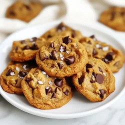 Um die perfekten braunen Butter Kürbis Schokoladenkekse zu machen, brauchst du: - ½ Tasse ungesalzene Butter - 1 Tasse Kürbispüree aus der Dose - 1 Tasse brauner Zucker, fest gepackt - ½ Tasse Kristallzucker - 1 großes Ei - 1 Teelöffel Vanilleextrakt - 2 Tassen Weizenmehl - 1 Teelöffel Backnatron - 1 Teelöffel Backpulver - 1 Teelöffel Zimt, gemahlen - ½ Teelöffel Muskatnuss, gemahlen - ¼ Teelöffel Ingwer, gemahlen - ½ Teelöffel Salz - 1 Tasse Schokoladenstückchen (dunkel oder halbsüß) - ½ Tasse gehackte Walnüsse (optional) Die Qualität der Zutaten ist wichtig. Verwende frisches Kürbispüree für den besten Geschmack. Ungesalzene Butter sorgt für die beste Kontrolle über das Salz. Brauner Zucker gibt den Keksen eine feuchte, zähe Textur. Wähle dunkle oder halbsüße Schokoladenstückchen für einen reichen Geschmack. Du kannst auch andere Zutaten verwenden. Zum Beispiel, für eine glutenfreie Option, ersetze das Weizenmehl durch glutenfreies Mehl. Statt Walnüsse kannst du Pekannüsse oder Mandeln verwenden. Wenn du keinen Zugang zu Kürbispüree hast, mache dein eigenes Püree aus frischem Kürbis. Das bringt einen tollen, frischen Geschmack. {{ingredient_image_2}} Zuerst schmelzen wir die ungesalzene Butter in einem kleinen Topf. Verwende mittlere Hitze, um die Butter langsam zu schmelzen. Rühre die Butter regelmäßig um. Nach etwa fünf bis sieben Minuten wird die Butter goldbraun. Du wirst einen nussigen Duft wahrnehmen. Achte darauf, dass sie nicht anbrennt. Nimm den Topf vom Herd und lasse die Butter etwas abkühlen. In einer großen Rührschüssel vermischst du die abgekühlte braune Butter mit dem Kürbispüree. Füge dann den braunen Zucker und den Kristallzucker hinzu. Rühre alles gut durch, bis die Mischung glatt ist. Jetzt kommt das große Ei und der Vanilleextrakt dazu. Rühre wieder gut um, bis alles gut vermischt ist. Nimm eine separate Schüssel für die trockenen Zutaten. Mische das Weizenmehl, Backnatron, Backpulver, Zimt, Muskatnuss, Ingwer und Salz. Mische alles gründlich, damit die Gewürze gleichmäßig verteilt sind. Dies sorgt für tollen Geschmack in jedem Keks. Jetzt ist es Zeit, den Teig zu kühlen. Decke die große Schüssel mit Frischhaltefolie ab. Stelle die Schüssel dann für mindestens 30 Minuten in den Kühlschrank. Dies hilft, dass die Kekse beim Backen ihre Form behalten. Heize deinen Ofen auf 175°C vor. Lege ein Backblech mit Backpapier aus. Mit einem Kekslöffel formst du kleine Portionen Teig und setzt sie auf das Backblech. Achte darauf, genug Platz zwischen den Keksen zu lassen. Backe die Kekse für 12 bis 15 Minuten. Sie sollten goldbraun sein und die Mitte fest aussehen. Lass die Kekse fünf Minuten auf dem Blech abkühlen, bevor du sie auf ein Kuchengitter legst. Um die perfekte Textur zu erreichen, sollten Sie die Kekse nicht zu lange backen. Die Ränder sollten goldbraun sein, während die Mitte noch leicht weich aussieht. Die Kühle des Teigs vor dem Backen hilft, die Form zu bewahren. Verwenden Sie einen Esslöffel, um gleichmäßige Portionen zu formen. So backen alle Kekse gleichmäßig. Ein häufiger Fehler ist, die Kekse zu lange zu backen. Überprüfen Sie sie nach 12 Minuten. Ein weiterer Fehler ist das Übermischen des Teigs. Mischen Sie nur bis alles zusammenkommt. Zu viel Rühren kann die Kekse hart machen. Achten Sie auch darauf, frische Gewürze zu verwenden. Alte Gewürze verlieren ihren Geschmack. Für diese Kekse benötigen Sie ein paar wichtige Werkzeuge. Ein guter Mixer hilft, die nassen Zutaten zu vermengen. Ein Teigschaber ist nützlich, um den Teig aus der Schüssel zu bekommen. Verwenden Sie ein Backblech mit Backpapier, um ein Ankleben zu verhindern. Ein Keksportionierer sorgt für gleichmäßige Teigportionen. Pro Tipps Die Butter richtig braun werden lassen: Achten Sie darauf, die Butter langsam zu bräunen, damit sie den perfekten nussigen Geschmack entwickelt, ohne zu verbrennen. Keksteig kühlen: Lassen Sie den Keksteig vor dem Backen im Kühlschrank ruhen, um die Textur und Form der Kekse zu verbessern. Schokoladenstückchen auswählen: Verwenden Sie eine Mischung aus dunklen und halbsüßen Schokoladenstückchen für einen ausgewogenen Geschmack und eine schöne Optik. Variationen ausprobieren: Fügen Sie zusätzlich zu den Walnüssen auch andere Nüsse oder Trockenfrüchte hinzu, um den Keksen eine persönliche Note zu verleihen. {{image_4}} Du kannst die Schokoladenstückchen leicht ändern. Dunkle oder halbsüße Schokolade sind beliebt. Probiere auch weiße Schokolade oder Milchschokolade. Diese Sorten bringen unterschiedliche Süße. Wenn du Nüsse magst, füge gehackte Walnüsse hinzu. Sie geben einen tollen Crunch. Du kannst auch Schokoladenstückchen mit verschiedenen Geschmacksrichtungen wählen. Etwa Minze oder Karamell. So wird jeder Keks zu einer neuen Überraschung. Wenn du glutenfrei backen möchtest, gib Weizenmehl auf die Seite. Nutze stattdessen eine glutenfreie Mehlmischung. Achte darauf, dass sie gut für Kekse funktioniert. Viele Marken bieten solche Mischungen an. Diese Mehle haben oft eine Mischung aus Reis- und Kartoffelmehl. Das macht den Teig trotzdem lecker und fluffig. Ein Hauch von Kreativität macht die Kekse besonders. Füge mehr Gewürze hinzu, wie Nelken oder Anis. Diese geben einen warmen, herbstlichen Geschmack. Du kannst auch einen Spritzer Ahornsirup hinzufügen. Das verstärkt den süßen, reichen Geschmack des Kürbisses. Eine Prise Zimt kann ebenfalls helfen, die Aromen zu heben. Erlaube dir, zu experimentieren und finde deine Lieblingskombination. Um die frisch gebackenen Kekse richtig zu lagern, lege sie in einen luftdichten Behälter. Ein Glasbehälter oder eine Kunststoffbox funktioniert gut. Achte darauf, dass die Kekse vollständig abgekühlt sind, bevor du sie einpackst. Wenn du sie warm aufbewahrst, können sie weich und matschig werden. Eine Schicht Backpapier zwischen den Keksreihen kann helfen, das Haften zu verhindern. Diese Kekse bleiben frisch, wenn du sie richtig lagerst. Bei Zimmertemperatur sind sie etwa 5 bis 7 Tage haltbar. Für längere Frische kannst du sie in den Kühlschrank stellen. Dort halten sie bis zu 2 Wochen. Wenn du möchtest, dass die Kekse besonders lange frisch bleiben, achte darauf, sie gut verpackt zu halten. Die Kekse lassen sich auch gut einfrieren. Verpacke sie in einer luftdichten Tüte oder einem Behälter. Sie bleiben so bis zu 3 Monate frisch. Wenn du die Kekse essen möchtest, nimm sie einfach aus dem Gefrierfach und lasse sie bei Zimmertemperatur auftauen. Alternativ kannst du sie für ein paar Minuten in den Ofen bei 175°C (350°F) aufwärmen. So schmecken sie fast wie frisch gebacken! Um die Kekse weicher zu machen, ändere die Backzeit. Backe die Kekse kürzer, etwa 10-12 Minuten. Sie sollten leicht goldbraun sein, aber die Mitte sollte weich bleiben. Ein weiterer Trick ist, mehr Kürbispüree hinzuzufügen. Das macht den Teig feuchter. Verwende auch frische Zutaten. Ältere Zutaten können die Textur beeinflussen. Ja, du kannst Kürbispüree selbst machen! Nimm einen kleinen Hokkaido-Kürbis oder einen anderen Kürbis. Schneide ihn in Stücke und entferne die Kerne. Koche die Stücke in Wasser, bis sie weich sind. Püriere den gekochten Kürbis dann mit einer Gabel oder einem Mixer. Das selbstgemachte Püree hat einen frischen Geschmack. Es ist eine tolle Option, wenn du frische Zutaten bevorzugst. Wenn du keine braune Butter machen kannst, benutze normale ungesalzene Butter. Schmelze die Butter wie im Rezept angegeben. Du kannst etwas Vanilleextrakt oder eine Prise Zimt hinzufügen. Das gibt Geschmack. Es wird nicht ganz gleich schmecken, aber die Kekse bleiben lecker. Braune Butter gibt einen nussigen Geschmack, aber deine Kekse werden trotzdem gut sein. In diesem Artikel haben wir die wichtigsten Zutaten für köstliche Kekse besprochen. Ich habe dir eine detaillierte Zutatenliste gegeben und Hinweise sowie Alternativen vorgestellt. Wir haben die Schritt-für-Schritt-Anweisungen zum Backen durchgenommen. Außerdem hast du Tipps zur perfekten Textur und Fehlervermeidung erhalten. Ein paar Variationen und Lagerinformationen runden unser Thema ab. Jetzt bist du bereit, deine eigenen Kekse zu backen. Viel Spaß beim Ausprobieren!