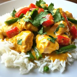 Für dein leckeres Slow Cooker Chicken Curry benötigst du einige Hauptzutaten. Diese sind: - 680 g enthäutete Hähnchenschenkel, in Stücke geschnitten - 1 Dose (400 ml) Kokosmilch - 1 mittlere Zwiebel, fein gehackt - 3 Knoblauchzehen, gehackt - 2,5 cm Stück Ingwer, frisch gerieben - 2 Esslöffel rote Currypaste - 1 Esslöffel Sojasauce - 1 Esslöffel Fischsauce (optional) - 1 rote Paprika, in Streifen geschnitten - 240 g grüne Bohnen, geputzt und halbiert - Salz und Pfeffer nach Geschmack Diese Zutaten sind der Grundstein für einen vollen Geschmack. Das Hähnchen wird zart und saftig, während die Kokosmilch für eine cremige Basis sorgt. Die Gewürze und Soßen sind die geheimen Helden deines Currys. Ich benutze: - Rote Currypaste für die Würze - Sojasauce für einen herzhaften Geschmack - Fischsauce ist optional, aber sie bringt Tiefe Diese Gewürze verbinden sich gut mit den anderen Zutaten. Sie geben deinem Gericht den echten Curry-Geschmack. Denke daran, die Mischung gut zu würzen. Salz und Pfeffer sind wichtig! Das richtige Garnieren macht dein Curry besonders. Hier sind einige Beilagen und Garnierungen, die ich empfehle: - Frischer Koriander, gehackt, für den frischen Geschmack - Gekochter Jasminreis, um die Sauce aufzusaugen - Ein Limettenkeil, um einen frischen Kick hinzuzufügen Diese Beilagen ergänzen das Curry perfekt. Der Jasminreis macht das Gericht sättigender. Der Koriander bringt Frische. Mit einem Limettenkeil kannst du das Gericht nach deinem Geschmack anpassen. {{ingredient_image_2}} Zuerst müssen Sie alle Zutaten bereitstellen. Hier ist eine Liste: - 680 g enthäutete Hähnchenschenkel, in Stücke geschnitten - 1 Dose (400 ml) Kokosmilch - 1 mittlere Zwiebel, fein gehackt - 3 Knoblauchzehen, gehackt - 2,5 cm Stück Ingwer, frisch gerieben - 2 Esslöffel rote Currypaste - 1 Esslöffel Sojasauce - 1 Esslöffel Fischsauce (optional) - 1 rote Paprika, in Streifen geschnitten - 240 g grüne Bohnen, geputzt und halbiert - Salz und Pfeffer nach Geschmack - Frischer Koriander, zur Garnierung - Gekochter Jasminreis, zum Servieren Zuerst die Zwiebel und den Knoblauch hacken. Dann den Ingwer reiben. Dies gibt dem Curry einen tollen Geschmack. Schneiden Sie die Paprika in Streifen und halbieren Sie die Bohnen. Geben Sie nun die Kokosmilch in den Slow Cooker. Fügen Sie die Zwiebel, den Knoblauch und den Ingwer hinzu. Rühren Sie alles gut um. Dann fügen Sie die rote Currypaste hinzu. Diese sorgt für die Würze. Geben Sie die Sojasauce und die Fischsauce (falls verwendet) hinzu. Jetzt kommen die Hähnchenstücke. Legen Sie sie in die Mischung und rühren Sie gut um. Achten Sie darauf, dass das Hähnchen gut bedeckt ist. Fügen Sie die Paprika und die grünen Bohnen obenauf. Decken Sie den Slow Cooker ab. Kochen Sie das Curry auf niedriger Stufe für 6-7 Stunden. Wenn Sie weniger Zeit haben, wählen Sie die hohe Stufe. In diesem Fall kochen Sie das Curry für 3-4 Stunden. Nach der Garzeit ist das Hähnchen zart und saftig. Rühren Sie das Curry vorsichtig um, damit sich alles gut vermischt. Servieren Sie es über Jasminreis und garnieren Sie es mit frischem Koriander. Um ein perfektes Hähnchen-Curry zu machen, ist die richtige Vorbereitung wichtig. Beginne immer mit frischen Zutaten. Achte darauf, dass die Hähnchenschenkel in gleich große Stücke geschnitten sind. Das hilft beim gleichmäßigen Garen. Verwende die richtige Menge an Kokosmilch. Sie macht das Curry cremig. Die rote Currypaste gibt dem Gericht seinen vollen Geschmack. Rühre alles gut um, bevor du die Hähnchenstücke hinzufügst. So wird das Hähnchen gleichmäßig gewürzt. Du kannst den Schärfegrad leicht anpassen. Wenn du es milder magst, reduziere die Menge der roten Currypaste. Ein Esslöffel reicht oft aus. Probiere das Curry während des Kochens. Das hilft dir, die Schärfe zu kontrollieren. Für mehr Schärfe füge einfach mehr Currypaste hinzu oder etwas frische Chili. So passt das Curry perfekt zu deinem Geschmack. Falls du Reste hast, ist das kein Problem. Du kannst das Curry einfach im Kühlschrank aufbewahren. Achte darauf, es in einem luftdichten Behälter zu lagern. So bleibt es frisch. Du kannst das Curry am nächsten Tag aufwärmen. Es schmeckt oft sogar noch besser. Dazu passt frischer Jasminreis oder Naan-Brot. Du kannst auch das Curry in Wraps füllen oder mit Gemüse servieren. So erhältst du eine neue Mahlzeit aus den Resten. Pro Tipps Die richtige Currypaste wählen: Verwenden Sie eine hochwertige rote Currypaste, um den besten Geschmack zu erzielen. Sie können auch eine mildere Paste verwenden, wenn Sie es weniger scharf mögen. Hähnchen marinieren: Lassen Sie das Hähnchen vor dem Kochen mindestens 30 Minuten in der Kokosmilch-Mischung marinieren, um den Geschmack zu intensivieren. Gemüse variieren: Fügen Sie zusätzliches Gemüse wie Karotten oder Zucchini hinzu, um das Curry noch nahrhafter und bunter zu gestalten. Für mehr Frische sorgen: Servieren Sie das Curry mit frischem Limettensaft oder zusätzlichen Kräutern wie Minze für einen zusätzlichen Frischekick. {{image_4}} Wenn Sie eine vegetarische oder vegane Version machen wollen, gibt es viele Optionen. Statt Hähnchen können Sie Kichererbsen verwenden. Diese sind proteinreich und geben einen tollen Biss. Tofu ist auch eine gute Wahl. Achten Sie darauf, den Tofu gut zu marinieren, um den Geschmack zu verbessern. Gemüse wie Süßkartoffeln oder Zucchini passen gut in das Curry. Sie können auch mehr grüne Bohnen oder Paprika hinzufügen, um das Gericht bunt zu machen. Das Rezept ist sehr flexibel. Sie können anstelle von Hähnchen auch Rindfleisch oder Lamm nutzen. Schneiden Sie das Fleisch in kleine Stücke, damit es gut gart. Schweinefleisch ist auch möglich, aber denken Sie daran, die Garzeit anzupassen. Geflügel wie Pute funktioniert ebenfalls gut. Jedes Fleisch bringt seinen eigenen Geschmack mit und macht das Curry spannend. Nutzen Sie, was die Saison bietet! Im Frühling sind Spargel und Erbsen frisch und lecker. Im Sommer können Zucchini und Auberginen hinzugefügt werden. Im Herbst passen Kürbis und Karotten gut in das Curry. Im Winter sind Wurzelgemüse wie Rüben und Pastinaken ideal. Die Anpassung der Zutaten macht Ihr Curry jederzeit neu und aufregend. Um dein Hähnchen-Curry richtig aufzubewahren, lass es zuerst abkühlen. Fülle es dann in einen luftdichten Behälter. Das schützt das Curry vor Luft und Gerüchen. Stelle sicher, dass der Behälter nicht zu voll ist. So kann die Luft zirkulieren und die Aromen bleiben frisch. Du kannst das Hähnchen-Curry auch einfrieren. Teile es in Portionen auf. Fülle jede Portion in einen gefriergeeigneten Beutel oder Behälter. Vergiss nicht, das Datum darauf zu schreiben. Zum Auftauen lege das Curry einfach über Nacht in den Kühlschrank. Du kannst es auch direkt in der Mikrowelle erwärmen. Im Kühlschrank hält sich das Hähnchen-Curry etwa drei bis vier Tage. Achte darauf, es gut zu verschließen. Wenn du es länger aufbewahren willst, friere es lieber ein. So bleibst du auf der sicheren Seite. Wenn du einen seltsamen Geruch bemerkst, wirf es lieber weg. Du kannst das Hähnchen-Curry bis zu drei Tage im Kühlschrank lagern. Stelle sicher, dass du es in einem luftdichten Behälter aufbewahrst. So bleibt es frisch und lecker. Wenn du es länger aufbewahren möchtest, friere es ein. Das Curry hält sich dann bis zu drei Monate im Gefrierfach. Ja, du kannst die Currypaste selbst machen. Mische einfach frische Zutaten wie Chili, Knoblauch, Ingwer und Gewürze. Du kannst auch die Schärfe anpassen. So hast du die volle Kontrolle über den Geschmack. Die selbstgemachte Paste ist frisch und voller Aromen. Zu diesem Curry passen viele Beilagen. Hier sind einige leckere Optionen: - Gekochter Jasminreis - Naan-Brot - Quinoa - Gemischter Salat - Raita Diese Beilagen ergänzen das Curry und machen das Essen noch besser. Dieses Hähnchen-Curry-Rezept ist einfach und vielseitig. Wir haben die Zutaten und Gewürze besprochen, die das Gericht so lecker machen. Die Schritt-für-Schritt-Anleitung hilft dir, den Slow Cooker optimal zu nutzen. Du kannst das Rezept anpassen, um verschiedene Geschmäcker zu treffen. Auch die Lagerung und Verwendung von Resten sind wichtig. Experimentiere mit den Variationen und finde deinen eigenen Favoriten. Mit diesen Tipps gelingt dir das perfekte Curry immer wieder.