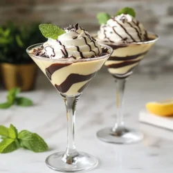 Für den Baileys Mint Martini benötigen Sie einige Hauptzutaten. Diese Zutaten sind leicht zu finden und sorgen für einen tollen Geschmack. Hier sind die wichtigsten Zutaten: - 250 ml Milch - 125 ml Schlagsahne - 60 ml Schokoladensirup - 60 ml Minzsirup (hausgemacht oder gekauft) - 1/2 Teelöffel Vanilleextrakt - 1 Esslöffel zerstoßene Minzblätter (zur Garnierung) - Eiswürfel - Schlagsahne (zum Garnieren) - Schokoladenraspel (zur Garnierung) Die Mengen sind wichtig für das richtige Gleichgewicht im Geschmack. Hier sind die genauen Mengenangaben, die Sie brauchen: - Milch: 250 ml für die cremige Basis. - Schlagsahne: 125 ml für extra Cremigkeit. - Schokoladensirup: 60 ml bringt Süße und Schokolade. - Minzsirup: 60 ml gibt den frischen Minzgeschmack. - Vanilleextrakt: 1/2 Teelöffel bringt eine angenehme Note. - Zerstoßene Minzblätter: 1 Esslöffel für die Garnitur. - Eiswürfel: Für die richtige Kälte des Cocktails. - Schlagsahne und Schokoladenraspel: Für die Garnitur. Wenn Sie einige Zutaten nicht haben, gibt es Alternativen. Hier sind ein paar Vorschläge: - Milch: Verwenden Sie Mandel- oder Hafermilch für eine pflanzliche Option. - Schlagsahne: Sie können auch Kokoscreme verwenden. - Schokoladensirup: Dunkle Schokolade oder Kakaopulver sind gute Ersatzstoffe. - Minzsirup: Frische Minze und Zuckersirup können auch funktionieren. - Vanilleextrakt: Sie können auch Vanillezucker verwenden. Diese Alternativen helfen Ihnen, den Baileys Mint Martini nach Ihrem Geschmack anzupassen. {{ingredient_image_2}} Zuerst nehmen Sie eine große Schüssel oder einen Krug. Geben Sie 250 ml Milch und 125 ml Schlagsahne hinein. Fügen Sie 60 ml Schokoladensirup und 60 ml Minzsirup hinzu. Ein halber Teelöffel Vanilleextrakt bringt zusätzlichen Geschmack. Rühren Sie alles mit einem Schneebesen gut um. Mischen Sie, bis die Flüssigkeit schön cremig ist. Nun ist es Zeit für den Cocktailshaker. Füllen Sie ihn mit Eiswürfeln. Gießen Sie die cremige Mischung in den Shaker. Setzen Sie den Deckel auf und schütteln Sie kräftig. Schütteln Sie für etwa 15 Sekunden, bis die Mischung gut gekühlt ist. Nehmen Sie zwei gekühlte Martinigläser. Gießen Sie die Mischung durch ein Sieb in die Gläser. Jede Portion sollte gleichmäßig verteilt sein. Toppen Sie jeden Drink mit einem Klecks Schlagsahne. Garnieren Sie mit Schokoladenraspeln und zerstoßenen Minzblättern. Servieren Sie sofort und genießen Sie! Um die perfekte Konsistenz zu erreichen, mische die Zutaten gut. Die Mischung sollte cremig sein. Wenn die Mischung zu dick ist, füge etwas mehr Milch hinzu. Wenn sie zu dünn ist, kannst du die Schlagsahne erhöhen. Achte darauf, dass du den Cocktailshaker nicht überfüllst. So bleibt die Mischung luftig und leicht. Eine schöne Garnierung macht den Drink besonders. Du kannst Schlagsahne oben drauf geben. Füge dann Schokoladenraspel und zerstoßene Minzblätter hinzu. Das sieht nicht nur gut aus, sondern schmeckt auch besser. Du kannst auch einen Minzzweig als Dekoration verwenden. Experimentiere mit verschiedenen Garnierungen, um deinen eigenen Stil zu finden. Ein häufiger Fehler ist die Verwendung von zu viel Eis im Shaker. Das kann die Mischung verwässern. Achte darauf, die Mischung nicht zu lange zu schütteln, sonst wird sie schaumig. Verwende frische Minzblätter für das beste Aroma. Vergiss nicht, die Gläser vorher zu kühlen. So bleibt dein Martini länger frisch und lecker. Pro Tipps Frische Minze verwenden: Verwenden Sie frische Minzblätter für ein intensiveres Aroma. Zerstoßen Sie die Blätter leicht, um die ätherischen Öle freizusetzen. Die Mischung kalt halten: Stellen Sie sicher, dass alle Zutaten gut gekühlt sind, bevor Sie sie mischen, um einen erfrischenden Cocktail zu genießen. Variationen ausprobieren: Experimentieren Sie mit verschiedenen Sirupsorten, wie z.B. Himbeer- oder Erdbeersirup, um neue Geschmacksrichtungen zu entdecken. Garnierungen kreativ gestalten: Verwenden Sie verschiedene Garnierungen wie Schokoladensauce oder bunte Streusel, um den Drink optisch ansprechender zu gestalten. {{image_4}} Der Baileys Mint Martini ist lecker, aber du kannst auch andere Aromen ausprobieren. Füge Erdbeersirup hinzu, um einen fruchtigen Twist zu bekommen. Oder benutze Karamellsirup für eine süße Note. Schokoladensirup kann auch mit anderen Geschmäckern gemischt werden, wie z. B. Haselnuss oder Kaffee. Sei kreativ und finde deinen Lieblingsgeschmack! Für eine alkoholische Version kannst du Baileys mit Wodka oder Rum mischen. Das gibt dem Drink mehr Kick. Wenn du eine alkoholfreie Option wünschst, kannst du einfach die Milch und den Sirup verwenden. So bleibt der Geschmack, aber ohne Alkohol. Du kannst auch Limonade für einen spritzigeren Drink nutzen. Im Sommer kannst du frische Minze und Limettensaft hinzufügen. Das macht den Drink erfrischender. Im Winter ist eine Prise Zimt oder Muskatnuss eine tolle Idee. Diese Gewürze geben dem Martini eine gemütliche Note. Für die Feiertage füge ein wenig Lebkuchengewürz hinzu. So wird dein Cocktail festlich und besonders! Um die Zutaten frisch zu halten, bewahre die Milch und Schlagsahne im Kühlschrank auf. Halte den Schokoladensirup und den Minzsirup ebenfalls kühl und trocken. Ein gut verschlossenes Glas hilft, die Aromen zu bewahren. Die Minzblätter sollten frisch sein. Lagere sie in einem feuchten Tuch im Kühlschrank, damit sie nicht welken. Die fertige Mischung hält sich im Kühlschrank etwa zwei Tage. Sie schmeckt am besten, wenn du sie frisch zubereitest. Rühre die Mischung vor dem Servieren gut um. Dies stellt sicher, dass die Zutaten gleichmäßig verteilt sind. Wenn du die Mischung länger aufbewahrst, kann sie ihre cremige Textur verlieren. Falls du Reste hast, fülle sie in einen verschlossenen Behälter. So bleibt die Frische erhalten. Du kannst die Mischung auch in kleinen Portionen einfrieren. So hast du jederzeit einen schnellen Genuss zur Hand. Vor dem Servieren einfach auftauen und gut umrühren. Die Stärke des Cocktails hängt von der Menge der Zutaten ab. Mögen Sie es stärker? Fügen Sie mehr Minzsirup oder Schokoladensirup hinzu. Mögen Sie es milder? Reduzieren Sie die Menge an Sahne. Auch die Eiswürfel beeinflussen den Geschmack. Mehr Eis macht den Drink kälter und weniger stark. Selbstgemachter Minzsirup hat oft einen frischeren Geschmack. Sie können die Süße besser anpassen. Gekaufter Sirup ist einfach und schnell. Wenn Sie Zeit sparen möchten, ist dieser eine gute Wahl. Beide Optionen schmecken gut, aber selbstgemacht gibt einen besonderen Kick. Martinigläser sind am besten für diesen Cocktail. Sie haben eine breite, flache Form. Diese Form hilft, die Aromen zu konzentrieren. Auch gekühlte Gläser sind wichtig. Sie halten den Drink länger frisch und kalt. Die Präsentation sieht einfach schick aus! Ja, pflanzliche Milch funktioniert gut in diesem Rezept. Mandelmilch oder Hafermilch sind gute Optionen. Sie bringen ihren eigenen Geschmack mit, was interessant sein kann. Achten Sie auf ungesüßte Varianten, damit der Cocktail nicht zu süß wird. So bleibt der köstliche Geschmack erhalten! Der Baileys Mint Martini ist ein toller Cocktail. Wir haben die Hauptzutaten, Mengen und Alternativen besprochen. Die Schritt-für-Schritt-Anleitung macht die Zubereitung einfach und klar. Tipps und Tricks helfen, den perfekten Drink zu machen und häufige Fehler zu vermeiden. Zahlreiche Variationen zeigen die Vielseitigkeit des Cocktails und inspirieren zur Kreativität. Auch die Lagerungshinweise sind wichtig für den besten Genuss. Jetzt kannst du dein Wissen nutzen und den Baileys Mint Martini genießen!