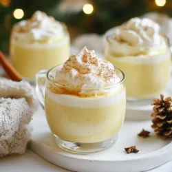 Um einen leckeren Vanilla Bean Eggnog Cocktail zu kreieren, benötigst du: - 2 Tassen Vollmilch - 1 Tasse Sahne - 1/2 Tasse Kristallzucker - 1 Esslöffel reiner Vanilleextrakt - 1 Vanilleschote, aufgeschnitten und das Mark entfernt - 4 große Eigelb - 1 Teelöffel gemahlener Muskatnuss - 1 Teelöffel gemahlener Zimt - Schlagsahne zum Garnieren - Zusätzliche Muskatnuss oder Zimt zum Bestreuen Wenn du Vollmilch nicht magst, kannst du auch 2% Milch verwenden. Für einen reichhaltigeren Geschmack ist Sahne ideal. Du kannst auch ungesüßte Mandelmilch oder Kokosmilch probieren. Wenn du weniger Zucker möchtest, kannst du Honig oder Ahornsirup nehmen. Diese Süßstoffe geben dem Cocktail eine andere, aber köstliche Note. Die Qualität der Vanille ist wichtig. Verwende immer reinen Vanilleextrakt. Achte darauf, dass er keine künstlichen Aromen hat. Echte Vanilleschoten sind teuer, aber sie geben ein tolles Aroma. Das Mark aus der Schote enthält die besten Aromen. Verwende die Schote auch in der Mischung für mehr Geschmack. Geriebene Muskatnuss und Zimt bringen eine warme Note. Sie machen den Cocktail festlich und besonders. {{ingredient_image_2}} 1. Milch, Sahne, Zucker und Vanille in einem Topf erhitzen. 2. Eigelb schaumig schlagen. 3. Warme Milch langsam zu den Eigelben gießen. 4. Mischung zurück in den Topf geben und eindicken lassen. 5. Gewürze einrühren und abkühlen lassen. 6. In den Kühlschrank stellen. 7. Servieren und genießen. 1. Milch und Sahne erhitzen: Nehmen Sie einen mittleren Topf. Geben Sie die Vollmilch, Sahne, Kristallzucker, Vanilleextrakt und die ausgekratzte Vanilleschote hinein. Erwärmen Sie die Mischung bei mittlerer Hitze. Rühren Sie gelegentlich, bis der Zucker sich auflöst. Lassen Sie die Mischung dampfen, aber nicht kochen. 2. Eigelb verquirlen: In einer separaten Schüssel schlagen Sie die Eigelbe mit einem Schneebesen. Machen Sie dies, bis die Eigelbe hell und schaumig sind. 3. Temperieren der Eigelbe: Gießen Sie langsam die warme Milchmischung in die Eigelbe. Rühren Sie dabei ständig mit dem Schneebesen. Dies hilft, die Eigelbe zu temperieren und Rührei zu vermeiden. 4. Mischung eindicken: Geben Sie die Mischung zurück in den Topf. Erhitzen Sie sie bei mittlerer bis niedriger Hitze. Rühren Sie ständig, bis die Mischung leicht eindickt und die Rückseite eines Löffels überzieht. Dies dauert etwa 5 bis 7 Minuten. 5. Gewürze einrühren: Nehmen Sie den Topf vom Herd. Rühren Sie die gemahlene Muskatnuss und den Zimt ein. Lassen Sie die Mischung kurz abkühlen. Gießen Sie sie dann durch ein feines Sieb in einen Krug. So entfernen Sie die Vanilleschote und eventuell gekochte Ei-Teile. 6. Kühlen: Stellen Sie den Eierlikör mindestens 1-2 Stunden in den Kühlschrank. Er sollte gut gekühlt sein, bevor Sie ihn servieren. 7. Servieren: Gießen Sie den gekühlten Eierlikör in Gläser. Decken Sie ihn mit einem Klecks Schlagsahne ab. Streuen Sie etwas zusätzliche Muskatnuss oder Zimt darüber. - Überhitzen: Lassen Sie die Milch nicht kochen. Das kann die Mischung ruinieren. - Temperieren der Eigelbe: Gießen Sie die warme Milch langsam zu den Eigelben. Zu schnelles Gießen kann Rührei erzeugen. - Rühren: Rühren Sie die Mischung konstant, wenn Sie sie erhitzen. So vermeiden Sie Klumpen. - Abkühlen: Lassen Sie den Eierlikör ausreichend abkühlen, bevor Sie ihn in den Kühlschrank stellen. Die richtige Temperatur ist wichtig. Erhitze die Milchmischung sanft. Sie sollte dampfen, aber nicht kochen. Dies schützt die Eier vor dem Rührei. Die Mischung sollte etwa 5-7 Minuten köcheln. Rühre ständig, um die Mischung gleichmäßig zu erhitzen. Du kannst den Eierlikör nach deinem Geschmack anpassen. Füge einen Schuss Rum oder Bourbon hinzu, um mehr Tiefe zu schaffen. Experimentiere mit anderen Gewürzen, wie Ingwer oder Koriander. Frische Vanillebäume sind ebenfalls eine großartige Ergänzung. Wenn du es süßer magst, erhöhe die Zuckermenge. Die Präsentation ist der Schlüssel. Wähle schöne Gläser für den Eierlikör. Ein Klecks Schlagsahne macht das Getränk besonders. Streue etwas Muskatnuss oder Zimt oben drauf. Das sieht nicht nur gut aus, sondern schmeckt auch toll. Denke daran, mit einem Zimtstängel oder einer Vanilleschote zu garnieren. Pro Tipps Frische Zutaten verwenden: Verwenden Sie frische Vollmilch und Sahne für einen cremigeren und geschmackvolleren Eierlikör. Temperieren der Eigelbe: Gießen Sie die warme Milchmischung langsam zu den Eigelben, während Sie ständig rühren, um ein Rührei zu vermeiden. Abkühlen lassen: Lassen Sie die Mischung vor dem Kühlen etwas abkühlen, damit die Aromen sich besser entfalten können. Garnieren mit Stil: Für eine festliche Note können Sie die Schlagsahne mit etwas Zimt oder Muskatnuss bestäuben. {{image_4}} Du kannst deinen Vanille-Bohnen-Eierlikör aufpeppen. Füge verschiedene Spirituosen hinzu, um neue Geschmäcker zu entdecken. Hier sind einige Ideen: - Rum: Dieser bringt eine süße, warme Note. - Bourbon: Er fügt eine rauchige Tiefe hinzu. - Wodka: Dieser macht den Cocktail klar und leicht. Probiere verschiedene Kombinationen aus. Wichtig ist, die Menge der Spirituose anzupassen. Beginne mit 1/2 Tasse und taste dich vor. Wenn du auf Milch oder Alkohol verzichten möchtest, gibt es tolle Alternativen. Du kannst eine vegane Version machen. Verwende: - Kokosmilch: Sie gibt einen tropischen Geschmack. - Mandelmilch: Sie hat eine leichte Süße. - Hafermilch: Diese ist cremig und gut für Allergiker. Für eine alkoholfreie Variante lass einfach den Alkohol weg. Du kannst auch etwas Vanille-Extrakt hinzufügen, um den Geschmack zu intensivieren. An Feiertagen kannst du deinem Eierlikör einen festlichen Twist geben. Hier sind einige Ideen: - Zimtstick: Füge einen Zimtstick zur Dekoration hinzu. - Lebkuchengewürz: Mische etwas Lebkuchengewürz in die Mischung. - Karamellsauce: Ein Klecks Karamellsauce macht das Getränk süßer. Diese kleinen Anpassungen verleihen deinem Cocktail einen besonderen Charme. So wird er zum Highlight deiner Feier. Um den Geschmack des Vanille Bean Eggnog Cocktails zu bewahren, lagere ihn im Kühlschrank. Verwende einen luftdichten Behälter. Das hilft, die Frische und den Geschmack zu erhalten. Stelle sicher, dass der Behälter sauber ist. So vermeidest du unerwünschte Gerüche. Der Eierlikör bleibt im Kühlschrank bis zu fünf Tage frisch. Nach dieser Zeit kann der Geschmack nachlassen. Achte darauf, die Konsistenz zu prüfen. Wenn er klumpig wird oder seltsam riecht, ist es besser, ihn wegzuwerfen. Um sicherzugehen, probiere eine kleine Menge, bevor du ihn servierst. Wenn du den Cocktail nach dem Lagern auffrischen willst, rühre ihn gut um. Manchmal kann sich die Creme absetzen. Füge etwas frische Sahne hinzu, um die Cremigkeit zu verbessern. Ein Hauch von frischer Muskatnuss oder Zimt kann auch helfen, den Geschmack aufzufrischen. Man kann den Eierlikör bis zu einer Woche im Kühlschrank lagern. Es ist wichtig, ihn in einem geschlossenen Behälter aufzubewahren. So bleibt er frisch und lecker. Nach einer Woche kann sich der Geschmack ändern. Außerdem kann die Textur variieren. Daher empfehle ich, ihn innerhalb dieser Zeit zu genießen. Ja, du kannst andere Milchalternativen verwenden. Mandelmilch oder Hafermilch sind gute Optionen. Diese Alternativen geben dem Eierlikör einen anderen, aber leckeren Geschmack. Achte darauf, dass die Milchalternative ungesüßt ist. So bleibt der Eierlikör nicht zu süß. Du kannst auch Kokosmilch verwenden, um einen tropischen Touch hinzuzufügen. Ja, es gibt einen großen Unterschied. Vanilleextrakt hat einen starken, konzentrierten Geschmack. Echte Vanilleschoten bieten ein komplexeres Aroma. Sie enthalten kleine Samen, die beim Kochen wunderbar duften. Der Einsatz von echten Vanilleschoten macht deinen Eierlikör besonders. Wenn du die Schoten verwendest, solltest du sie gut auskratzen. Dadurch erhältst du das volle Vanillearoma. In diesem Artikel haben wir die wichtigsten Zutaten für einen köstlichen Eierlikör besprochen. Wir haben Alternativen zu speziellen Zutaten und Tipps zur Zubereitung gegeben. Auch die Lagerung und Variationen des Cocktails wurden behandelt. Du hast nun alle nötigen Infos, um einen tollen Eierlikör zu machen. Sei kreativ und passe das Rezept an deinen Geschmack an. So machst du jeden Drink einzigartig. Viel Spaß beim Ausprobieren!