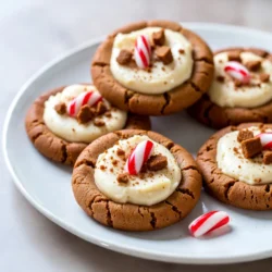 Für die Lebkuchen-Cheesecake-Kekse brauchst du einige Hauptzutaten: - 1 Tasse Allzweckmehl - 1 Teelöffel gemahlener Ingwer - 1 Teelöffel gemahlener Zimt - 1/2 Teelöffel gemahlene Muskatnuss - 1/4 Teelöffel gemahlene Nelken - 1/2 Teelöffel Backnatron - 1/4 Teelöffel Salz - 1/2 Tasse ungesalzene Butter, weich - 1/2 Tasse brauner Zucker, fest gepackt - 1/4 Tasse Kristallzucker - 1 großes Ei - 1 Teelöffel Vanilleextrakt - 1/2 Tasse Frischkäse, weich - 1/4 Tasse Puderzucker - 1 Esslöffel Milch Diese Zutaten geben den Keksen ihren besonderen Geschmack und die cremige Füllung. Die Gewürze sind der Star in diesem Rezept. - Ingwer bringt eine würzige Note. - Zimt macht die Kekse warm und einladend. - Muskatnuss sorgt für einen weichen, süßen Geschmack. - Nelken fügen eine tiefe, erdige Note hinzu. Diese Gewürze machen die Kekse besonders festlich und köstlich. Du kannst die Kekse noch schöner machen. Hier sind einige optionale Zutaten: - Zerbröselte Lebkuchen - Zerstoßene Zuckerstangen Diese Zutaten geben den Keksen einen festlichen Look und zusätzlichen Geschmack. Sie sind eine tolle Möglichkeit, um deine Kekse zu personalisieren. {{ingredient_image_2}} Heize deinen Ofen auf 175°C vor. Das ist die perfekte Temperatur für unsere Kekse. Lege ein Backblech mit Backpapier aus. Das Backpapier hilft, die Kekse nicht zu kleben. In einer großen Schüssel mische das Allzweckmehl, den gemahlenen Ingwer, Zimt, Muskatnuss, Nelken, Backnatron und Salz. Vermenge alles gut und stelle die Mischung beiseite. In einer anderen Schüssel schlage die weiche Butter, den braunen Zucker und Kristallzucker zusammen. Verwende einen Handmixer, bis die Mischung leicht und fluffig ist. Füge dann das Ei und den Vanilleextrakt hinzu. Rühre alles gut um, bis es gleichmäßig ist. Nach und nach gib die trockenen Zutaten dazu. Rühre, bis ein weicher Teig entsteht. Für die Füllung nimm eine kleine Schüssel. Vermische den Frischkäse, Puderzucker und die Milch. Rühre alles glatt und cremig. Diese Mischung wird das Herz deiner Kekse. Nimm mit einem Esslöffel etwas Teig und forme eine kleine Mulde in der Mitte. Fülle die Mulde mit einem halben Teelöffel der Frischkäsemischung. Bedecke die Füllung vorsichtig mit zusätzlichem Teig. Achte darauf, dass die Ränder gut verschlossen sind. Setze die gefüllten Kekse auf das Backblech. Lass dabei etwa 5 cm Abstand zwischen den Keksen. Backe sie für 10-12 Minuten, bis die Ränder leicht goldbraun sind. Lass die Kekse 5 Minuten auf dem Blech abkühlen, bevor du sie auf ein Kuchengitter überträgst. So bleiben sie schön knusprig. Um den perfekten Keks-Teig zu erzielen, achte darauf, dass die Butter weich ist. Du solltest die Butter und die Zucker gut schaumig schlagen. Das macht den Teig luftig und leicht. Wenn du das Mehl hinzufügst, rühre nicht zu lange. Ein weicher, leicht klebriger Teig ist ideal. Wenn du feststellst, dass der Teig zu trocken wirkt, füge einen kleinen Schuss Milch hinzu. Die Backzeit ist entscheidend. Backe die Kekse bei 175°C für 10 bis 12 Minuten. Die Ränder sollten leicht goldbraun sein. Um sicher zu gehen, schaue nach etwa 10 Minuten nach. Du kannst einen Keks leicht anheben, um die Unterseite zu prüfen. Die Kekse sind perfekt, wenn sie fest, aber nicht hart sind. Lass sie nach dem Backen für 5 Minuten auf dem Blech ruhen, bevor du sie auf ein Kuchengitter legst. Für die Füllung, achte darauf, dass der Frischkäse weich ist. So vermischt er sich gut mit dem Puderzucker. Du kannst die Füllung nach Belieben anpassen. Füge etwas Zimt oder Vanille hinzu, um mehr Geschmack zu geben. Für die Dekoration nutze zerbröselte Lebkuchen oder Zuckerstangen. Das gibt den Keksen einen festlichen Look. Streue sie erst nach dem Backen auf, damit sie schön haften. Pro Tipps Butter richtig weich: Stelle sicher, dass die Butter wirklich weich ist, bevor du sie mit den Zuckern vermischst, um eine cremige Textur zu gewährleisten. Teig nicht überarbeiten: Vermeide es, den Teig zu lange zu rühren, nachdem du die trockenen Zutaten hinzugefügt hast. Ein sanftes Vermischen sorgt für zarte Kekse. Frischkäse-Temperatur: Der Frischkäse sollte ebenfalls weich und bei Zimmertemperatur sein, um eine gleichmäßige Verteilung in den Keksen zu gewährleisten. Abkühlen lassen: Lass die Kekse nach dem Backen kurz auf dem Blech abkühlen, bevor du sie auf ein Kuchengitter legst. So bleiben sie stabiler. {{image_4}} Du kannst die Lebkuchen-Cheesecake-Kekse ganz einfach anpassen. Füge Schokolade hinzu, um einen süßen Twist zu bekommen. Verwende Schokoladenstückchen oder Kakao im Teig. Wenn du Nüsse magst, probiere gehackte Walnüsse oder Mandeln. Diese Optionen geben den Keksen einen tollen Crunch. Wenn du glutenfrei backen möchtest, ist das kein Problem. Ersetze das Allzweckmehl durch glutenfreies Mehl. Achte darauf, dass du eine Mischung verwendest, die das Backverhalten gut unterstützt. Manchmal benötigst du etwas mehr Flüssigkeit, um die richtige Konsistenz zu erreichen. Für eine vegane Füllung kannst du anstelle von Frischkäse pflanzliche Alternativen nutzen. Cashew-Creme ist eine tolle Wahl. Weiche Cashews ein und püriere sie mit etwas Zitronensaft und Puderzucker. Diese Mischung bleibt cremig und lecker. So hast du einen köstlichen veganen Keks, der nicht weniger schmeckt! Um die Lebkuchen-Cheesecake-Kekse frisch zu halten, lege sie in einen luftdichten Behälter. Stelle sicher, dass die Kekse vollständig abgekühlt sind, bevor du sie verpackst. Ich empfehle, ein Stück Pergamentpapier zwischen die Schichten zu legen. So bleiben sie nicht aneinander kleben und behalten ihre Form. Die Kekse halten sich bei Raumtemperatur etwa eine Woche. Wenn du sie länger aufbewahren möchtest, kannst du sie auch einfrieren. Wickele die Kekse einzeln in Frischhaltefolie. Lege sie dann in einen Gefrierbeutel. So bleiben sie bis zu drei Monate frisch. Du kannst sie einfach im Kühlschrank auftauen, wenn du Lust auf einen Keks hast. Hast du Kekse übrig? Du kannst sie für viele Dinge nutzen! Zerbrich sie und streue sie über Eiscreme oder Joghurt. Du kannst sie auch in einem Dessert verwenden oder als Snack genießen. Sie sind perfekt für einen schnellen Leckerbissen. Um die Kekse glutenfrei zu machen, verwende glutenfreies Mehl. Du kannst eine Mischung aus Reismehl, Mandeln und Kartoffelstärke nutzen. Achte darauf, dass alle anderen Zutaten auch glutenfrei sind. Das sorgt für einen tollen Geschmack und die richtige Konsistenz. Ja, du kannst die Kekse im Voraus zubereiten! Bereite den Teig einfach vor und forme die Kekse. Lege sie dann auf ein Backblech und friere sie ein. Wenn du sie backen möchtest, nimm sie einfach aus dem Gefrierfach und backe sie direkt, ohne sie auftauen zu lassen. Statt Frischkäse kannst du griechischen Joghurt verwenden. Er hat eine ähnliche Konsistenz und gibt den Keksen einen frischen Geschmack. Du kannst auch veganen Frischkäse probieren, um die Kekse pflanzlich zu halten. Um den Teig aufzubewahren, forme ihn zu einer Rolle und wickle ihn in Frischhaltefolie. Lagere ihn im Kühlschrank für bis zu einer Woche. Du kannst den Teig auch einfrieren, um ihn später zu verwenden. Achte darauf, ihn gut zu verpacken, damit er frisch bleibt. Lebkuchen-Cheesecake-Kekse kombinieren leckere Zutaten und Gewürze. Die Schritte sind einfach: Teig und Füllung machen, Formen und backen. Mit Tipps und Variationen kannst du den Keks ganz nach deinem Geschmack anpassen. Es gibt auch kreative Lageroptionen und Rezeptanpassungen wie glutenfreie und vegane Alternativen. Probiere es aus und genieße deine selbstgemachten Kekse! Essen macht Freude, vor allem, wenn man etwas Leckeres teilt.