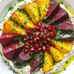 - 4 mittelgroße Rote Beten, ungeschält - 2 Esslöffel Olivenöl - Salz und Pfeffer nach Geschmack - 1 Teelöffel frische Thymianblätter Die Rote Beten sind das Herzstück dieses Gerichts. Ich bevorzuge frische Beten, die fest und knackig sind. Ihr süßer Geschmack kommt beim Rösten besonders gut zur Geltung. Das Olivenöl hilft, die Aromen zu intensivieren und die Rote Beten goldbraun zu rösten. Frischer Thymian bringt eine schöne Kräuternote hinein. - 1 große Aubergine - 2 Esslöffel Tahini - 2 Esslöffel Zitronensaft - 2 Knoblauchzehen, fein gehackt - 2 Esslöffel Olivenöl (für das Baba Ganoush) - Salz nach Geschmack Das Baba Ganoush ist ein cremiger Dip. Die geröstete Aubergine gibt ihm einen rauchigen Geschmack. Tahini bringt eine nussige Tiefe. Zitronensaft sorgt für Frische. Knoblauch fügt eine würzige Note hinzu, während Olivenöl die Textur verbessert. - Granatapfelkerne - Frische Petersilie Die Garnierungen sind nicht nur schön, sondern auch lecker. Granatapfelkerne fügen eine süße, knackige Textur hinzu. Frische Petersilie bringt Farbe und Frische auf den Teller. Diese Extras machen das Gericht noch ansprechender. {{ingredient_image_2}} Um die Rote-Bete-Spalten perfekt zuzubereiten, beginnen Sie mit der Vorbereitung. Heizen Sie Ihren Ofen auf 220°C vor. Waschen Sie die Roten Beten gründlich, damit keine Erde zurückbleibt. Schneiden Sie die Beten in gleichmäßige Spalten. Das sorgt für eine gleichmäßige Garzeit. Geben Sie die Spalten in eine große Schüssel. Fügen Sie 2 Esslöffel Olivenöl, Salz, Pfeffer und frische Thymianblätter hinzu. Mischen Sie alles gut, bis die Rote Beten gleichmäßig bedeckt sind. Legen Sie die gewürzten Spalten auf ein mit Backpapier belegtes Backblech. Rösten Sie sie für 30 bis 35 Minuten. Wenden Sie die Spalten nach der Hälfte der Garzeit, so werden sie schön knusprig. Während die Rote Beten rösten, bereiten Sie das Baba Ganoush vor. Stechen Sie mit einer Gabel in die Aubergine. Legen Sie sie direkt auf ein Backblech. Rösten Sie die Aubergine im Ofen für 25 bis 30 Minuten. Überprüfen Sie, ob die Haut angekohlt ist und das Innere weich. Nehmen Sie die Aubergine heraus und lassen Sie sie etwa 10 Minuten abkühlen. Schöpfen Sie das weiche Fruchtfleisch in eine Rührschüssel. Fügen Sie 2 Esslöffel Tahini, 2 Esslöffel Zitronensaft, 2 fein gehackte Knoblauchzehen und 2 Esslöffel Olivenöl hinzu. Mischen Sie alles mit einer Gabel oder einem Mixer, bis es glatt ist. Schmecken Sie das Baba Ganoush ab und passen Sie die Würze an. Sobald die Rote-Bete-Spalten aus dem Ofen kommen, lassen Sie sie kurz abkühlen. Arrangieren Sie die Spalten auf einer Servierplatte. Geben Sie einen großzügigen Klecks Baba Ganoush daneben. Für das besondere Etwas garnieren Sie das Gericht mit Granatapfelkernen und frisch gehackter Petersilie. Diese Farben und Aromen machen Ihr Gericht noch appetitlicher. Träufeln Sie etwas Olivenöl über den Dip, um den letzten Schliff zu geben. Um die Rote-Bete-Spalten perfekt zuzubereiten, nutzen Sie hohe Temperaturen. Ein Ofen bei 220°C funktioniert wunderbar. Schneiden Sie die Rote Beten gleichmäßig. So garen sie gleichmäßig und werden schön zart. Achten Sie darauf, die Spalten gut zu würzen. Das hilft, den natürlichen Geschmack hervorzuheben. Wenden Sie sie während des Röstens. Dadurch erhalten Sie eine gleichmäßige Karamellisierung und tolle Aromen. Für das Baba Ganoush ist die Aubergine der Star. Rosten Sie sie direkt im Ofen. Stechen Sie vorher mit einer Gabel hinein, damit sie nicht platzt. Nach dem Rösten lassen Sie sie abkühlen. So können Sie das Fruchtfleisch leicht entnehmen. Mischen Sie das Fruchtfleisch mit Tahini, Zitronensaft und Knoblauch. Diese Kombination sorgt für den klassischen Geschmack. Passen Sie die Gewürze an. Jeder mag es anders, also probieren Sie es aus! Würzen Sie Ihre Rote-Bete-Spalten kreativ! Neben Salz und Pfeffer können Sie auch andere Kräuter verwenden. Rosmarin oder Oregano geben einen neuen Kick. Für das Baba Ganoush können Sie auch Chili-Pulver hinzufügen. Das bringt eine angenehme Schärfe. Garnieren Sie das Gericht mit frischen Kräutern oder Granatapfelkernen. Diese Farben und Texturen machen das Essen lebendig und einladend. Pro Tipps Rote Beten vorbereiten: Um die Rote Beten leichter zu schälen, können Sie sie vorher kurz in kochendem Wasser blanchieren. Dadurch wird die Haut weicher und lässt sich einfacher abziehen. Aubergine rösten: Um den Geschmack der Aubergine zu intensivieren, können Sie sie vor dem Rösten mit etwas Olivenöl einreiben und mit Salz bestreuen. Baba Ganoush variieren: Fügen Sie für einen extra Kick geräuchertes Paprikapulver oder Kreuzkümmel hinzu. Diese Gewürze verleihen dem Baba Ganoush eine interessante Note. Garnitur aufpeppen: Experimentieren Sie mit verschiedenen Garnituren wie gerösteten Nüssen oder Feta-Käse, um zusätzliche Textur und Geschmack zu erhalten. {{image_4}} Rote-Bete-Spalten und Baba Ganoush sind bereits vegan. Das macht sie perfekt für alle. Wenn du die Rote Beten noch interessanter machen willst, versuche, sie mit verschiedenen Gewürzen zu rösten. Kreuzkümmel oder Paprika geben einen tollen Geschmack. Du kannst auch Quinoa oder Kichererbsen als zusätzliche Beilage hinzufügen. So wird dein Gericht noch nahrhafter. Regionalität ist wichtig. Du kannst regionale Beten verwenden, um die Frische zu steigern. In Deutschland gibt es viele tolle Sorten. Auch die Aubergine kann lokal bezogen werden. Wenn du spezielle Kräuter aus deiner Region hast, wie Schnittlauch oder Bärlauch, probiere diese in deinem Baba Ganoush aus. Das bringt einen neuen, aufregenden Twist. Wenn du Gäste hast, mach das Gericht besonders ansprechend. Arrangiere die Rote-Bete-Spalten in einem schönen Muster auf der Platte. Füge Granatapfelkerne und frische Petersilie hinzu, um Farbe und Textur zu bieten. Ein paar Tropfen Olivenöl können das Aussehen verbessern. Du kannst auch kleine Schalen mit Baba Ganoush für jeden Gast bereitstellen. So kann jeder nach Belieben dippen und genießen. Wenn Sie Rote-Bete-Spalten übrig haben, lassen Sie sie zuerst abkühlen. Packen Sie sie dann in einen luftdichten Behälter. Diese können bis zu drei Tage im Kühlschrank aufbewahrt werden. Vor dem Essen können Sie sie einfach wieder aufwärmen. Wenn Sie den Ofen nutzen, werden sie wieder knusprig. Baba Ganoush kann auch leicht aufbewahrt werden. Füllen Sie es in einen luftdichten Behälter. So bleibt der Geschmack frisch. Im Kühlschrank hält es sich etwa fünf Tage. Decken Sie die Oberfläche mit etwas Olivenöl ab, um die Frische zu sichern. Sie können Rote-Bete-Spalten und Baba Ganoush auch einfrieren. Für die Rote Beten, legen Sie sie in einen Gefrierbeutel. Achten Sie darauf, die Luft herauszudrücken. Diese können bis zu drei Monate eingefroren werden. Für das Baba Ganoush, verwenden Sie einen gefrierbeständigen Behälter. Zum Auftauen, stellen Sie es einfach über Nacht in den Kühlschrank. Rühren Sie es gut um, bevor Sie es servieren. Ja, du kannst die Rote Beten auch kochen. Koche sie in einem großen Topf mit Wasser. Die Kochzeit beträgt 30 bis 40 Minuten. Achte darauf, dass sie weich sind, aber nicht zerfallen. Das Rösten bringt jedoch einen tollen Geschmack und eine süße Note, die du beim Kochen nicht erhältst. Baba Ganoush bleibt im Kühlschrank etwa 3 bis 5 Tage frisch. Stelle sicher, dass du es in einem luftdichten Behälter aufbewahrst. Wenn du es länger lagern möchtest, kannst du es auch einfrieren. In einem geeigneten Behälter hält es bis zu 3 Monate. Zu Rote-Bete-Spalten mit Baba Ganoush passen viele Beilagen. Hier sind einige Vorschläge: - Knuspriges Fladenbrot oder Pita - Frischer Salat mit Gurken und Tomaten - Gegrilltes Gemüse - Hummus oder andere Dips Jede Beilage ergänzt die Aromen perfekt und macht das Essen noch interessanter. In diesem Blogbeitrag haben wir die Zutaten und Zubereitung von Rote-Bete-Spalten und Baba Ganoush besprochen. Ich habe Tipps gegeben, wie man die besten Röstmethoden anwendet und verschiedene Variationen ausprobiert. Zum Schluss haben wir wichtige Lagerungshinweise behandelt. Diese Gerichte sind einfach und lecker. Du kannst sie leicht zu Hause machen. Experimentiere mit deinen eigenen Ideen und genieße den Geschmack!