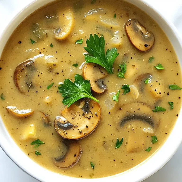 Um eine köstliche ungarische Pilzsuppe zu machen, brauchen Sie folgende Zutaten: - 450 g frische Champignons, in Scheiben geschnitten (idealerweise eine Mischung aus Cremini und Shiitake) - 1 mittelgroße Zwiebel, gehackt - 2 Knoblauchzehen, fein gehackt - 3 Esslöffel Butter - 2 Esslöffel Olivenöl - 1 Teelöffel Paprika (vorzugsweise ungarischer süßer Paprika) - 1 Teelöffel getrockneter Thymian - 1/2 Teelöffel Dill - 1 Liter Gemüsebrühe - 240 ml Schlagsahne oder Kokoscreme für eine vegane Option - 2 Esslöffel Sojasauce oder Tamari - Salz und Pfeffer nach Geschmack - Frische Petersilie, gehackt, zum Garnieren Die Wahl der Pilze ist wichtig für den Geschmack. Frische Champignons sind am besten. Sie sollten fest und trocken sein. Achten Sie auf eine Mischung aus Cremini und Shiitake. Diese Pilze bringen Tiefe und Umami in die Suppe. Vermeiden Sie schlaffe oder verfärbte Pilze. Diese sind oft älter und weniger schmackhaft. Die Gewürze sind die Seele der ungarischen Pilzsuppe. Ungarischer süßer Paprika gibt der Suppe Farbe und Geschmack. Er sorgt für eine sanfte Süße. Thymian bringt einen erdigen Ton, der gut zu Pilzen passt. Dill fügt eine frische Note hinzu, die das Gericht hebt. Diese Gewürze machen die Suppe nicht nur schmackhaft, sondern auch aromatisch. Sie sind wichtig für das Gesamtbild und die Balance der Aromen. {{ingredient_image_2}} Zuerst musst du alle Zutaten bereitlegen. Das macht das Kochen einfacher und schneller. Du brauchst: - 450 g frische Champignons, in Scheiben geschnitten - 1 mittelgroße Zwiebel, gehackt - 2 Knoblauchzehen, fein gehackt - 3 Esslöffel Butter - 2 Esslöffel Olivenöl - 1 Teelöffel Paprika - 1 Teelöffel getrockneter Thymian - 1/2 Teelöffel Dill - 1 Liter Gemüsebrühe - 240 ml Schlagsahne oder Kokoscreme - 2 Esslöffel Sojasauce oder Tamari - Salz und Pfeffer nach Geschmack - Frische Petersilie, gehackt, zum Garnieren Stelle sicher, dass du eine Mischung aus Cremini und Shiitake-Pilzen hast. So bekommst du den besten Geschmack. Heize einen großen Topf auf mittlerer Hitze. Schmelze die Butter und das Olivenöl zusammen. Füge die gehackten Zwiebeln hinzu und brate sie fünf Minuten lang, bis sie glasig sind. Dann gib den Knoblauch und die Champignons dazu. Rühre oft um, bis die Pilze weich sind. Das dauert etwa 8-10 Minuten. Streue Paprika, Thymian, Dill, Salz und Pfeffer über die Mischung. Lass die Gewürze zwei Minuten mitkochen, um den Geschmack zu intensivieren. Jetzt gieße die Gemüsebrühe und die Sojasauce hinein. Lass alles sanft köcheln. Reduziere die Hitze und lass die Suppe 15-20 Minuten köcheln. Wenn die Suppe köchelt, kommt der nächste Schritt. Nimm einen Pürierstab und püriere etwa die Hälfte der Suppe. So wird sie cremig, aber einige Pilzstücke bleiben ganz. Falls du keinen Pürierstab hast, kannst du die Mischung in einen Standmixer geben. Achte darauf, sie danach wieder in den Topf zu geben. Rühre die Schlagsahne oder die Kokoscreme ein und lass die Suppe weitere fünf Minuten köcheln. Überprüfe den Geschmack und passe die Gewürze nach Bedarf an. Jetzt ist deine ungarische Pilzsuppe bereit! Um die ungarische Pilzsuppe perfekt zuzubereiten, achte auf die Pilzauswahl. Eine Mischung aus Cremini und Shiitake bringt tollen Geschmack. Frische Pilze sind der Schlüssel. Verwende auch ungarischen süßen Paprika für das beste Aroma. Lass die Zwiebeln und den Knoblauch gut anbraten. So entfalten sie ihr volles Aroma. Püriere die Suppe nur teilweise, um eine cremige, aber stückige Textur zu erreichen. Ein häufiger Fehler ist, die Pilze nicht lange genug zu garen. Sie müssen weich und saftig sein. Auch zu viel Sahne kann die Balance stören. Beginne mit weniger und füge nach Bedarf mehr hinzu. Achte darauf, die Gewürze rechtzeitig hinzuzufügen. So können sie ihre Aromen gut entfalten. Zu wenig Salz kann die Suppe fade machen. Probiere sie während des Kochens aus. Für eine schöne Präsentation garniere die Suppe mit frischer Petersilie. Das bringt Farbe und Frische. Du kannst auch einen Löffel saure Sahne oder einen Schuss Olivenöl hinzufügen. Beides erhöht den Geschmack. Serviere die Suppe mit frischem Brot oder knusprigen Brötchen. Das macht das Essen noch besser. Ein paar geröstete Kürbiskerne oben drauf geben zusätzlichen Crunch. Pro Tipps Frische Pilze verwenden: Verwenden Sie frische Champignons, um den besten Geschmack zu erzielen. Eine Mischung aus Cremini und Shiitake sorgt für zusätzliche Tiefe im Aroma. Gewürze anpassen: Scheuen Sie sich nicht, die Gewürze nach Ihrem Geschmack anzupassen. Fügen Sie mehr Paprika oder Thymian hinzu, um die Aromen zu intensivieren. Konsistenz variieren: Pürieren Sie die Suppe nur teilweise, um Textur zu bewahren. So erhalten Sie eine cremige Basis mit köstlichen Pilzstücken. Vegane Option: Verwenden Sie Kokoscreme anstelle von Schlagsahne für eine vegane Version der Suppe, die trotzdem reichhaltig und cremig ist. {{image_4}} Ungarische Pilzsuppe ist von Natur aus einfach anpassbar. Für eine vegetarische Version verwende einfach die Schlagsahne. Wenn du eine vegane Option wünschst, tausche die Schlagsahne gegen Kokoscreme. Das gibt der Suppe eine reichhaltige, cremige Textur. Auch die Butter kann durch mehr Olivenöl ersetzt werden. Achte darauf, dass die Sojasauce oder Tamari, die du verwendest, vegan ist. Mit diesen kleinen Änderungen bleibt der Geschmack intensiv und lecker. Die ungarische Pilzsuppe hat viele regionale Varianten. In manchen Regionen fügen Köche frische Kräuter hinzu, wie Estragon oder Majoran. Diese Kräuter bringen frische Aromen in die Suppe. In anderen Gegenden werden zusätzlich verschiedene Pilze verwendet, wie Austern- oder Pfifferlinge. Diese Pilze verleihen der Suppe unterschiedliche Geschmäcker und Texturen. Probiere verschiedene Kombinationen aus, um deine persönliche Lieblingsversion zu finden. Zu ungarischer Pilzsuppe passen viele Beilagen gut. Ein frisches, knuspriges Brot ist perfekt, um die Suppe aufzutunken. Auch ein einfacher Salat aus grünen Blättern bringt Frische und Farbe auf den Tisch. Du kannst die Suppe auch mit saurer Sahne oder veganem Joghurt garnieren. Das gibt einen schönen Kontrast zur warmen Suppe. Schließlich, etwas frische Petersilie als Garnitur macht die Suppe noch ansprechender. Um übrig gebliebene ungarische Pilzsuppe frisch zu halten, lasse die Suppe zuerst abkühlen. Fülle sie dann in einen luftdichten Behälter. Du kannst die Suppe bis zu drei Tage im Kühlschrank aufbewahren. Achte darauf, sie vor dem Verschließen vollständig abzukühlen, um Kondenswasser zu vermeiden. Wenn du die Suppe wieder aufwärmen möchtest, mache das langsam. Gieße die Suppe in einen Topf und erhitze sie bei mittlerer Hitze. Rühre häufig, damit sie gleichmäßig warm wird. Du kannst auch etwas Wasser oder Brühe hinzufügen, wenn sie zu dick ist. Die Suppe lässt sich gut einfrieren. Fülle sie in gefriergeeignete Behälter und lasse Platz für die Ausdehnung. Im Gefrierschrank bleibt sie bis zu drei Monate frisch. Zum Auftauen stelle die gefrorene Suppe über Nacht in den Kühlschrank. Erwärme sie dann wie oben beschrieben. Achte darauf, die Suppe nicht zweimal einzufrieren, um die Qualität zu erhalten. Ungarische Pilzsuppe ist besonders durch ihren reichen Geschmack und die Vielfalt der Pilze. Die Mischung aus frischen Champignons, Zwiebeln und Gewürzen schafft eine wohltuende und herzliche Basis. Ungarischer süßer Paprika gibt der Suppe eine besondere Note. Diese Suppe vereint Tradition mit modernem Kochen. Ein Löffel dieser Suppe bringt dich direkt nach Ungarn. Die Konsistenz der Suppe lässt sich leicht anpassen. Du kannst die Menge der Schlagsahne oder Kokoscreme erhöhen, um sie cremiger zu machen. Wenn du eine dickere Suppe magst, püriere mehr von der Mischung. Möchtest du eine dünnere Suppe? Dann füge mehr Gemüsebrühe hinzu. Experimentiere mit den Zutaten, um deine perfekte Konsistenz zu finden. Zu ungarischer Pilzsuppe passen viele Beilagen gut. Ein frisches Baguette oder knuspriges Brot ist ideal, um die Suppe aufzutunken. Ein einfacher grüner Salat ergänzt die Mahlzeit schön. Auch ein Stück Käse oder ein Löffel saure Sahne bringen einen tollen Geschmack. Probiere verschiedene Beilagen aus, um deine Favoriten zu finden. Ungarische Pilzsuppe bietet tollen Geschmack und viele Variationen. Wir haben die besten Zutaten, Kochschritte und Tipps durchgesehen. Du weißt jetzt, wie du die perfekte Konsistenz erreichst und häufige Fehler vermeidest. Denke daran, dass du das Rezept anpassen kannst, um es vegan oder vegetarisch zu machen. Lagere Reste richtig und genieße sie später. Mit diesen Infos wird deine Suppe immer ein Hit sein! Viel Spaß beim Kochen und Ausprobieren!