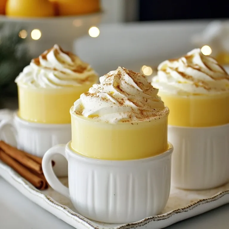 Für einen köstlichen klassischen Eierlikör brauchst du: - 4 große Eier - ½ Tasse Zucker - 2 Tassen Vollmilch - 1 Tasse Schlagsahne - 1 Teelöffel Vanilleextrakt - ½ Teelöffel gemahlene Muskatnuss - ½ Teelöffel gemahlener Zimt - Eine Prise Salz Diese Zutaten geben dem Eierlikör seine cremige Textur und den reichen Geschmack. Die Eier sorgen für die Basis, während die Milch und Sahne den Eierlikör zart und glatt machen. Die Gewürze bringen ein warmes, festliches Aroma. Um deinen Eierlikör zu verfeinern, verwende: - Schlagsahne (zum Garnieren) - Zusätzlich gemahlene Muskatnuss oder Zimt (zum Garnieren) Diese Garnierungen machen dein Getränk besonders ansprechend. Ein Klecks Schlagsahne obenauf sorgt für einen schönen Kontrast. Die Muskatnuss und der Zimt geben dem Getränk eine festliche Note. Wähle frische, hochwertige Zutaten für den besten Geschmack. Achte auf: - Bio-Eier für einen reicheren Geschmack. - Frische Vollmilch und Sahne für die beste Konsistenz. - Hochwertigen Vanilleextrakt für mehr Aroma. Diese einfachen Schritte machen deinen Eierlikör noch besser. Frische Zutaten sind der Schlüssel zu einem gelungenen Rezept. {{ingredient_image_2}} Beginne mit vier großen Eiern. Schlage sie in einer großen Rührschüssel auf. Verwende einen Mixer oder einen Schneebesen. Schlage die Eier, bis sie leicht und schaumig sind. Füge dann langsam eine halbe Tasse Zucker hinzu. Rühre weiter, bis die Mischung cremig wird. Dieser Schritt sorgt für die nötige Süße und eine gute Textur. Nehme einen mittelgroßen Topf und füge zwei Tassen Vollmilch und eine Tasse Schlagsahne hinzu. Gib den Vanilleextrakt, die gemahlene Muskatnuss, den gemahlenen Zimt und eine Prise Salz dazu. Erhitze die Mischung bei mittlerer Hitze. Lass sie köcheln, aber achte darauf, dass sie nicht kocht. Dies bringt die Aromen zusammen und macht den Eierlikör cremig. Nimm den Topf vom Herd, wenn die Mischung köchelt. Gieße die warme Milchmischung langsam in die Eier-Zucker-Mischung. Rühre dabei ständig, um die Eier sanft zu temperieren. Dieser Schritt verhindert, dass die Eier zu Rührei werden. Danach gib die gesamte Mischung zurück in den Topf. Lasse sie bei schwacher Hitze unter Rühren weiterköcheln. Nach etwa 5-7 Minuten sollte der Eierlikör leicht eindicken. Nimm den Topf vom Herd und lasse den Eierlikör etwa 30 Minuten bei Raumtemperatur abkühlen. Dann stelle ihn für mindestens zwei Stunden in den Kühlschrank. Vor dem Servieren schlage den Eierlikör erneut auf, um eine schönere Textur zu erhalten. Gieße den gekühlten Eierlikör in Gläser. Kröne ihn mit einem Klecks Schlagsahne und bestreue ihn mit zusätzlicher gemahlener Muskatnuss oder Zimt. Jetzt ist dein klassischer Holiday Eggnog bereit zum Genießen! Um den besten Eierlikör zu machen, nutzen Sie frische Zutaten. Wählen Sie große, frische Eier. Diese geben dem Getränk die beste Textur. Schlagen Sie die Eier gut, bis sie schaumig sind. Das macht den Eierlikör luftiger. Fügen Sie den Zucker langsam hinzu und rühren Sie gut. So lösen sich die Zuckerkristalle besser auf. Achten Sie darauf, die Milch-Sahne-Mischung nicht zu kochen. Ein sanftes Köcheln ist perfekt. Gießen Sie die warme Mischung langsam in die Eier. Dies schützt die Eier und verhindert Rührei. Ein häufiger Fehler ist, die Eier zu schnell zu erhitzen. Dies kann zu Rührei führen. Ein weiterer Fehler ist, den Zucker zu schnell hinzuzufügen. Das kann eine klumpige Konsistenz erzeugen. Auch nicht ausreichend umrühren kann problematisch sein. Achten Sie darauf, dass sich alles gut vermischt. Stellen Sie sicher, dass der Eierlikör genug Zeit zum Abkühlen hat. Wenn Sie ihn nicht kühlen, wird er zu flüssig. Die perfekte Konsistenz ist cremig und dickflüssig. Wenn der Eierlikör zu dünn ist, lassen Sie ihn länger köcheln. Rühren Sie ständig, um ein Anbrennen zu vermeiden. Wenn er zu dick wird, fügen Sie etwas Milch hinzu. Das gibt ihm die richtige Textur. Vor dem Servieren den Eierlikör erneut aufschlagen. So wird er schön luftig. Dekorieren Sie ihn mit Schlagsahne und einer Prise Muskatnuss oder Zimt für das beste Erlebnis. Pro Tipps Frische Zutaten verwenden: Stellen Sie sicher, dass die Eier frisch sind, um die beste Textur und den besten Geschmack zu erzielen. Langsame Erwärmung: Erhitzen Sie die Milchmischung langsam, um ein Überkochen zu vermeiden und die Aromen gleichmäßig zu verteilen. Temperieren der Eier: Gießen Sie die warme Milchmischung langsam in die Eier, während Sie ständig rühren, um Rührei zu verhindern. Vor dem Servieren aufschlagen: Schlagen Sie den Eierlikör vor dem Servieren auf, um eine cremige und luftige Konsistenz zu erhalten. {{image_4}} Eierlikör kann einen zusätzlichen Kick durch Alkohol erhalten. Am häufigsten wird Rum oder Bourbon verwendet. Diese Spirituosen passen gut zu den cremigen Aromen. Sie können etwa 1/2 bis 1 Tasse Alkohol hinzufügen, je nach Geschmack. Mixen Sie den Alkohol nach der Zubereitung des Eierlikörs ein. So bleibt die Konsistenz perfekt. Ein weiterer beliebter Alkohol ist Brandy. Er verleiht dem Eierlikör einen reichen, warmen Geschmack. Egal, welchen Alkohol Sie wählen, achten Sie darauf, die Menge gut abzustimmen. Für eine alkoholfreie Variante können Sie einfach den Alkohol weglassen. Fügen Sie stattdessen etwas Vanille- oder Karamellsirup hinzu. Dies gibt dem Getränk eine süße Note. Eine tolle Option ist auch, Milch oder Sahne mit einem Hauch von Schokolade zu verwenden. So erhält der Eierlikör einen schokoladigen Geschmack, der die ganze Familie erfreut. Die Geschmacksvariationen sind endlos! Vanille ist der klassische Geschmack. Verwenden Sie hochwertigen Vanilleextrakt. Das macht einen großen Unterschied. Für Schokoladenliebhaber können Sie Kakaopulver oder geschmolzene Schokolade hinzufügen. Rühren Sie die Schokolade in die warme Milchmischung ein. Wenn Sie Karamell mögen, fügen Sie Karamellsirup hinzu. Das gibt dem Eierlikör eine süße, buttrige Note. Experimentieren Sie mit verschiedenen Geschmacksrichtungen. So finden Sie Ihre perfekte Mischung! Um Ihren Eierlikör frisch zu halten, verwenden Sie einen sauberen Behälter. Ein Glas mit Deckel ist ideal. Stellen Sie sicher, dass der Deckel gut schließt. Lagern Sie den Eierlikör im Kühlschrank. So bleibt er kühl und frisch. Ihr Eierlikör bleibt bis zu zwei Wochen im Kühlschrank haltbar. Achten Sie darauf, ihn vor dem Servieren gut zu schütteln. Wenn Sie Veränderungen im Geruch oder Geschmack bemerken, entsorgen Sie ihn. Frische ist wichtig für den Genuss. Wenn Sie Ihren Eierlikör warm genießen möchten, erhitzen Sie ihn sanft. Gießen Sie ihn in einen Topf und erwärmen Sie ihn bei niedriger Hitze. Rühren Sie ständig, damit er nicht kocht. Servieren Sie ihn in Gläsern und toppen Sie ihn mit Schlagsahne. Bestreuen Sie ihn mit Muskatnuss oder Zimt für zusätzlichen Geschmack. Der traditionelle Eierlikör nutzt oft rohe Eier. Er hat eine reichhaltige, cremige Textur. Die moderne Variante kann pasteurisierte Eier verwenden, um das Risiko zu verringern. Viele fügen auch Alkohol hinzu, wie Rum oder Bourbon. So entsteht ein kräftigerer Geschmack. Ja, Sie können Eierlikör vegan machen. Nutzen Sie pflanzliche Milch wie Mandel- oder Hafermilch. Statt Eiern verwenden Sie Seidentofu oder Cashewcreme. Diese Zutaten geben eine ähnliche cremige Textur. Fügen Sie etwas Kurkuma für die Farbe hinzu. So bleibt der Eierlikör ansprechend. Um ein Gerinnen zu verhindern, temperieren Sie die Eier. Gießen Sie die warme Milchmischung langsam in die Eimischung. Rühren Sie dabei ständig. Dies hilft, die Eier sanft zu erwärmen. Kochen Sie die Mischung nicht zu stark, um ein Rührei zu vermeiden. Eierlikör ist ein tolles Getränk, das leicht selbst gemacht werden kann. Wir haben über die besten Zutaten gesprochen und wie man sie auswählt. Ich habe dir die Schritte zur Zubereitung und wichtige Tipps gegeben. Außerdem gab es viele Variationen, die du ausprobieren kannst. Egal, ob du einen klassischen oder modernen Eierlikör machen willst, es ist einfach. Mit guten Zutaten und der richtigen Technik gelingt dir das Getränk sicher. Viel Spaß beim Ausprobieren und Servieren!