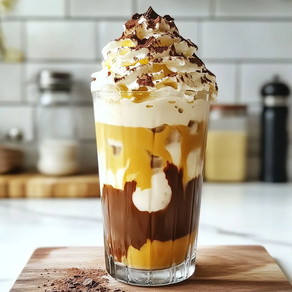 Für einen leckeren Baileys Iced Coffee brauchst du folgende Zutaten: - 2 Tassen stark gebrühter Kaffee, abgekühlt - 1 Tasse Milch (nach Wahl: Vollmilch, fettarme Milch oder pflanzliche Milch) - 2 Esslöffel Schokoladensirup - 1 Esslöffel Vanilleextrakt - 2 Esslöffel Zucker (nach Geschmack anpassen) - Eiswürfel - Schlagsahne (zum Garnieren) - Kakaopulver oder Schokoladenspäne (zur Dekoration) Diese Zutaten sind einfach zu finden und machen deinen Eiskaffee besonders cremig und schmackhaft. Der starke Kaffee gibt dir den richtigen Kick, während die Milch für die Cremigkeit sorgt. Die Wahl der Milch beeinflusst den Geschmack deines Eiskaffees. Du kannst Vollmilch für einen reichhaltigen Geschmack nutzen. Fettarme Milch hat weniger Kalorien, bleibt aber lecker. Pflanzliche Milch, wie Mandel- oder Hafermilch, ist eine gute Wahl für Veganer. Experimentiere mit verschiedenen Milchsorten, um deinen perfekten Eiskaffee zu finden. Die Garnierung macht deinen Eiskaffee nicht nur schön, sondern auch schmackhaft. Schlagsahne ist ein Muss! Sie macht das Getränk schön cremig. Bestreue die Sahne mit Kakaopulver oder Schokoladenspänen. Das sieht toll aus und gibt einen extra Schokoladengeschmack. Du kannst auch ein Stück Schokolade oder Karamellsoße hinzufügen, um das Erlebnis zu verbessern. {{ingredient_image_2}} Zuerst bereite 2 Tassen starken Kaffee zu. Du kannst eine Kaffeemaschine oder eine French Press verwenden. Lass den Kaffee dann auf Raumtemperatur abkühlen. Wenn du es eilig hast, stelle den Kaffee in den Kühlschrank. So wird er schneller kühl. Ein kalter Kaffee ist der Schlüssel für einen erfrischenden Eiskaffee. Nimm einen großen Krug. Gib den abgekühlten Kaffee hinein. Füge 1 Tasse Milch hinzu. Du kannst Vollmilch, fettarme Milch oder pflanzliche Milch wählen. Dann kommen 2 Esslöffel Schokoladensirup und 1 Esslöffel Vanilleextrakt dazu. Je nach Geschmack kannst du 2 Esslöffel Zucker hinzufügen. Rühre gut um, bis der Zucker gelöst ist. So mischt sich alles gut und es entsteht eine cremige Basis. Nimm ein hohes Glas und fülle es mit Eiswürfeln. Gieße die Kaffeemischung über die Eiswürfel. Das Glas sollte etwa drei Viertel voll sein. Jetzt kommt der beste Teil: Kröne deinen Eiskaffee mit einem großzügigen Klecks Schlagsahne. Bestreue die Sahne mit Kakaopulver oder Schokoladenspänen. Das sieht toll aus und schmeckt auch wunderbar. Serviere dein Getränk sofort mit einem Strohhalm oder einem Löffel. So kannst du alles gut umrühren und genießen. Die Wahl des Kaffees ist wichtig für den Geschmack. Ich empfehle, einen starken Kaffee zu verwenden. Ein arabischer Espresso ist eine gute Wahl. Er hat einen reichen, vollmundigen Geschmack. Wenn Sie etwas milder mögen, probieren Sie eine Mischung aus Arabica-Bohnen. Achten Sie darauf, den Kaffee frisch zu mahlen. Das sorgt für ein besseres Aroma. Lassen Sie den Kaffee abkühlen, bevor Sie ihn verwenden. Dies verhindert, dass das Eis schmilzt und das Getränk verwässert. Die Süße kann nach Ihrem Geschmack angepasst werden. Beginnen Sie mit zwei Esslöffeln Zucker. Fügen Sie mehr hinzu, wenn Sie es süßer mögen. Alternativ können Sie Honig oder Agavendicksaft verwenden. Diese natürlichen Süßstoffe geben einen anderen Geschmack. Auch die Aromen sind anpassbar. Ein Schuss Zimt oder Muskat kann die Mischung aufpeppen. Vanilleextrakt bringt eine schöne Tiefe. Experimentieren Sie mit verschiedenen Kombinationen, um Ihre perfekte Mischung zu finden. Die Schlagsahne ist das Tüpfelchen auf dem i. Sie sollte kalt sein, wenn Sie sie schlagen. Verwenden Sie eine Schüssel aus Edelstahl für beste Ergebnisse. Schlagen Sie die Sahne mit einem Handmixer oder Schneebesen. Achten Sie darauf, nicht zu lange zu schlagen. Sonst wird die Sahne butterartig. Fügen Sie einen Esslöffel Zucker hinzu, um die Sahne zu süßen. Das gibt einen tollen Geschmack und hält sie stabil. Garnieren Sie Ihren Eiskaffee großzügig damit. Ein Hauch von Kakaopulver obendrauf macht das Ganze perfekt. Pro Tipps Kaffeequalität: Verwenden Sie hochwertigen Kaffee, um den besten Geschmack zu erzielen. Frisch gemahlene Bohnen sorgen für ein intensives Aroma. Milchwahl: Experimentieren Sie mit verschiedenen Milchsorten, um den Geschmack anzupassen. Mandel- oder Hafermilch können interessante Aromen hinzufügen. Süßungsoptionen: Verwenden Sie Honig oder Agavendicksaft anstelle von Zucker für eine gesündere Variante mit einem anderen Geschmack. Serviertemperatur: Stellen Sie sicher, dass der Kaffee gut gekühlt ist, um ein erfrischendes Trinkerlebnis zu gewährleisten. Eiswürfel können den Kaffee verwässern, wenn er zu lange steht. {{image_4}} Für eine vegane Baileys Iced Coffee Variante tauschen wir die Milch aus. Verwende einfach pflanzliche Milch. Mandelmilch oder Hafermilch sind tolle Optionen. Sie geben dem Kaffee einen feinen Geschmack. Auch der Schokoladensirup ist wichtig. Achte darauf, dass er vegan ist. So bleibt dein Getränk komplett pflanzlich und lecker. Du kannst deinen Eiskaffee mit verschiedenen Aromen aufpeppen. Füge einen Schuss Karamellsirup hinzu für eine süße Note. Oder probiere Zimt für eine warme Würze. Für Schokoladenliebhaber ist Schokoladenpulver oder sogar ein Schuss Espresso perfekt. Diese Zusätze machen deinen Eiskaffee besonders und spannend. Für einen alkoholischen Genuss mische Baileys mit dem Kaffee. Der cremige Likör passt perfekt und macht das Getränk festlich. Du kannst auch Rum oder Whiskey hinzufügen. Das gibt dem Eiskaffee einen tollen Kick. Für eine alkoholfreie Version benutze einfach die Basisrezepte ohne Alkohol. So kann jeder genießen, ob mit oder ohne Alkohol. Wenn du Eiskaffee übrig hast, bewahre ihn im Kühlschrank auf. Gieße ihn in einen luftdichten Behälter. So bleibt er frisch. Du kannst ihn bis zu zwei Tage lagern. Vor dem Trinken solltest du ihn gut umrühren. Das hilft, die Zutaten wieder gut zu vermischen. Frische Zutaten sind wichtig für den Geschmack. Kaufe frische Milch und guten Kaffee. Achte darauf, dass die Milch nicht abgelaufen ist. Wenn du pflanzliche Milch verwendest, überprüfe das Haltbarkeitsdatum. Schokoladensirup und Vanilleextrakt halten lange, aber lagere sie kühl und dunkel. Du kannst die Mischung im Voraus zubereiten. Mische Kaffee, Milch, Sirup und Zucker in einem Krug. Stelle diesen Krug dann in den Kühlschrank. So hast du jederzeit schnellen Zugang zu deinem Eiskaffee. Fülle ein Glas mit Eiswürfeln und gieße die Mischung darüber, wenn du Lust darauf hast. So genießt du deinen Eiskaffee schnell und einfach! Ja, du kannst Baileys Iced Coffee mit decaf Kaffee machen. Decaf bietet den gleichen Geschmack, ohne die Koffeinwirkung. Das ist ideal, wenn du am Abend eine Tasse genießen willst. Der Eiskaffee bleibt lecker und cremig, egal welche Kaffeebohne du verwendest. Du kannst die Mischung bis zu drei Tage im Kühlschrank aufbewahren. Achte darauf, sie in einem gut verschlossenen Behälter zu lagern. Vor dem Servieren gut umrühren, da sich die Zutaten absetzen können. Frisch zubereitet schmeckt es am besten, aber die Reste sind auch lecker. Kein Problem! Wenn du keinen Schokoladensirup hast, kannst du Kakaopulver verwenden. Mische es einfach mit dem Zucker und der Milch. Du kannst auch ein Stück Schokolade schmelzen und in die Mischung geben. Das gibt einen tollen Geschmack. Sei kreativ und passe das Rezept an, was du zur Hand hast! Eiskaffee ist einfach zu machen und sehr lecker. Wir haben die besten Zutaten und Schritte besprochen. Denken Sie daran, den Kaffee gut abzukühlen und die Milch nach Ihrem Geschmack auszuwählen. Variationen mit veganen Optionen oder Aromen sind toll. Lagern Sie übrig gebliebenen Eiskaffee frisch für den nächsten Genuss. Mit den Tipps zur Kaffeewahl und Dekoration wird Ihr Eiskaffee zum Hit. Probieren Sie es aus und genießen Sie jede Tasse!