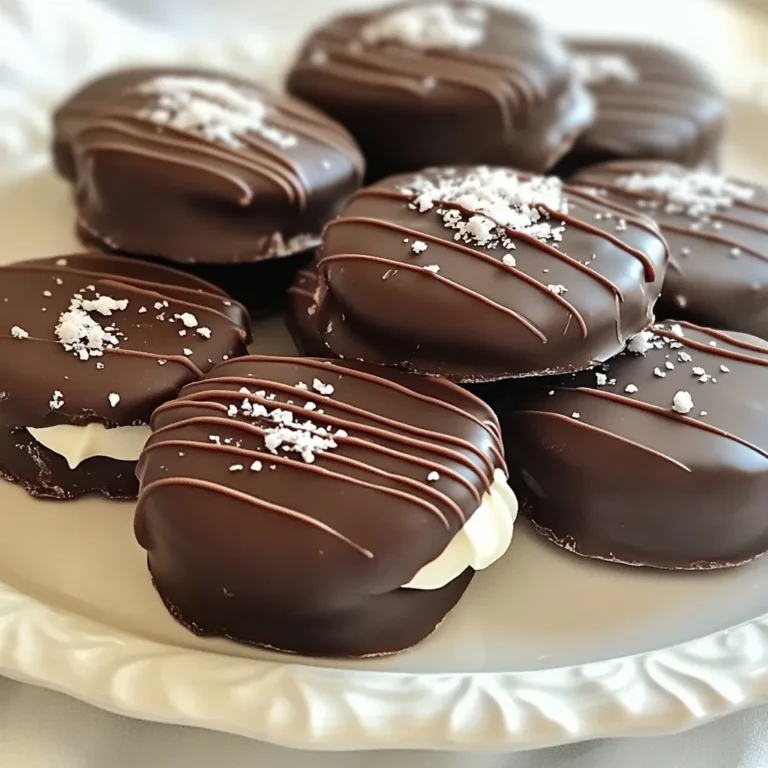 Um köstliche Pfefferminz-Patties zu machen, brauchst du folgende Zutaten: - 2 Tassen Puderzucker - 1/2 Tasse gesüßte Kondensmilch - 1 Esslöffel Pfefferminzextrakt - 2 Tassen Zartbitterschokoladenstückchen - 1 Esslöffel Kokosöl Diese Zutaten geben den Patties ihren süßen und frischen Geschmack. Der Puderzucker sorgt für die Süße, während die gesüßte Kondensmilch die Füllung cremig macht. Der Pfefferminzextrakt bringt die frische Note, die jeder liebt. Die Zartbitterschokolade und das Kokosöl ergeben eine glatte, leckere Schicht, die die Patties umhüllt. Wenn du spezielle Diäten einhalten musst, gibt es viele Alternativen. Du kannst zum Beispiel: - Puderzucker durch Kokosblütenzucker ersetzen, um den Zuckergehalt zu senken. - Gesüßte Kondensmilch durch ungesüßte Mandelmilch oder Kokosmilch ersetzen. - Zartbitterschokolade durch vegane Schokolade ersetzen, wenn du einen veganen Snack möchtest. Diese Alternativen machen die Patties immer noch lecker und passend für verschiedene Diäten. Du kannst die Patties noch interessanter machen, indem du verschiedene Geschmäcker hinzufügst. Hier sind einige Ideen: - Füge einen Spritzer Vanilleextrakt hinzu, um die Aromen zu vertiefen. - Mische zerstoßene Nüsse in die Füllung für einen knusprigen Biss. - Für einen festlichen Look, garniere die Patties mit zerstoßenen Pfefferminzbonbons. Mit diesen Optionen machst du deine Pfefferminz-Patties einzigartig und aufregend! {{ingredient_image_2}} Um die Füllung zu machen, nimm eine große Schüssel. Vermische 2 Tassen Puderzucker mit 1/2 Tasse gesüßter Kondensmilch. Rühre gut, bis es glatt ist. Dann füge 1 Esslöffel Pfefferminzextrakt hinzu. Rühre erneut, damit der Geschmack gleichmäßig ist. Kühle die Mischung für etwa 30 Minuten im Kühlschrank. So lässt sie sich später besser formen. Nach der Kühlzeit ist es Zeit, Patties zu formen. Nimm einen kleinen Keksportionierer. Teile die Mischung ab und forme kleine Bällchen von etwa 2,5 cm Durchmesser. Drücke jedes Bällchen leicht flach, um eine Patty-Form zu erstellen. Lege die Patties auf ein mit Backpapier ausgelegtes Blech. Kühle sie für weitere 15-20 Minuten im Kühlschrank, damit sie fester werden. Während die Patties kühlen, schmelze 2 Tassen Zartbitterschokoladenstückchen mit 1 Esslöffel Kokosöl. Benutze eine mikrowellenfeste Schüssel. Erhitze die Mischung in Intervallen von 30 Sekunden. Rühre zwischen jedem Intervall, bis die Schokolade glatt ist. Nimm die Patties aus dem Kühlschrank und tauche jede Patty in die geschmolzene Schokolade. Achte darauf, dass sie ganz ummantelt ist. Lege sie zurück auf das Backblech. Wiederhole diesen Schritt für alle Patties. Lass die Patties für etwa 30 Minuten im Kühlschrank, bis die Schokolade fest ist. Um den besten Geschmack zu erzielen, achte auf frische Zutaten. Verwende hochwertigen Puderzucker und echte Pfefferminzextrakt. Das macht einen großen Unterschied. Kühle die Füllung gut, bevor du die Patties formst. So bleiben sie stabil. Experimentiere mit der Menge des Pfefferminzextrakts. Probiere zuerst einen Esslöffel und passe es dann an deinen Geschmack an. Ein häufiger Fehler ist, die Patties nicht genug zu kühlen. Wenn sie zu warm sind, werden sie schwer zu formen und die Schokolade läuft. Achte darauf, die Schokolade im richtigen Moment zu schmelzen. Überhitze sie nicht, sonst wird sie klumpig. Tauche die Patties gut in die Schokolade, um einen vollen Geschmack zu erreichen. Lass die Schokolade gut abtropfen, damit sie nicht zu dick wird. Ein Keksportionierer ist sehr nützlich, um gleichmäßige Patties zu formen. Ein Backblech mit Backpapier hilft, das Ankleben zu vermeiden. Eine mikrowellenfeste Schüssel erleichtert das Schmelzen der Schokolade. Halte einige Zahnstocher bereit, um die Patties beim Eintauchen zu halten. So bleibt alles sauber und du kannst die Patties gut ummanteln. Pro Tipps Die richtige Konsistenz: Stellen Sie sicher, dass die Mischung aus Puderzucker und Kondensmilch gut vermengt ist, um eine homogene Textur zu erhalten, die sich leicht formen lässt. Kühlzeit nicht unterschätzen: Die Kühlung der Patties vor dem Eintauchen in die Schokolade hilft, die richtige Form zu bewahren und das Überziehen zu erleichtern. Schokolade richtig schmelzen: Schmelzen Sie die Schokolade in kurzen Intervallen, um ein Anbrennen zu vermeiden. Rühren Sie gut um, um eine glatte Konsistenz zu erreichen. Zusätzliche Garnitur: Verleihen Sie den Patties mit zerstoßenen Pfefferminzbonbons oder einer Prise Meersalz das gewisse Extra für Geschmack und Aussehen. {{image_4}} Wenn Sie die Schokolade ändern möchten, haben Sie viele Optionen. Verwenden Sie weiße Schokolade für einen süßen Twist. Milchschokolade ist eine weitere gute Wahl. Sie kann die Intensität der Pfefferminze ausgleichen. Außerdem können Sie Zartbitter- oder Halbbitter-Schokolade für einen reicheren Geschmack wählen. Experimentieren Sie mit verschiedenen Marken, um die beste Textur und den besten Geschmack zu finden. Für aromatische Variationen können Sie andere Aromen hinzufügen. Eine beliebte Option ist Orange. Fügen Sie ein wenig Orangenextrakt hinzu, um den Geschmack zu ändern. Sie können auch andere Extrakte wie Mandel oder Kokosnuss verwenden. Diese Geschmäcker passen gut zur Pfefferminze und bringen frische Noten in Ihre Patties. Garnieren Sie die Patties mit getrockneten Orangenschalen für einen schönen Effekt. Wenn Sie eine vegane oder zuckerfreie Option suchen, ist das möglich. Verwenden Sie pflanzliche Milch anstelle von gesüßter Kondensmilch. Für den Puderzucker können Sie Erythrit oder andere Zuckerersatzstoffe verwenden. Achten Sie darauf, dass Ihre Schokolade vegan ist. Viele Marken bieten jetzt köstliche vegane Schokoladen an. Diese Variationen machen die Patties für alle zugänglich. Die Pfefferminz-Patties müssen im Kühlschrank aufbewahrt werden. Legen Sie sie in einen luftdichten Behälter. So bleiben sie frisch und lecker. Ich empfehle, sie mit Backpapier zu trennen. Dies hilft, ein Zusammenkleben zu vermeiden. Die Patties halten sich im Kühlschrank etwa eine Woche. Achten Sie darauf, die Patties gut zu verpacken. So bleibt der Geschmack länger erhalten. Wenn sie länger als eine Woche stehen, könnten sie an Geschmack verlieren. Für eine längere Lagerung können Sie die Patties einfrieren. Legen Sie sie auf ein Backblech und frieren Sie sie für eine Stunde ein. Danach können Sie sie in einen Gefrierbeutel packen. So nehmen sie weniger Platz ein. Sie halten sich im Gefrierfach bis zu drei Monate. Um sie zu genießen, lassen Sie sie einfach im Kühlschrank auftauen. Selbstgemachte Pfefferminz-Patties halten sich im Kühlschrank bis zu zwei Wochen. Lagern Sie sie in einem luftdichten Behälter. So bleiben sie frisch und lecker. Wenn Sie sie einfrieren, können sie bis zu drei Monate halten. Achten Sie darauf, sie gut zu verpacken, damit sie keinen Frostgeschmack annehmen. Ja, Sie können viele Geschmäcker ausprobieren! Fügen Sie zum Beispiel Vanille- oder Orangenextrakt hinzu. Auch Kokosgeschmack passt gut. Experimentieren Sie mit verschiedenen Zutaten, um Ihre eigenen Kreationen zu schaffen. Nutzen Sie Kräuter oder Gewürze, um den Patties eine besondere Note zu geben. Die besten Zutaten finden Sie in gut sortierten Supermärkten oder Bio-Läden. Achten Sie beim Kauf von Schokolade auf eine hohe Qualität. Puderzucker und Kondensmilch sind in jedem Supermarkt erhältlich. Für spezielle Extrakte besuchen Sie einen Fachladen oder schauen online. So erhalten Sie frische und hochwertige Produkte für Ihre Patties. Zusammenfassend haben wir die Zutaten und Zubereitung von Pfefferminz-Patties besprochen. Diese Leckereien sind einfach und machen Spaß. Sie passen zu vielen Diäten und Geschmäckern. Ich habe dir Tipps gegeben, wie du sie perfekt machst und häufige Fehler vermeidest. Es ist wichtig, wie du sie lagerst, damit sie frisch bleiben. Experimentiere mit verschiedenen Aromen und Schokoladen. Ich hoffe, du probierst das Rezept aus und genießt deine eigenen Patties!