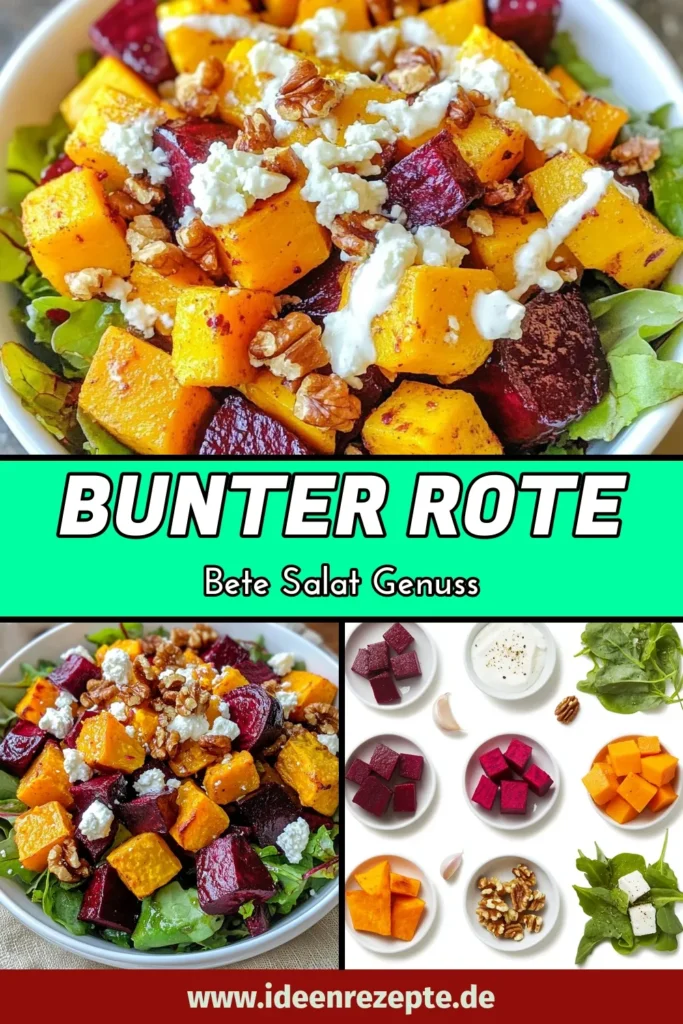 Entdecke dieses köstliche Rezept für einen roten Bete Salat mit gerösteter Süßkartoffel und einem cremigen Feta-Joghurt-Dressing! Ideal für eine gesunde Mahlzeit, kombiniert dieser vegetarische Salat die Aromen von frischem Gemüse mit dem würzigen Geschmack von Feta. Perfekt für jeden Anlass! Probiere das süßkartoffel rezept aus und bereite einen gesunden Salat mit Feta zu. Speichere dieses Rezept und teile deine Kreation! #RoteBeteSalat #SüßkartoffelRezept #FetaJoghurtDressing #VegetarischerSalatRezept
