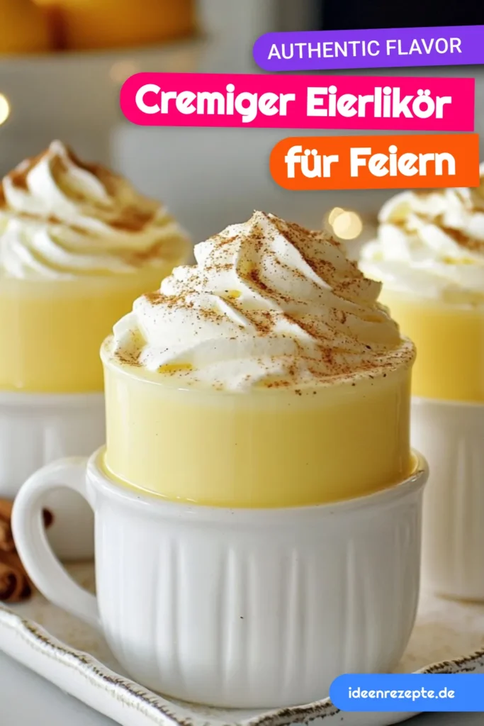 Entdecken Sie unser einfaches und köstliches Rezept für festlichen Eierlikör, der die perfekte Mischung aus cremigem Eierlikör und festlichem Genuss bietet. Mit nur wenigen Zutaten zaubern Sie selbstgemachten Eierlikör, der Ihre Feiertage verzaubert! Lassen Sie sich nicht entgehen, wie einfach es ist, schokoladigen Eierlikör zuzubereiten, um jedem Anlass einen besonderen Touch zu verleihen. Probieren Sie es aus und speichern Sie das Rezept! #EierlikörRezept #FestlicherEierlikör #CremigerEierlikör #SelbstgemachterEierlikör
