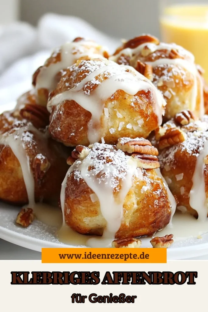 Entdecke das Rezept für klebriges Affenbrot, ein einfaches Affenbrot Rezept, das perfekt für dein süßes Frühstücksgebäck ist. Mit nur wenigen Zutaten zauberst du einen Gugelhupf Affenbrot, der zum Teilen einlädt. Schichte Brötchenbälle, köstliche Zuckermischung und ein Hauch Butter in eine Gugelhupfform und genieße die Aromen! Probiere es jetzt aus und erlebe den Genuss! #Affenbrot #Frühstücksgebäck #Küchenhelfer #BackenLebensfreude