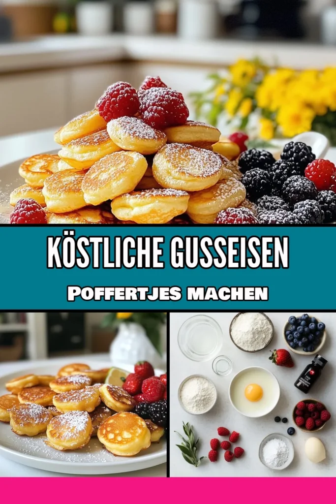 Entdecke unser köstliches Poffertjes Rezept für niederländische Pfannkuchen, perfekt für ein süßes Frühstück! Mit Gusseisen Poffertjes zauberst du im Handumdrehen diese fluffigen Leckerbissen. Serviere sie mit frischen Beeren für das ultimative Geschmackserlebnis. Ideal für Familie und Freunde – ein Rezept, das begeistert! Probier es aus und lass dich inspirieren! #Poffertjes #NiederländischePfannkuchen #GusseisenPoffertjes #SüßeFrühstücksrezepte