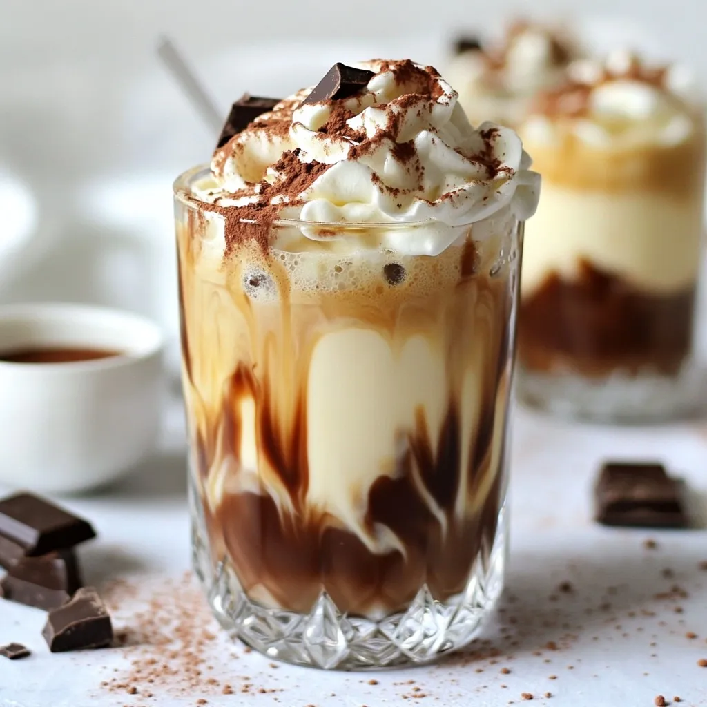 Für einen leckeren Minute Baileys Iced Coffee brauchst du: - 1 Tasse starker, frisch gebrühter Kaffee, abgekühlt - 1/2 Tasse Milch nach Wahl (Milch, Mandelmilch, Hafermilch usw.) - 1 Esslöffel Schokoladensirup - 1 Esslöffel Vanillesirup oder Süßungsmittel nach Wahl - 1/4 Teelöffel Vanilleextrakt - Eiswürfel - Schlagsahne (optional) - Schokoladenspäne oder Kakaopulver zur Garnierung (optional) Die Auswahl der Milch macht einen großen Unterschied. Du kannst normale Milch verwenden, aber auch pflanzliche Optionen sind super. Mandelmilch gibt einen nussigen Geschmack. Hafermilch ist cremig und süß. Kokosmilch bringt ein tropisches Flair. Probiere aus, was dir am besten schmeckt! Garnierungen sind das Tüpfelchen auf dem i! Schlagsahne macht den Eiskaffee besonders cremig. Schokoladenspäne oder Kakaopulver sorgen für einen schönen Look und zusätzlichen Geschmack. Auch ein Hauch von Zimt kann das Getränk interessant machen. Sei kreativ und verziere nach Lust und Laune! {{ingredient_image_2}} Zuerst brühen Sie eine Tasse starken Kaffee. Lassen Sie ihn dann auf Raumtemperatur abkühlen. Wenn Sie es eilig haben, kühlen Sie ihn in den Kühlschrank. Ein kalter Kaffee ist die Basis für Ihren Eiskaffee mit Baileys. Nehmen Sie ein großes Glas und geben Sie den abgekühlten Kaffee hinein. Fügen Sie 1/2 Tasse Milch hinzu. Wählen Sie die Milch, die Ihnen am besten schmeckt. Geben Sie dann 1 Esslöffel Schokoladensirup und 1 Esslöffel Vanillesirup dazu. Ein wenig Vanilleextrakt macht das Ganze noch besser. Rühren Sie alles gut um, bis die Mischung gleichmäßig ist. Füllen Sie das Glas mit Eiswürfeln. Lassen Sie oben etwas Platz, falls Sie Schlagsahne hinzufügen. Wenn Sie möchten, krönen Sie Ihr Getränk mit einem Klecks Schlagsahne. Für das gewisse Extra streuen Sie Schokoladenspäne oder Kakaopulver darüber. Servieren Sie den Eiskaffee mit einem Strohhalm oder einem Löffel. So können Sie es nach Belieben umrühren, während Sie genießen! Um den besten Kaffee für dein Getränk zu machen, starte mit frischen Bohnen. Mahle sie kurz vor dem Brühen. Verwende einen starken Kaffee, um den Geschmack zu intensivieren. Lass den Kaffee auf Raumtemperatur abkühlen oder stelle ihn in den Kühlschrank. So bleibt der Eiskaffee erfrischend. Du kannst die Milch nach deinem Geschmack wählen. Milch, Mandelmilch und Hafermilch sind tolle Optionen. Wenn du es süßer magst, füge mehr Schokoladensirup oder Vanillesirup hinzu. Probiere auch andere Sirupe, wie Karamell oder Haselnuss. Sei kreativ mit den Garnierungen! Die Qualität der Zutaten macht einen großen Unterschied. Wähle hochwertigen Kaffee und frische Milch. Schokoladensirup sollte echten Kakao enthalten. Vanilleextrakt verbessert den Geschmack. Für die Garnierung sind Schokoladenspäne oder Kakaopulver ideal. So wird dein Eiskaffee noch leckerer! Pro Tipps Kaffee-Qualität: Verwenden Sie frisch gemahlenen Kaffee für den besten Geschmack und ein intensiveres Aroma. Milchvariation: Experimentieren Sie mit verschiedenen Milchsorten, wie Mandel- oder Hafermilch, um das Getränk nach Ihrem Geschmack anzupassen. Süßungsanpassung: Passen Sie die Süße an, indem Sie mehr oder weniger Vanillesirup oder Schokoladensirup hinzufügen, je nach persönlicher Vorliebe. Garnierungsoptionen: Verleihen Sie Ihrem Eiskaffee mit Karamellsauce oder gehackten Nüssen eine zusätzliche Geschmacksnote und Textur. {{image_4}} Du kannst deinen Baileys Iced Coffee ganz leicht aufpeppen. Probiere verschiedene Aromen aus, um deinen perfekten Drink zu finden. Zum Beispiel: - Karamell: Füge einen Esslöffel Karamellsirup hinzu. Es gibt deinem Kaffee eine süße Note. - Haselnuss: Nutze Haselnusscreme anstelle von Vanillesirup. Das bringt einen nussigen Geschmack. - Kokosnuss: Verwende Kokosmilch statt normaler Milch. Das gibt einen tropischen Touch. Diese Variationen machen das Trinken noch spannender. Du kannst deinen Baileys Iced Coffee auch anpassen, je nach Vorliebe. Für eine alkoholische Version: - Füge zwei Esslöffel Baileys hinzu. Das sorgt für einen schönen, cremigen Geschmack. Falls du eine alkoholfreie Variante möchtest, lasse einfach den Baileys weg. Der Kaffee schmeckt auch ohne ihn gut. Du kannst stattdessen mehr Vanillesirup oder Schokoladensirup verwenden, um die Süße zu erhöhen. Im Sommer kannst du deinen Baileys Iced Coffee erfrischend gestalten: - Füge eine Prise Minze hinzu. Das gibt deinem Getränk einen frischen Kick. - Mische etwas frischen Erdbeersaft unter. Das bringt eine fruchtige Note. Im Winter kannst du Zimt oder Muskatnuss dazugeben. Das sorgt für eine warme, gemütliche Stimmung. Experimentiere mit diesen Ideen und finde deine Lieblingsversion! Wenn du Kaffee übrig hast, lass ihn zuerst abkühlen. Gieße den kalten Kaffee in einen Behälter. Ein Glas oder eine Kanne funktioniert gut. Schließe den Behälter mit einem Deckel oder Frischhaltefolie. So bleibt der Kaffee frisch. Stelle den Behälter in den Kühlschrank. Du kannst den Kaffee so bis zu drei Tage aufbewahren. Die fertige Baileys Iced Coffee Mischung schmeckt am besten frisch. Wenn du Reste hast, lagere sie im Kühlschrank. Achte darauf, dass sie gut abgedeckt ist. Du kannst die Mischung bis zu zwei Tage aufbewahren. Danach kann der Geschmack und die Textur leiden. Schlagsahne solltest du nicht mit der Mischung lagern. Sie wird schnell weich und verliert ihren Geschmack. Lagere die einzelnen Zutaten an einem kühlen, trockenen Ort. Kaffee bleibt am besten in einem luftdichten Behälter. So bleibt der Geschmack frisch. Milch sollte immer im Kühlschrank sein. Überprüfe das Haltbarkeitsdatum auf der Milchpackung. Sirups wie Schokoladen- oder Vanillesirup halten sich gut in der Speisekammer. Achte darauf, sie gut zu verschließen. Um den Kaffee schnell kalt zu machen, brühen Sie ihn stark. Lassen Sie ihn dann auf Raumtemperatur abkühlen. Wenn Sie es eilig haben, stellen Sie ihn in den Kühlschrank. Es dauert nur etwa 15 Minuten. Achten Sie darauf, dass der Kaffee nicht zu heiß ist, wenn Sie ihn mischen. So bleibt Ihr Eiskaffee frisch und lecker. Ja, der Eiskaffee schmeckt auch ohne Baileys gut. Die Mischung aus Kaffee, Milch und Sirup ist schon sehr schmackhaft. Sie können auch andere Aromen ausprobieren. Zum Beispiel können Sie Karamellsirup oder Haselnusssirup verwenden. So bleibt das Getränk lecker und interessant, selbst ohne Alkohol. Ja, Sie können das Rezept leicht anpassen. Verdoppeln oder verdreifachen Sie einfach die Zutaten. So erhalten Sie mehrere Portionen. Wenn Sie mehrere Gläser machen, bereiten Sie den Kaffee in einer großen Kanne zu. Achten Sie darauf, genug Eis für alle Gläser zu haben. So können Sie Ihre Freunde schnell bedienen. Zusammenfassend habe ich die wichtigsten Schritte für einen leckeren Baileys Iced Coffee skizziert. Sie können mit verschiedenen Zutaten und Aromen experimentieren. Beachten Sie die Lagerung und Haltbarkeit, um Ihr Getränk frisch zu halten. Sie haben alle Werkzeuge, um den perfekten Eiskaffee zu machen. Also, probieren Sie die Tipps aus! Jeder Schluck kann ein Genuss sein. Genießen Sie Ihren eigenen, ganz persönlichen Baileys Iced Coffee!