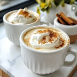 Um einen köstlichen Vanille-Zimt-Milchtee zu machen, benötigen Sie folgende Zutaten: - 2 Tassen Milch (oder eine pflanzliche Alternative) - 2 Teelöffel schwarze Teeblätter (oder 2 Teebeutel) - 1 Esslöffel Vanilleextrakt - 1 Teelöffel gemahlener Zimt - 2 Esslöffel Honig (oder nach Geschmack) - Eine Prise Salz - Optional: Schlagsahne und eine Prise Zimt zum Garnieren Diese Zutaten sind einfach erhältlich. Die Kombination aus Vanille und Zimt gibt dem Tee einen warmen, einladenden Geschmack. Wenn Sie keine Kuhmilch verwenden möchten, gibt es viele gute Alternativen. Sie können: - Mandelmilch - Hafermilch - Sojamilch - Kokosmilch Diese pflanzlichen Optionen sind nahrhaft und lecker. Die Wahl der Milch kann den Geschmack leicht verändern, also probieren Sie verschiedene Optionen aus. Für das Süßen können Sie statt Honig auch verwenden: - Agavendicksaft - Ahornsirup - Stevia Jede dieser Optionen bringt einen anderen Geschmack mit. Zimt ist der Hauptgewürz in diesem Rezept. Er bringt Wärme und Tiefe. Zimt kann auch gesundheitliche Vorteile bieten. Er kann den Blutzuckerspiegel regulieren und hat antioxidative Eigenschaften. Der Vanilleextrakt verstärkt den Geschmack und gibt einen süßen Duft. Die Kombination von Zimt und Vanille ist klassisch und beliebt. Sie macht den Tee zu einem besonderen Genuss. {{ingredient_image_2}} Nehmen Sie einen kleinen Topf und geben Sie 2 Tassen Milch hinein. Sie können auch eine pflanzliche Alternative verwenden. Erhitzen Sie die Milch bei mittlerer Hitze. Warten Sie, bis sie dampft, aber sie sollte nicht kochen. Es ist wichtig, dabei zu bleiben, damit die Milch nicht überkocht. Sobald die Milch heiß ist, fügen Sie die schwarzen Teeblätter hinzu. Wenn Sie Teebeutel verwenden, legen Sie diese einfach in die Milch. Lassen Sie die Mischung etwa 4-5 Minuten ziehen. Rühren Sie gelegentlich um, damit sich die Aromen gut entfalten. Nachdem der Tee gezogen ist, entfernen Sie die Teeblätter oder Beutel. Reduzieren Sie die Hitze auf niedrig. Geben Sie jetzt den 1 Esslöffel Vanilleextrakt, 1 Teelöffel gemahlenen Zimt, 2 Esslöffel Honig und eine Prise Salz in die Milch. Rühren Sie gründlich um, um alles gut zu vermischen. Lassen Sie die Mischung 2-3 Minuten bei schwacher Hitze ziehen. Probieren Sie den Tee und passen Sie die Süße nach Ihrem Geschmack an. Gießen Sie den Milchtee in Tassen und garnieren Sie ihn nach Wunsch mit Schlagsahne und etwas Zimt. Um den perfekten Geschmack von Vanille-Zimt-Milchtee zu erzielen, starten Sie mit frischer Milch. Wählen Sie eine Milch, die Ihnen schmeckt, sei es Kuhmilch oder eine pflanzliche Alternative wie Mandel- oder Hafermilch. Diese Entscheidung beeinflusst den Gesamtgeschmack. Verwenden Sie auch hochwertigen schwarzen Tee. Die Teeblätter sollten frisch und aromatisch sein. Achten Sie darauf, die Mischung nicht zu lange ziehen zu lassen. Vier bis fünf Minuten sind ideal, um Bitterkeit zu vermeiden. Ein häufiger Fehler ist, die Milch zu schnell zu erhitzen. Kochen Sie die Milch nicht, da dies den Geschmack ruinieren kann. Achten Sie darauf, die Hitze niedrig zu halten, wenn Sie die Aromen kombinieren. Zu viel Honig kann den Tee übermäßig süß machen. Beginnen Sie mit zwei Esslöffeln und passen Sie die Süße nach Ihrem Geschmack an. Vergessen Sie nicht, die Teeblätter oder Teebeutel rechtzeitig zu entfernen. Dies verhindert, dass der Tee bitter wird. Für eine kreative Garnierung können Sie Schlagsahne hinzufügen. Toppen Sie die Sahne mit einer Prise Zimt. Dies verleiht dem Tee ein schönes Aussehen und zusätzlichen Geschmack. Sie können auch Kakaopulver oder geraspelte Schokolade verwenden. Frische Vanilleschoten sind eine weitere tolle Option für den besonderen Touch. Experimentieren Sie mit verschiedenen Garnierungen, um Ihren Vanille-Zimt-Milchtee einzigartig zu machen! Pro Tipps Die richtige Milch wählen: Verwenden Sie Vollmilch für einen cremigen Geschmack oder pflanzliche Alternativen wie Mandel- oder Hafermilch für eine leichtere Option. Teezugzeit anpassen: Experimentieren Sie mit der Ziehzeit des Tees, um die Intensität des Geschmacks zu verändern; kürzere Zeiten ergeben einen milderen Tee. Gesunde Süßungsalternativen: Ersetzen Sie Honig durch Agavendicksaft oder Stevia für eine kalorienärmere Variante. Garnierung kreativ gestalten: Fügen Sie zusätzlich Kakaopulver oder Muskatnuss zur Garnitur hinzu, um dem Getränk eine besondere Note zu verleihen. {{image_4}} Wenn Sie nach einer pflanzlichen Option suchen, probieren Sie Mandel- oder Hafermilch. Beide haben einen tollen Geschmack. Soja- und Kokosmilch sind auch gute Alternativen. Sie geben dem Tee eine besondere Note. Verwenden Sie die pflanzliche Milch, die Ihnen am besten schmeckt. Honig ist nicht die einzige Wahl. Sie können auch Agavendicksaft nutzen. Er ist süß und hat einen milden Geschmack. Alternativ probieren Sie Stevia oder Ahornsirup. Diese Süßungsmittel sind eine tolle Option, wenn Sie Kalorien sparen möchten. Passen Sie die Menge an, bis der Tee süß genug ist. Fügen Sie extra Gewürze hinzu, um den Geschmack zu variieren. Eine Prise Muskatnuss kann den Tee wärmer machen. Auch Vanillebohnen sind eine feine Wahl. Wenn Sie es fruchtig mögen, probieren Sie Orangenschale. Diese kleinen Ergänzungen bringen neuen Schwung in Ihren Vanille-Zimt-Milchtee. Um deinen Vanille-Zimt-Milchtee frisch zu halten, lass ihn zuerst abkühlen. Gieße den Tee dann in einen luftdichten Behälter. Stelle den Behälter in den Kühlschrank. So bleibt der Tee bis zu drei Tage haltbar. Vor dem Servieren einfach gut umrühren. Wenn du den Tee wieder erwärmen möchtest, tu dies langsam. Gieße den Tee in einen Topf und erhitze ihn bei niedriger Hitze. Rühre den Tee gelegentlich um, damit er gleichmäßig warm wird. Vermeide es, ihn zum Kochen zu bringen, um den Geschmack zu bewahren. Die Zutaten für Vanille-Zimt-Milchtee haben unterschiedliche Haltbarkeiten: - Milch: Ungeöffnete Milch hält sich bis zu einer Woche nach dem Ablaufdatum. Geöffnete Milch sollte innerhalb von 5 bis 7 Tagen verbraucht werden. - Schwarze Teeblätter: Diese sind in der Regel bis zu zwei Jahre haltbar, wenn sie richtig gelagert werden. - Vanilleextrakt: Er bleibt unbegrenzt haltbar, wenn er gut verschlossen und kühl gelagert wird. - Zimt: Gemahlener Zimt kann bis zu drei Jahre frisch bleiben, wenn er trocken und dunkel gelagert wird. - Honig: Dieser hält sich fast unbegrenzt, da er nicht verdirbt. Mit diesen Tipps kannst du deinen Vanille-Zimt-Milchtee ganz einfach aufbewahren und genießen! Zimt hat viele Vorteile. Er kann den Blutzucker senken. Das hilft Menschen mit Diabetes. Zimt wirkt auch entzündungshemmend. Es kann das Immunsystem stärken. Er hat Antioxidantien, die gut für die Gesundheit sind. Zimt kann sogar helfen, das Herz zu schützen. Er schmeckt nicht nur gut, sondern ist auch nützlich für deinen Körper. Ja, du kannst diesen Tee auch kalt servieren! Lass ihn zuerst abkühlen. Dann stelle ihn in den Kühlschrank. Wenn er kalt ist, kannst du ihn mit Eiswürfeln genießen. Das ist besonders erfrischend an warmen Tagen. Du kannst auch etwas frische Minze hinzufügen, um den Geschmack zu heben. Kalt serviert, bleibt der Tee lecker und aromatisch. Die besten Teeblätter findest du in einem Teeladen oder Bio-Supermarkt. Achte darauf, dass sie frisch sind. Du kannst auch Online-Shops nutzen. Sie bieten oft eine große Auswahl. Suche nach hochwertigen schwarzen Teeblättern. Diese haben den besten Geschmack für deinen Vanille-Zimt-Milchtee. Vermeide minderwertige Marken, da sie den Geschmack beeinträchtigen können. Vanille-Zimt-Milchtee ist einfach zuzubereiten und lecker. Du hast die Hauptzutaten und Variationen kennengelernt. Die Schritt-für-Schritt-Anleitung zeigt dir, wie du den perfekten Geschmack erreichst. Vermeide häufige Fehler und probiere kreative Garnierungen aus. Denke an die Lagerung und Haltbarkeit, um deinen Tee frisch zu halten. Diese Tipps helfen dir, das Beste aus deinem Tee herauszuholen. Genieß deine Tasse und experimentiere weiter!