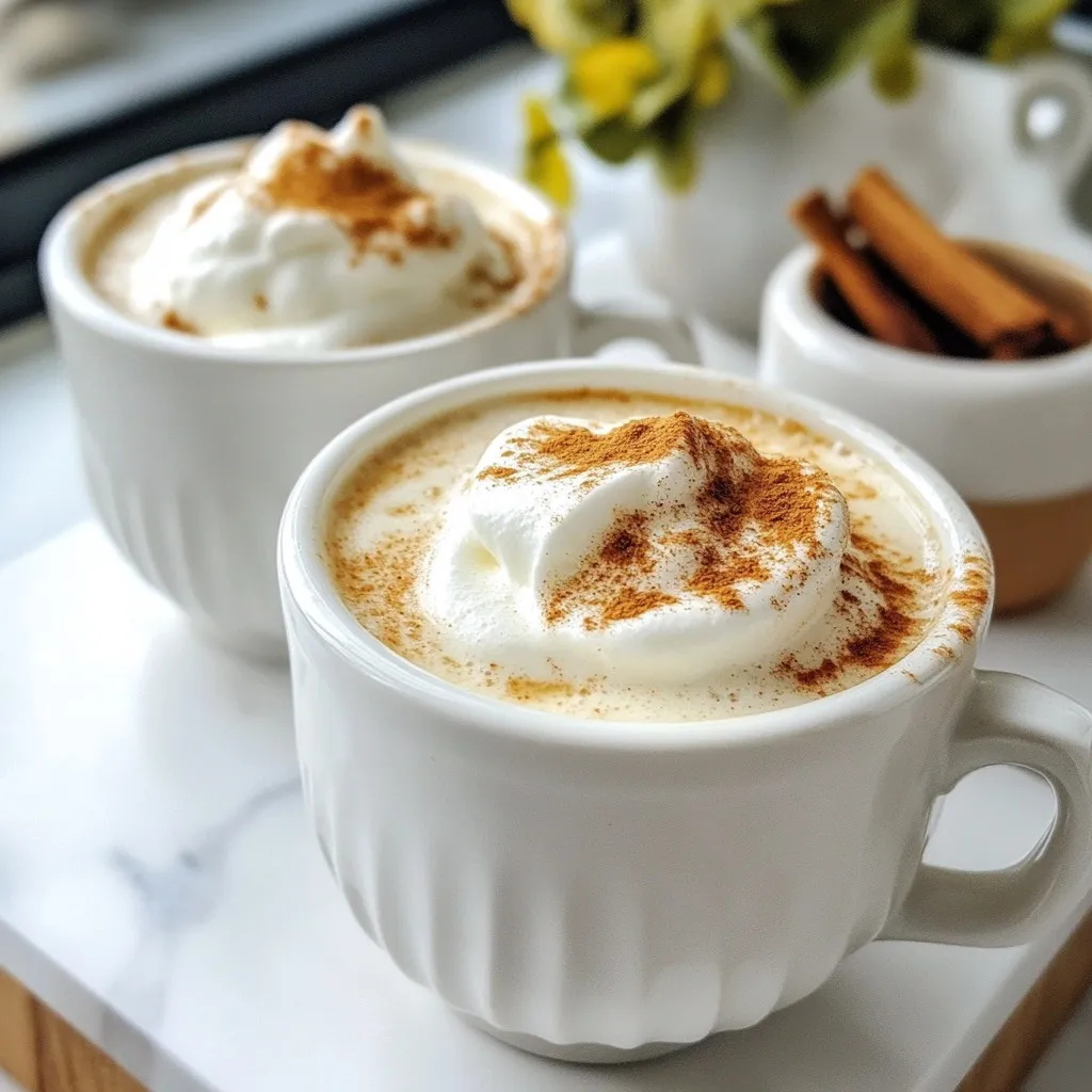 Um einen köstlichen Vanille-Zimt-Milchtee zu machen, benötigen Sie folgende Zutaten: - 2 Tassen Milch (oder eine pflanzliche Alternative) - 2 Teelöffel schwarze Teeblätter (oder 2 Teebeutel) - 1 Esslöffel Vanilleextrakt - 1 Teelöffel gemahlener Zimt - 2 Esslöffel Honig (oder nach Geschmack) - Eine Prise Salz - Optional: Schlagsahne und eine Prise Zimt zum Garnieren Diese Zutaten sind einfach erhältlich. Die Kombination aus Vanille und Zimt gibt dem Tee einen warmen, einladenden Geschmack. Wenn Sie keine Kuhmilch verwenden möchten, gibt es viele gute Alternativen. Sie können: - Mandelmilch - Hafermilch - Sojamilch - Kokosmilch Diese pflanzlichen Optionen sind nahrhaft und lecker. Die Wahl der Milch kann den Geschmack leicht verändern, also probieren Sie verschiedene Optionen aus. Für das Süßen können Sie statt Honig auch verwenden: - Agavendicksaft - Ahornsirup - Stevia Jede dieser Optionen bringt einen anderen Geschmack mit. Zimt ist der Hauptgewürz in diesem Rezept. Er bringt Wärme und Tiefe. Zimt kann auch gesundheitliche Vorteile bieten. Er kann den Blutzuckerspiegel regulieren und hat antioxidative Eigenschaften. Der Vanilleextrakt verstärkt den Geschmack und gibt einen süßen Duft. Die Kombination von Zimt und Vanille ist klassisch und beliebt. Sie macht den Tee zu einem besonderen Genuss. {{ingredient_image_2}} Nehmen Sie einen kleinen Topf und geben Sie 2 Tassen Milch hinein. Sie können auch eine pflanzliche Alternative verwenden. Erhitzen Sie die Milch bei mittlerer Hitze. Warten Sie, bis sie dampft, aber sie sollte nicht kochen. Es ist wichtig, dabei zu bleiben, damit die Milch nicht überkocht. Sobald die Milch heiß ist, fügen Sie die schwarzen Teeblätter hinzu. Wenn Sie Teebeutel verwenden, legen Sie diese einfach in die Milch. Lassen Sie die Mischung etwa 4-5 Minuten ziehen. Rühren Sie gelegentlich um, damit sich die Aromen gut entfalten. Nachdem der Tee gezogen ist, entfernen Sie die Teeblätter oder Beutel. Reduzieren Sie die Hitze auf niedrig. Geben Sie jetzt den 1 Esslöffel Vanilleextrakt, 1 Teelöffel gemahlenen Zimt, 2 Esslöffel Honig und eine Prise Salz in die Milch. Rühren Sie gründlich um, um alles gut zu vermischen. Lassen Sie die Mischung 2-3 Minuten bei schwacher Hitze ziehen. Probieren Sie den Tee und passen Sie die Süße nach Ihrem Geschmack an. Gießen Sie den Milchtee in Tassen und garnieren Sie ihn nach Wunsch mit Schlagsahne und etwas Zimt. Um den perfekten Geschmack von Vanille-Zimt-Milchtee zu erzielen, starten Sie mit frischer Milch. Wählen Sie eine Milch, die Ihnen schmeckt, sei es Kuhmilch oder eine pflanzliche Alternative wie Mandel- oder Hafermilch. Diese Entscheidung beeinflusst den Gesamtgeschmack. Verwenden Sie auch hochwertigen schwarzen Tee. Die Teeblätter sollten frisch und aromatisch sein. Achten Sie darauf, die Mischung nicht zu lange ziehen zu lassen. Vier bis fünf Minuten sind ideal, um Bitterkeit zu vermeiden. Ein häufiger Fehler ist, die Milch zu schnell zu erhitzen. Kochen Sie die Milch nicht, da dies den Geschmack ruinieren kann. Achten Sie darauf, die Hitze niedrig zu halten, wenn Sie die Aromen kombinieren. Zu viel Honig kann den Tee übermäßig süß machen. Beginnen Sie mit zwei Esslöffeln und passen Sie die Süße nach Ihrem Geschmack an. Vergessen Sie nicht, die Teeblätter oder Teebeutel rechtzeitig zu entfernen. Dies verhindert, dass der Tee bitter wird. Für eine kreative Garnierung können Sie Schlagsahne hinzufügen. Toppen Sie die Sahne mit einer Prise Zimt. Dies verleiht dem Tee ein schönes Aussehen und zusätzlichen Geschmack. Sie können auch Kakaopulver oder geraspelte Schokolade verwenden. Frische Vanilleschoten sind eine weitere tolle Option für den besonderen Touch. Experimentieren Sie mit verschiedenen Garnierungen, um Ihren Vanille-Zimt-Milchtee einzigartig zu machen! Pro Tipps Die richtige Milch wählen: Verwenden Sie Vollmilch für einen cremigen Geschmack oder pflanzliche Alternativen wie Mandel- oder Hafermilch für eine leichtere Option. Teezugzeit anpassen: Experimentieren Sie mit der Ziehzeit des Tees, um die Intensität des Geschmacks zu verändern; kürzere Zeiten ergeben einen milderen Tee. Gesunde Süßungsalternativen: Ersetzen Sie Honig durch Agavendicksaft oder Stevia für eine kalorienärmere Variante. Garnierung kreativ gestalten: Fügen Sie zusätzlich Kakaopulver oder Muskatnuss zur Garnitur hinzu, um dem Getränk eine besondere Note zu verleihen. {{image_4}} Wenn Sie nach einer pflanzlichen Option suchen, probieren Sie Mandel- oder Hafermilch. Beide haben einen tollen Geschmack. Soja- und Kokosmilch sind auch gute Alternativen. Sie geben dem Tee eine besondere Note. Verwenden Sie die pflanzliche Milch, die Ihnen am besten schmeckt. Honig ist nicht die einzige Wahl. Sie können auch Agavendicksaft nutzen. Er ist süß und hat einen milden Geschmack. Alternativ probieren Sie Stevia oder Ahornsirup. Diese Süßungsmittel sind eine tolle Option, wenn Sie Kalorien sparen möchten. Passen Sie die Menge an, bis der Tee süß genug ist. Fügen Sie extra Gewürze hinzu, um den Geschmack zu variieren. Eine Prise Muskatnuss kann den Tee wärmer machen. Auch Vanillebohnen sind eine feine Wahl. Wenn Sie es fruchtig mögen, probieren Sie Orangenschale. Diese kleinen Ergänzungen bringen neuen Schwung in Ihren Vanille-Zimt-Milchtee. Um deinen Vanille-Zimt-Milchtee frisch zu halten, lass ihn zuerst abkühlen. Gieße den Tee dann in einen luftdichten Behälter. Stelle den Behälter in den Kühlschrank. So bleibt der Tee bis zu drei Tage haltbar. Vor dem Servieren einfach gut umrühren. Wenn du den Tee wieder erwärmen möchtest, tu dies langsam. Gieße den Tee in einen Topf und erhitze ihn bei niedriger Hitze. Rühre den Tee gelegentlich um, damit er gleichmäßig warm wird. Vermeide es, ihn zum Kochen zu bringen, um den Geschmack zu bewahren. Die Zutaten für Vanille-Zimt-Milchtee haben unterschiedliche Haltbarkeiten: - Milch: Ungeöffnete Milch hält sich bis zu einer Woche nach dem Ablaufdatum. Geöffnete Milch sollte innerhalb von 5 bis 7 Tagen verbraucht werden. - Schwarze Teeblätter: Diese sind in der Regel bis zu zwei Jahre haltbar, wenn sie richtig gelagert werden. - Vanilleextrakt: Er bleibt unbegrenzt haltbar, wenn er gut verschlossen und kühl gelagert wird. - Zimt: Gemahlener Zimt kann bis zu drei Jahre frisch bleiben, wenn er trocken und dunkel gelagert wird. - Honig: Dieser hält sich fast unbegrenzt, da er nicht verdirbt. Mit diesen Tipps kannst du deinen Vanille-Zimt-Milchtee ganz einfach aufbewahren und genießen! Zimt hat viele Vorteile. Er kann den Blutzucker senken. Das hilft Menschen mit Diabetes. Zimt wirkt auch entzündungshemmend. Es kann das Immunsystem stärken. Er hat Antioxidantien, die gut für die Gesundheit sind. Zimt kann sogar helfen, das Herz zu schützen. Er schmeckt nicht nur gut, sondern ist auch nützlich für deinen Körper. Ja, du kannst diesen Tee auch kalt servieren! Lass ihn zuerst abkühlen. Dann stelle ihn in den Kühlschrank. Wenn er kalt ist, kannst du ihn mit Eiswürfeln genießen. Das ist besonders erfrischend an warmen Tagen. Du kannst auch etwas frische Minze hinzufügen, um den Geschmack zu heben. Kalt serviert, bleibt der Tee lecker und aromatisch. Die besten Teeblätter findest du in einem Teeladen oder Bio-Supermarkt. Achte darauf, dass sie frisch sind. Du kannst auch Online-Shops nutzen. Sie bieten oft eine große Auswahl. Suche nach hochwertigen schwarzen Teeblättern. Diese haben den besten Geschmack für deinen Vanille-Zimt-Milchtee. Vermeide minderwertige Marken, da sie den Geschmack beeinträchtigen können. Vanille-Zimt-Milchtee ist einfach zuzubereiten und lecker. Du hast die Hauptzutaten und Variationen kennengelernt. Die Schritt-für-Schritt-Anleitung zeigt dir, wie du den perfekten Geschmack erreichst. Vermeide häufige Fehler und probiere kreative Garnierungen aus. Denke an die Lagerung und Haltbarkeit, um deinen Tee frisch zu halten. Diese Tipps helfen dir, das Beste aus deinem Tee herauszuholen. Genieß deine Tasse und experimentiere weiter!