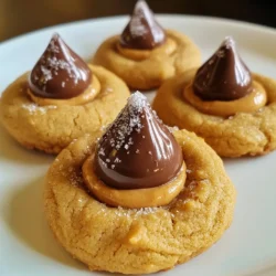 - 1 Tasse cremige Erdnussbutter - 1 Tasse Kristallzucker - 1 großes Ei - 1 Teelöffel Vanilleextrakt Die Hauptzutaten sind einfach zu finden. Cremige Erdnussbutter ist der Star. Sie gibt den Keksen ihren tollen Geschmack. Kristallzucker sorgt für die süße Note. Das Ei hilft, alles zusammenzuhalten. Vanilleextrakt gibt den Keksen einen besonderen Duft und Geschmack. - 1/2 Teelöffel Natron - 1/4 Teelöffel Salz - 24 Milchschokoladen-Kussbonbons - Zusätzlicher Kristallzucker zum Wälzen Die weiteren Zutaten sind wichtig für die perfekte Textur. Natron hilft den Keksen, schön aufzugehen. Salz verstärkt den Geschmack der Erdnüsse und Schokolade. Die Milchschokoladen-Kussbonbons sind das Tüpfelchen auf dem i. Sie bringen eine süße Überraschung in jeden Keks. Der zusätzliche Kristallzucker sorgt für einen leckeren Außenknusper. {{ingredient_image_2}} Heize deinen Ofen auf 175 °C vor. Lege ein Backblech mit Backpapier aus. Dies verhindert, dass die Kekse kleben. So bleiben sie leicht zu lösen. In einer mittelgroßen Schüssel vermenge die cremige Erdnussbutter und den Kristallzucker. Rühre gut, bis alles cremig ist. Füge dann das Ei, den Vanilleextrakt, das Natron und das Salz hinzu. Mische alles, bis der Teig glatt ist. Nimm mit einem Esslöffel Teig und forme kleine Kugeln. Wälze jede Kugel in Kristallzucker. Platziere die Zuckerkugeln auf dem Blech mit genug Platz dazwischen. Backe die Kekse 10–12 Minuten lang. Sie sollten leicht goldbraun sein. Nimm das Blech aus dem Ofen. Drücke sofort einen Schokoladenkuss in die Mitte jedes Kekses. Lass die Kekse 5 Minuten abkühlen, bevor du sie auf ein Kuchengitter legst. So bleiben sie schön weich und zart. - Optimale Backzeit und Temperatur: Backe die Kekse bei 175 °C für 10–12 Minuten. Sie sollten leicht golden sein. Achte darauf, dass die Ränder fest, aber die Mitte noch weich bleibt. Das gibt den Keksen die perfekte Textur. - Hinweise zur Konsistenz des Teigs: Der Teig sollte cremig und leicht klebrig sein. Wenn er zu trocken wirkt, füge etwas mehr Erdnussbutter hinzu. Ist er zu nass? Dann streue etwas mehr Zucker hinein. - Häufige Probleme beim Backen und Lösungen: - Wenn die Kekse flach werden, kann das an zu viel Zucker liegen. Überprüfe dein Verhältnis zwischen Erdnussbutter und Zucker. - Kekse, die zu hart sind, könnten zu lange gebacken worden sein. Behalte sie im Auge, während sie backen. - Präsentationstipps für das perfekte Kekserlebnis: Lege die Kekse auf einen schönen Teller. Träufle geschmolzene Schokolade darüber für einen besonderen Touch. Serviere sie mit einem kalten Glas Milch. Diese Kombination macht die Kekse unwiderstehlich! Pro Tipps Zutaten auf Raumtemperatur bringen: Lass die Erdnussbutter und das Ei vor der Zubereitung etwa 15 Minuten bei Raumtemperatur stehen, damit sie sich besser vermischen lassen. Backblech vorbereiten: Um ein Ankleben der Kekse zu vermeiden, lege das Backblech mit Backpapier aus oder verwende eine Silikonmatte. Perfekte Keksgröße: Verwende einen Keksportionierer, um gleichmäßige Keksgrößen zu gewährleisten, was zu einer gleichmäßigen Backzeit führt. Schokoladenküsse richtig platzieren: Drücke die Schokoladenküsse sofort nach dem Backen in die Mitte der Kekse, damit sie schmelzen und gut haften. {{image_4}} Du kannst die Schokoladenküsse variieren. Statt Milchschokolade, nutze dunkle Schokolade für einen intensiveren Geschmack. Karamell-Küsse bringen eine süße Note. Diese kleinen Änderungen machen einen großen Unterschied im Geschmack. Füge Nüsse hinzu, um etwas Crunch zu bekommen. Walnüsse oder Erdnüsse passen gut. Du kannst auch Schokoladenstückchen für extra Schokoladengeschmack hinzufügen. Sprinkles geben den Keksen eine bunte Note und machen sie festlicher. Für eine glutenfreie Option, ersetze das normale Mehl durch eine glutenfreie Mischung. Vegane Kekse sind auch möglich. Verwende eine pflanzliche Erdnussbutter, vegane Schokolade und ein Leinsamen-Ei anstelle des Hühnereis. So kannst du alle genießen! Um die Kekse frisch zu halten, lege sie in einen luftdichten Behälter. Das hilft, die Feuchtigkeit zu bewahren. Du kannst die Kekse auch mit einem Stück Brot oder einem Apfel zusammenlagern. Diese geben Feuchtigkeit ab und halten die Kekse weich. Achte darauf, die Kekse bei Raumtemperatur zu lagern. Vermeide den Kühlschrank, da dies die Kekse trocken macht. Um die Kekse einzufrieren, lasse sie zuerst vollständig abkühlen. Lege sie dann in eine einzelne Schicht auf ein Backblech. Friere die Kekse für etwa 1-2 Stunden ein, bis sie fest sind. Danach kannst du sie in einen luftdichten Behälter oder einen Gefrierbeutel geben. Um sie wieder aufzutauen, lasse sie einfach bei Raumtemperatur oder in der Mikrowelle für wenige Sekunden auftauen. Die Kekse bleiben bei richtiger Lagerung etwa 1 Woche frisch. Wenn du sie einfrierst, halten sie bis zu 3 Monate. Achte darauf, sie gut verpackt zu lagern, damit sie nicht austrocknen oder Gerüche annehmen. So kannst du die leckeren Erdnussbutter-Kuss-Kekse jederzeit genießen! Um die Kekse weicher zu machen, kannst du die Backzeit verkürzen. Backe sie nur 8–10 Minuten. Die Kekse sollen noch weich sein, wenn du sie aus dem Ofen nimmst. Lass sie auf dem Blech abkühlen. Du kannst auch mehr Erdnussbutter hinzufügen. Dies gibt den Keksen mehr Feuchtigkeit. Ein weiterer Trick ist, ein zusätzliches Eigelb hinzuzufügen. Das macht die Kekse noch zarter. Ja, du kannst eine andere Nussbutter verwenden. Mandelbutter oder Cashewbutter sind gute Alternativen. Diese Nussbutter haben jedoch einen anderen Geschmack. Das kann den Keksgeschmack verändern. Achte darauf, dass die Nussbutter cremig ist. Sonst wird der Teig zu trocken oder krümelig. Flache Kekse können mehrere Gründe haben. Zu viel Zucker im Rezept kann dazu führen. Auch wenn der Ofen nicht heiß genug ist, wird der Keks nicht gut backen. Achte darauf, dass du die richtige Menge Natron verwendest. Wenn das Natron alt ist, funktioniert es nicht gut. Stelle sicher, dass du die Kekse nicht zu lange knetest. Zu viel Kneten kann sie flach machen. In diesem Artikel haben wir die besten Tipps für köstliche Erdnussbutterkekse behandelt. Wir gingen auf die wichtigen Zutaten und jeden Schritt beim Backen ein. Du hast auch hilfreiche Hinweise zur Lagerung und Varianten gefunden. Denke daran, die Backzeit genau zu beachten, um perfekte Kekse zu machen. Experimentiere mit verschiedenen Zutaten, um deinen perfekten Keks zu kreieren. Guten Appetit!