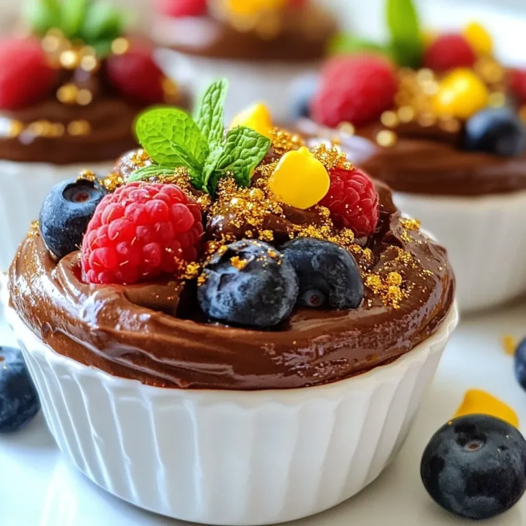 Für die Weihnachtliche Schokoladenmousse-Becher benutze ich folgende Hauptzutaten: - 200g Zartbitterschokolade (70% Kakao), grob gehackt - 3 große Eier, getrennt - 1/4 Tasse Kristallzucker - 1 Teelöffel Vanilleextrakt - 1 Tasse Schlagsahne - Eine Prise Salz Diese Zutaten sorgen für einen reichen und tiefen Schokoladengeschmack. Die Zartbitterschokolade ist der Star des Rezepts. Sie gibt der Mousse ihre schöne, dunkle Farbe und den vollen Geschmack. Die Eier sorgen für die Struktur und die Luftigkeit der Mousse. Der Zucker und der Vanilleextrakt runden die Aromen perfekt ab. Um die Mousse schön zu dekorieren, empfehle ich folgende Elemente: - Essbares Goldglitzer - Frische Beeren - Minzblätter Essbares Goldglitzer bringt einen Hauch von Luxus. Es sieht toll aus und macht die Becher festlich. Frische Beeren fügen Farbe und Frische hinzu. Minzblätter bringen einen erfrischenden Kontrast zur Schokolade. Diese Dekorationselemente machen die Mousse zu einem echten Hingucker. Die Auswahl der richtigen Zutaten ist wichtig. Hier sind meine Tipps: - Wählen Sie hochwertige Zartbitterschokolade mit mindestens 70% Kakao. Sie gibt den besten Geschmack. - Frische Eier sind ein Muss. Sie tragen zur Textur der Mousse bei. - Verwenden Sie echten Vanilleextrakt. Er hat einen viel besseren Geschmack als künstlicher Vanillearoma. - Achten Sie auf hochwertige Schlagsahne. Sie macht die Mousse cremig und fluffig. Hochwertige Zutaten machen den Unterschied. Sie sorgen dafür, dass Ihre Schokoladenmousse-Becher köstlich und unvergesslich sind. {{ingredient_image_2}} Um die Schokolade perfekt zu schmelzen, nehme ich eine hitzefeste Schüssel. Diese stelle ich über einen Topf mit simmerndem Wasser. Ich gebe 200g grob gehackte Zartbitterschokolade hinein. Dann lasse ich die Schokolade langsam schmelzen, bis sie glatt ist. Es ist wichtig, dass kein Wasser in die Schokolade gelangt. Wenn sie geschmolzen ist, nehme ich die Schüssel vom Herd und lasse sie etwas abkühlen. In einer separaten Schüssel nehme ich 3 große Eigelbe und 1/4 Tasse Kristallzucker. Ich füge 1 Teelöffel Vanilleextrakt hinzu. Mit einem Handmixer verquirle ich die Mischung, bis sie dick und hell wird. Das sorgt für einen süßen Geschmack und eine schöne Farbe in der Mousse. Jetzt ist es Zeit für die Eiweiße. Ich nehme die 3 Eiweiße und gebe eine Prise Salz dazu. In einer sauberen Schüssel schlage ich die Eiweiße mit dem Handmixer, bis steife Spitzen entstehen. In einer anderen Schüssel schlage ich 1 Tasse Schlagsahne, bis sich weiche Spitzen bilden. Diese beiden Schritte sind wichtig für die fluffige Textur der Mousse. Ich kombiniere die geschmolzene Schokolade mit der Eigelbmasse. Dann hebe ich vorsichtig die geschlagenen Eiweiße in die Schokoladenmasse. Danach füge ich die geschlagene Sahne hinzu. Es ist wichtig, sanft zu arbeiten, damit die Luftigkeit bleibt. Ich fülle die fertige Mousse in kleine Dessertbecher. Diese kommen für mindestens 2 Stunden in den Kühlschrank zum Festwerden. Um die perfekte Luftigkeit in deiner Schokoladenmousse zu erreichen, ist das richtige Schlagen entscheidend. Schlage die Eiweiße in einer sauberen Schüssel. Verwende einen Handmixer für beste Ergebnisse. Achte darauf, dass die Schüssel fettfrei ist. Das sorgt dafür, dass die Eiweiße schön steif werden. Wenn du die Eiweiße unter die Schokoladenmasse hebst, mache dies vorsichtig. Nutze einen Gummispatel und hebe die Masse sanft unter. So bleibt die Luftigkeit erhalten und deine Mousse wird schön fluffig. Wenn du auf Zucker verzichten möchtest, gibt es tolle Alternativen. Du kannst Honig oder Agavendicksaft verwenden. Diese Süßstoffe geben einen anderen, aber leckeren Geschmack. Wenn du Stevia oder Erythrit verwendest, achte auf die richtige Menge. Diese Süßstoffe sind oft viel süßer als Zucker. Probiere aus, was dir am besten schmeckt. So kannst du die Mousse an deine Vorlieben anpassen. Ein häufiger Fehler ist das Übermixen der Sahne. Schlage die Sahne nur bis sich weiche Spitzen bilden. Wenn sie zu fest ist, wird die Mousse schwer. Ein weiterer Fehler ist das Unterheben der Eiweiße. Wenn du zu grob vorgehst, verlierst du die Luftigkeit. Achte darauf, alle Zutaten gut zu mischen, aber sanft. Auch das Kühlen ist wichtig. Lass die Mousse genug Zeit im Kühlschrank, damit sie fest wird. So schmeckt sie am besten. Pro Tipps Schokolade richtig schmelzen: Achten Sie darauf, dass kein Wasser in die Schokolade gelangt, da dies die Textur beeinträchtigen kann. Verwenden Sie ein sauberes, trockenes Wasserbad für die beste Konsistenz. Eiweiße richtig schlagen: Stellen Sie sicher, dass Ihre Schüssel und die Rührbesen absolut fettfrei sind, damit die Eiweiße gut aufschlagen und die Mousse luftig bleibt. Langsame Kombination: Fügen Sie die geschlagene Sahne und die Eiweiße vorsichtig und in kleinen Portionen hinzu, um die Luftigkeit der Mousse zu bewahren und eine cremige Textur zu erhalten. Kühlen für besten Geschmack: Lassen Sie die Mousse mindestens 2 Stunden im Kühlschrank ruhen, damit sich die Aromen entfalten und die Mousse die richtige Festigkeit erreicht. {{image_4}} Wenn du eine vegane Version der Schokoladenmousse machen möchtest, gibt es einfache Alternativen. Nutze statt Eiern Aquafaba, das ist das Wasser von Kichererbsen. Schlage es auf, bis es steif ist. Anstelle von Schlagsahne kannst du Kokoscreme verwenden. Sie gibt eine reichhaltige und cremige Textur. Für die Schokolade achte darauf, dass sie vegan ist. Das ist wichtig, um die Mousse komplett pflanzlich zu halten. Um deine Schokoladenmousse zu verfeinern, kannst du verschiedene Aromen hinzufügen. Ein Spritzer Espresso verstärkt den Schokoladengeschmack. Auch ein wenig Orangen- oder Minzextrakt gibt eine frische Note. Experimentiere mit Zimt oder Chili für einen würzigen Kick. Diese kleinen Änderungen machen das Dessert noch spezieller und passen perfekt zur Weihnachtszeit. Frische Beeren sind nicht nur gesund, sondern auch schön anzusehen. Verwende Himbeeren, Erdbeeren oder Blaubeeren als Dekoration. Sie bringen Farbe und Frische auf deinen Dessertteller. Du kannst sie ganz lassen oder leicht pürieren. Der Kontrast zwischen der süßen Mousse und den saftigen Beeren ist einfach köstlich. So wird dein Weihnachtlicher Schokoladenmousse Becher zum echten Hingucker! Die Schokoladenmousse ist ein zartes Dessert, das richtig gelagert werden muss. Am besten bewahrst du die Mousse in einem luftdichten Behälter auf. Stelle die Becher in den Kühlschrank. So bleibt die Mousse frisch und lecker. Achte darauf, die Mousse nicht neben stark riechenden Lebensmitteln zu lagern. Der Geschmack könnte sich verändern. Die fertige Schokoladenmousse bleibt im Kühlschrank bis zu drei Tage haltbar. Wenn du sie länger aufbewahren möchtest, empfehle ich, sie einzufrieren. Beachte, dass die Textur nach dem Auftauen leicht anders sein kann. Sie bleibt aber immer noch köstlich. Wenn du die Mousse einfrieren möchtest, fülle sie in kleine Behälter. Lasse genug Platz für die Ausdehnung. Bedecke die Behälter gut mit Folie oder einem Deckel. So schützt du die Mousse vor Frostbrand. Zum Auftauen stellst du die Becher einfach über Nacht in den Kühlschrank. Vermeide es, die Mousse mehrfach einzufrieren, da dies die Qualität beeinträchtigen kann. Ja, du kannst die Schokoladenmousse im Voraus zubereiten. Sie schmeckt sogar besser, wenn sie einige Stunden im Kühlschrank steht. Bereite die Mousse einfach mindestens zwei Stunden vor dem Servieren zu. Du kannst sie sogar über Nacht kühlen. So hat sie genug Zeit, um fest zu werden. Wenn du keine geschlagene Sahne nutzen möchtest, gibt es tolle Alternativen. Du kannst Kokoscreme verwenden, die eine schöne Konsistenz hat. Auch pflanzliche Sahne ist eine gute Option. Außerdem kannst du ungesüßten Joghurt nehmen, um einen frischen Geschmack zu bekommen. Achte darauf, dass die Alternativen ungesüßt sind, um den Geschmack der Mousse nicht zu verändern. Um die Mousse vegan zu machen, ersetze die Eier und die Sahne. Verwende Aquafaba, das ist das Wasser von Kichererbsen, anstelle von Eiweißen. Schlage es auf, bis es steife Spitzen bildet. Für die Sahne kannst du ebenfalls Kokoscreme oder eine pflanzliche Sahne nehmen. Achte darauf, dass die Schokolade vegan ist, damit sie keine Milchprodukte enthält. So bleibt die Mousse lecker und vegan! Die Schokoladenmousse ist einfach zuzubereiten und macht immer Eindruck. Wir haben die wichtigsten Zutaten, Tipps und Tricks sowie Variationen behandelt. Außerdem gab es wertvolle Lagerungshinweise und Antworten auf häufige Fragen. Denke daran, gute Zutaten sind der Schlüssel. Mit etwas Übung kannst du eine perfekte Mousse kreieren. Sei kreativ, finde deine eigenen Geschmäcker und genieße jeden Bissen deiner köstlichen Kreation!