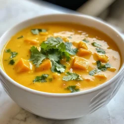 - 4 mittelgroße Karotten, grob gehackt - 1 Esslöffel frischer Ingwer, gerieben - 1 kleine Zwiebel, gewürfelt - 2 Knoblauchzehen, fein gehackt Die Hauptzutaten bringen viel Geschmack und Nährstoffe in die Suppe. Karotten geben Süße und Farbe. Ingwer fügt eine warme Schärfe hinzu. Zwiebel und Knoblauch machen die Basis aromatisch und köstlich. - 4 Tassen Gemüsebrühe - 1 Esslöffel Olivenöl - 1 Teelöffel Sesamöl Die Brühe ist die Grundlage der Suppe. Sie bringt Tiefe in den Geschmack. Olivenöl sorgt für ein schönes Aroma und gesunde Fette. Sesamöl gibt der Suppe einen nussigen Geschmack. - 3 Esslöffel Miso-Paste (bevorzugt weiß oder gelb) - 1 Esslöffel Sojasauce (optional) - Salz und Pfeffer nach Geschmack Miso-Paste ist der Star dieser Suppe. Sie macht die Suppe herzhaft und vollmundig. Sojasauce kann zusätzlichen Umami-Geschmack geben. Salz und Pfeffer helfen, die Aromen zu verstärken. Mit diesen Zutaten ist die Karotten Ingwer Miso Suppe einfach zuzubereiten. Jeder Bissen ist voller Geschmack und Wohlbefinden. {{ingredient_image_2}} Zuerst bereiten wir alle Zutaten vor. Nimm vier mittelgroße Karotten und hacke sie grob. Dann nimm eine kleine Zwiebel und würfle sie in kleine Stücke. Jetzt sind zwei Knoblauchzehen dran. Hacke sie fein, um den Geschmack zu intensivieren. Zuletzt reibe einen Esslöffel frischen Ingwer. Diese Zutaten sind der Schlüssel für den vollen Geschmack. Erhitze einen großen Topf bei mittlerer Hitze und füge einen Esslöffel Olivenöl hinzu. Wenn das Öl warm ist, gib die gewürfelte Zwiebel hinein. Brate sie fünf Minuten lang, bis sie glasig ist. Jetzt kommt der gehackte Knoblauch und der geriebene Ingwer dazu. Brate alles für eine weitere Minute, bis es schön duftet. Diese Kombination bildet die Basis für die Suppe. Füge die grob gehackten Karotten in den Topf. Vermenge sie gut mit der Zwiebel, dem Knoblauch und dem Ingwer. Lass die Mischung fünf Minuten anbraten. Danach gieße vier Tassen Gemüsebrühe dazu. Warte, bis die Suppe kocht. Dann reduziere die Hitze und decke den Topf ab. Lass die Suppe 15 bis 20 Minuten leicht köcheln, bis die Karotten weich sind. Nehme den Topf vom Herd. Jetzt kommt der spaßige Teil! Mit einem Pürierstab püriere die Suppe, bis sie glatt ist. Wenn du keinen Pürierstab hast, kannst du die Suppe auch portionsweise in einen Standmixer umfüllen. Achte darauf, dass du sie vorsichtig umfüllst, um keine Spritzer zu verursachen. Nimm eine kleine Schüssel und gib drei Esslöffel Miso-Paste hinein. Mische eine Kelle der warmen Suppe mit der Miso-Paste, um sie aufzulösen. Rühre die Miso-Mischung dann zurück in den Topf. Mische alles gut, sodass sich der Geschmack verteilt. Miso gibt der Suppe ihren einzigartigen Umami-Geschmack. Jetzt ist es Zeit, die Suppe abzuschmecken. Füge nach Belieben Sojasauce, Salz und Pfeffer hinzu. Vergiss nicht, die Suppe sanft zu erwärmen, aber nicht zu kochen. Das bewahrt die Vorteile der Miso-Paste. Serviere die Suppe heiß und garniere sie mit frischem Koriander oder Petersilie. Das gibt einen tollen Farbtupfer und zusätzlichen Geschmack. Um die besten Karotten zu wählen, achte auf frische, feste Exemplare. Sie sollten eine leuchtende Farbe haben. Vermeide Karotten, die weich oder verfärbt sind. Vor der Zubereitung wasche sie gründlich. Schäle sie, wenn du eine feinere Textur bevorzugst. Das Hacken in gleichmäßige Stücke sorgt dafür, dass sie gleichmäßig garen. Die Miso-Paste gibt der Suppe einen reichen Geschmack. Verwende vorzugsweise weiße oder gelbe Miso-Paste. Diese sind milder und süßer. Mische die Paste immer mit etwas warmer Suppe, bevor du sie hinzufügst. Das hilft, Klumpen zu vermeiden und sorgt für eine gleichmäßige Verteilung. Achte darauf, dass die Suppe nicht kocht, nachdem du das Miso hinzugefügt hast. So bleiben die gesunden Nährstoffe erhalten. Für das Pürieren der Suppe gibt es zwei Methoden. Ein Pürierstab ist einfach und schnell. Du kannst ihn direkt im Topf verwenden. Das macht die Reinigung leichter. Ein Standmixer bietet eine sehr glatte Konsistenz. Sei vorsichtig, wenn du heiße Suppe umfüllst. Lass die Suppe etwas abkühlen, um Spritzer zu vermeiden. Beide Methoden ergeben eine leckere, cremige Suppe. Pro Tipps Frische Zutaten verwenden: Verwenden Sie frische Karotten und Ingwer, um den besten Geschmack und die besten Nährstoffe zu erhalten. Miso-Paste richtig auflösen: Mischen Sie die Miso-Paste immer mit etwas heißer Suppe, bevor Sie sie zurück in den Topf geben, um Klumpen zu vermeiden. Die Konsistenz anpassen: Pürieren Sie die Suppe nach Ihrem Geschmack; Sie können sie grob oder ganz glatt machen, je nachdem, wie Sie es mögen. Variationen ausprobieren: Fügen Sie zusätzliches Gemüse oder Gewürze hinzu, um Ihre eigene Note zu der Suppe zu geben, wie z.B. Kokosmilch oder Chili für etwas Schärfe. {{image_4}} Sie können viele Gemüsesorten zu Ihrer Karotten Ingwer Miso Suppe hinzufügen. Spinat bringt einen tollen Geschmack und viele Nährstoffe. Pilze, wie Champignons oder Shiitake, fügen eine herzhafte Note hinzu. Brokkoli oder Zucchini sind ebenfalls gute Optionen. Diese Gemüse machen die Suppe noch bunter und gesünder. Um die Suppe vegan zu machen, verwenden Sie einfach Gemüsebrühe ohne tierische Produkte. Für glutenfreie Varianten lassen Sie die Sojasauce weg oder verwenden Sie glutenfreie Sojasauce. Miso-Paste gibt es auch in glutenfreien Varianten. Achten Sie beim Kauf auf die Zutatenliste. Wenn Sie mehr Würze mögen, fügen Sie einen Hauch Chili hinzu. Frische Chilischoten oder Chili-Flocken bringen eine angenehme Schärfe. Sie können auch Ingwer weiter erhöhen, um den Geschmack zu intensivieren. Probieren Sie verschiedene Gewürze aus, um Ihre perfekte Mischung zu finden. Um die Karotten Ingwer Miso Suppe frisch zu halten, lagern Sie die Reste im Kühlschrank. Geben Sie die Suppe in einen luftdichten Behälter. So bleibt der Geschmack erhalten. Wenn Sie die Suppe länger aufbewahren möchten, können Sie sie auch einfrieren. Füllen Sie die Suppe in gefriergeeignete Behälter und lassen Sie etwas Platz für die Ausdehnung. So bleibt die Suppe bis zu drei Monate frisch. Im Kühlschrank hält die Suppe etwa drei bis fünf Tage. Achten Sie darauf, die Suppe abzukühlen, bevor Sie sie in den Kühlschrank stellen. Wenn Sie beim Essen die Suppe nicht aufbrauchen, prüfen Sie sie vor dem Verzehr. Riecht sie seltsam oder sieht sie anders aus? Dann ist es besser, sie wegzuwerfen. Um die Suppe wieder aufzuwärmen, nutzen Sie einen Topf. Gießen Sie die Suppe hinein und erhitzen Sie sie bei mittlerer Hitze. Rühren Sie oft, damit sie gleichmäßig warm wird. Vermeiden Sie es, die Suppe zum Kochen zu bringen, um die guten Nährstoffe der Miso-Paste zu erhalten. Alternativ können Sie die Suppe auch in der Mikrowelle erwärmen. Achten Sie aber darauf, sie in einem mikrowellengeeigneten Behälter zu machen. So bleibt der Geschmack der Karotten Ingwer Miso Suppe erhalten. Die Karotten brauchen etwa 15 bis 20 Minuten zum Kochen. Bei mittlerer Hitze köcheln sie weich. Achte darauf, den Topf abzudecken. So bleibt die Hitze drin. Weiche Karotten sind wichtig für eine cremige Suppe. Wenn du magst, kannst du sie nach 15 Minuten probieren. Sie sollten zart, aber nicht matschig sein. Ja, du kannst verschiedene Brühen wählen. Gemüsebrühe ist die beste Wahl für diesen Geschmack. Du kannst auch Hühner- oder Fischbrühe verwenden, wenn du magst. Jede Brühe bringt ihren eigenen Geschmack in die Suppe. Experimentiere ruhig mit selbstgemachten Brühen aus deinen Lieblingszutaten. So wird deine Suppe noch einzigartiger. Ja, Miso ist sehr gesund! Es enthält viele Nährstoffe. Miso hat auch Probiotika, die gut für den Bauch sind. Es kann das Immunsystem stärken und die Verdauung fördern. Außerdem ist es eine gute Quelle für Eiweiß. Achte darauf, Miso zum Schluss hinzuzufügen. So bleiben die Nährstoffe besser erhalten. Ja, du kannst die Suppe im Voraus machen! Koche sie einfach und lass sie abkühlen. Dann fülle sie in einen Behälter und stelle sie in den Kühlschrank. Die Suppe hält sich 3 bis 4 Tage. Du kannst sie auch einfrieren. Achte darauf, sie in Portionen einzufrieren. Beim Aufwärmen kannst du sie einfach wieder genießen. Diese einfache Suppe nutzt frische Karotten, Ingwer und Miso. Ich habe Ihnen gezeigt, wie Sie eine köstliche Grundlage schaffen und die richtigen Gewürze hinzufügen. Mit diesen Schritten gelingt Ihnen die perfekte Suppe. Variieren Sie die Zutaten nach Ihrem Geschmack, um neue Aromen zu entdecken. Denken Sie daran, Reste richtig aufzubewahren, um sie später zu genießen. Experimentieren Sie mit der Püriermethode und unterschiedlichen Brühen, um Ihre eigene Lieblingsversion zu kreieren. Guten Appetit!